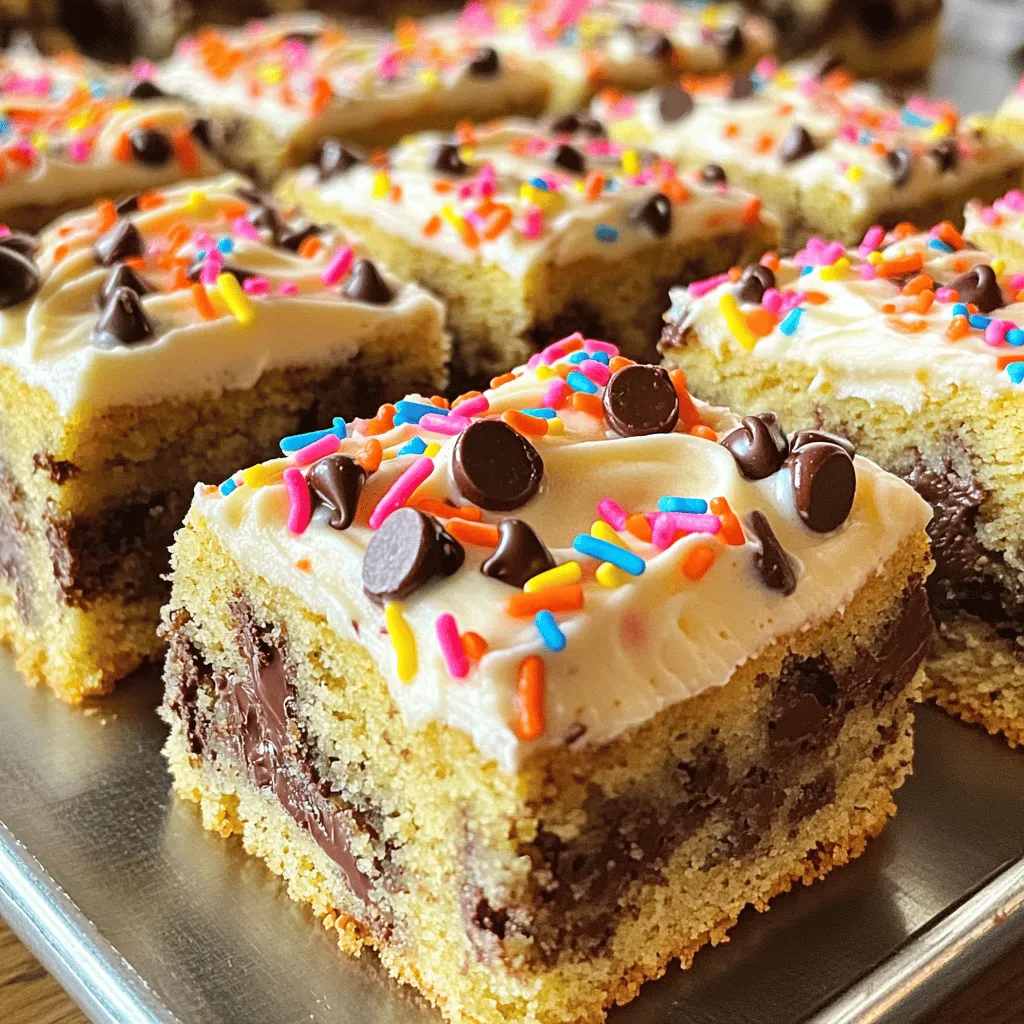 For your Chocolate Chip Cookie Cake, gather the following: - 2 1/4 cups all-purpose flour - 1/2 teaspoon baking soda - 1 teaspoon sea salt - 3/4 cup unsalted butter, softened at room temperature - 3/4 cup packed light brown sugar - 1/2 cup granulated sugar - 1 teaspoon pure vanilla extract - 2 large eggs, at room temperature - 2 cups semi-sweet chocolate chips - 1/2 cup chopped nuts (optional, walnuts or pecans work well) - 1/2 cup frosting for topping (optional) - Sprinkles for garnish (optional) You will need a few basic tools to make this treat: - 9x13 inch baking pan - Parchment paper (optional) - Mixing bowls (medium and large) - Electric mixer or whisk - Spatula - Measuring cups and spoons - Wire rack for cooling Using quality ingredients makes a big difference. Here are some tips: - Butter: Use unsalted butter for the best flavor. Make sure it's soft, not melted. - Flour: Always measure flour correctly. Too much can make the cake dense. - Sugars: Use light brown sugar for moisture and flavor. It adds a nice caramel taste. - Chocolate Chips: Choose semi-sweet chips for a classic taste. You can mix in dark chocolate for a richer flavor. - Eggs: Use room temperature eggs. They mix better and help the cake rise. These tips will help you create a delicious cookie cake. For the full recipe, make sure to check the original instructions! Start by preheating your oven to 350°F (175°C). This ensures even baking. Grab a 9x13 inch baking pan. Grease it with butter or cooking spray. Lightly sprinkle flour inside, or use parchment paper. This will help the cake come out easily later. In a medium bowl, combine the dry items. Use 2 1/4 cups of all-purpose flour, 1/2 teaspoon baking soda, and 1 teaspoon sea salt. Whisk them together well. This helps make sure everything mixes evenly in the cake. Now, let’s move on to the fun part. In a large bowl, add 3/4 cup of softened unsalted butter, 3/4 cup of packed light brown sugar, and 1/2 cup of granulated sugar. Beat these together with an electric mixer. It should take about 3 to 4 minutes until it feels light and fluffy. This step adds air and makes your cake soft. Once your butter and sugars are fluffy, it’s time to add the eggs. Add 2 large eggs one at a time. Make sure each egg mixes in well before adding the next. Then, stir in 1 teaspoon of pure vanilla extract. After this, slowly add the dry mix into the wet mix. Use a spatula to gently fold them together. Don't over-mix; we want to keep the cake tender. Next, pour the batter into your prepared pan. Spread it evenly with a spatula. Bake it in the preheated oven for 20 to 25 minutes. Look for golden edges and a clean toothpick when inserted into the center. This shows it's ready. Once baked, let your cookie cake cool in the pan for about 10 minutes. Carefully move it to a wire rack to cool completely. After it cools, you can add frosting on top if you like. A sprinkle of colorful toppings makes it extra fun. Cut it into squares and enjoy! To get a chewy cookie cake, focus on a few key tips: - Use room temperature ingredients. This helps the butter and eggs mix well. - Don’t over-mix the dough. Mix until just combined. This keeps the cake tender. - Add brown sugar. Brown sugar gives moisture and chewiness. - Chill the dough. Chill it for about 30 minutes before baking. This step can help create a thicker cake. Avoid these common pitfalls to ensure your cookie cake shines: - Not measuring ingredients accurately. Use measuring cups and spoons for best results. - Overbaking. Keep an eye on your cake. It should be golden brown at the edges but soft in the center. - Skipping the cooling step. Allow the cake to cool before cutting. This helps it set properly. You can tell when your cookie cake is ready by: - Checking the edges. They should be golden brown and slightly firm. - Using a toothpick. Insert it into the center. If it comes out clean or with a few moist crumbs, it's done. - Looking for a slight shine. The top should look slightly glossy but not wet. Following these tips will help you create a delightful and chewy chocolate chip cookie cake. Enjoy every delicious bite! {{image_4}} You can make a gluten-free version of this cookie cake. Swap the all-purpose flour with a gluten-free flour blend. Look for one that contains xanthan gum. This helps mimic the texture of regular flour. With this simple change, everyone can enjoy a slice of this treat. To create a vegan chocolate chip cookie cake, you can replace eggs with flax eggs. Mix one tablespoon of ground flaxseed with three tablespoons of water. Let it sit for a few minutes until it thickens. Use vegan butter instead of regular butter. You’ll still get a tasty cake without any animal products. Feel free to play with flavors! For a peanut butter twist, add half a cup of creamy peanut butter into the butter-sugar mix. You can also swap semi-sweet chocolate chips for white chocolate chips. Try mixing in some crushed nuts or toffee bits for extra crunch. Each variation offers a new way to enjoy this delightful cake. To keep your cookie cake fresh, wrap it tightly in plastic wrap. You can also place it in an airtight container. This protects it from drying out. Store it at room temperature for up to three days. If you want to keep it longer, refrigeration is fine, but it may change the texture slightly. You can freeze the cookie cake for later. First, let it cool completely. Then, wrap it tightly in plastic wrap and aluminum foil. This double wrapping helps prevent freezer burn. It can stay in the freezer for up to three months. When you’re ready to eat it, just thaw it in the fridge overnight. To enjoy your cookie cake warm, preheat your oven to 350°F (175°C). Place the cookie cake on a baking sheet. Heat it for about 10 minutes, or until warm. You can also microwave individual pieces for about 20-30 seconds. Just be careful not to overheat, as it can become tough. For a special touch, add a scoop of ice cream on top! Yes, you can use different types of chocolate chips. Dark chocolate, milk chocolate, or even white chocolate work well. Mixing them adds fun flavors. Try adding mini chocolate chips for a cute look. You can also blend in peanut butter chips for a twist. The options are endless. Experiment to find your favorite combo! To make your cookie cake more decorative, think about frosting! Spread a layer of frosting on top. You can use store-bought or homemade frosting. Add colorful sprinkles for a festive touch. Fresh fruit, like strawberries or raspberries, can also enhance the look. You might even drizzle chocolate or caramel sauce over the top. Get creative and have fun with it! If your cookie cake turns out too crumbly, there are a few fixes. First, make sure you measured your ingredients correctly. Too much flour can cause crumbling. If it’s already baked, try adding a scoop of ice cream or whipped cream when serving. It adds moisture and helps balance the texture. You can also serve it warm, which may help it hold together better. You can find the full recipe for the Chocolate Chip Cookie Cake in the section above. It has all the details you need to make this treat! Enjoy baking! You now have a clear path to bake a tasty chocolate chip cookie cake. We've covered the key ingredients and equipment you'll need. I shared step-by-step instructions that guide you from prep to the table. You learned tips for chewy cookies and ways to avoid common mistakes. Plus, we explored fun variations and smart storage tips. With this knowledge, you can create a delicious dessert every time. Happy baking!