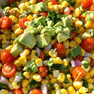 For this corn salad, you can use fresh corn or canned corn. Fresh corn gives a sweet crunch. I like to use 4 cups of fresh sweet corn kernels. If fresh corn is not an option, two cans of corn work well too. Just drain and rinse them before use. Fresh corn is more flavorful, but canned corn is quick and easy. This salad shines with colorful veggies. I add 1 cup of diced red bell pepper for sweetness. Cherry tomatoes bring a nice pop, so I use 1 cup, halved. A half cup of finely chopped red onion adds a bit of bite. For freshness, I include 1/4 cup of chopped cilantro. Lastly, a ripe avocado makes the salad creamy and rich. Dicing it gently is key to keeping it intact. A great dressing brings the salad together. I squeeze 1/4 cup of fresh lime juice for brightness. Two tablespoons of extra virgin olive oil add richness. I mix in 1 teaspoon of ground cumin for a warm spice. Don’t forget to season with salt and cracked black pepper to taste. This dressing is simple but delivers big flavor. For the full recipe, check out the Sunny Fiesta Corn Salad details! If you choose fresh corn, start by boiling water. Use a big pot and bring it to a rolling boil. Add 4 cups of corn kernels. Cook them for 3 to 5 minutes. The corn should be tender but still crisp. After cooking, drain the corn and let it cool down. If you use canned corn, just open the cans. Drain and rinse the corn under cold water. Set it aside while you prepare the other ingredients. In a large mixing bowl, combine the cooled corn with the other veggies. Add 1 cup of diced red bell pepper, 1 cup of halved cherry tomatoes, and 1/2 cup of finely chopped red onion. Toss gently until all the ingredients mix well. Next, add 1 diced avocado and 1/4 cup of chopped cilantro. Be careful with the avocado. You want to keep it whole, not mushy. For the dressing, grab a small bowl. Whisk together 1/4 cup of fresh lime juice, 2 tablespoons of extra virgin olive oil, and 1 teaspoon of ground cumin. Add a pinch of salt and black pepper to taste. Mix until the dressing looks smooth and well blended. Pour the dressing over the mixed salad. Toss everything gently to coat all the ingredients. Make sure each piece gets some dressing. After that, taste the salad. You may want to add more salt, pepper, or lime juice. Let the salad sit for at least 15 minutes. This rest time lets all the flavors mix nicely. For the full recipe, refer to the details above. When you pick corn, look for bright green husks. They should feel plump and firm. The kernels should be tightly packed and slightly milky. A quick squeeze can help check for sweetness. Fresh corn is best for a tasty salad. If you can’t find fresh corn, canned corn works well too. Just be sure to rinse it well before using. Corn salad tastes best at room temperature. Let it sit for about 15 minutes before serving. This rest time helps the flavors mix together. If you chill it too long, the taste can dull. Serve it in a colorful bowl to make it look inviting. You can make the salad even tastier with a few simple tricks. Add more fresh herbs like parsley or mint for extra zest. A dash of hot sauce can give it a spicy kick. For a smoky flavor, try adding grilled corn or smoked paprika. Adjust the lime juice to balance the flavors. Remember, tasting is key! {{image_4}} To make a tasty Mexican corn salad, I add a few fun ingredients. Start with the base of sweet corn, like in my Sunny Fiesta Corn Salad. Then, include diced jalapeños for a kick. Add crumbled queso fresco for creaminess. Toss in some black beans for protein and fiber. The lime dressing works great here too! It brightens the flavors and makes the salad even better. Grilling corn brings out a sweet, smoky flavor. To try this, grill fresh corn on the cob until it chars slightly. Cut the kernels off the cob once they cool. Mix these with the other salad ingredients. The grill adds a whole new taste to your corn salad. You’ll love the depth it brings! There are many ways to make your corn salad unique. You can add diced cucumber for crunch or sweet mango for a tropical twist. Chopped green onions add a nice bite, and a sprinkle of chili powder gives heat. Experiment with spices too; smoked paprika can add richness. These fun additions keep your salad exciting and fresh. For the full recipe, check out the Sunny Fiesta Corn Salad! After enjoying your sunny fiesta corn salad, you may have some leftovers. Keep them in the fridge for up to three days. To keep the salad fresh, store the avocado and dressing separately. The avocado can turn brown, so it needs special care. You can sprinkle lime juice on the avocado to help it stay bright. This way, your salad stays tasty for later. Choose airtight containers for the best results. Glass containers work great because they don’t stain and keep odors away. If you use plastic, look for BPA-free options. Make sure the lid seals tightly. This helps keep the salad fresh and prevents it from drying out. Remember to label your containers with the date to track freshness. Corn salad is best served cold. If you want to warm it up, do so gently. Place the salad in a pan on low heat. Stir it slowly to avoid cooking the veggies. You can also let it sit at room temperature for a few minutes before serving. This way, you can enjoy all the flavors without losing the fresh crunch. For the full recipe, check out the Sunny Fiesta Corn Salad section. Corn salad can last about 3 to 5 days in the fridge. Store it in an airtight container. After that, the flavors may fade. The fresh ingredients might spoil or become soggy. Always check for any signs of spoilage before eating. Yes, you can make corn salad ahead of time. It tastes better after sitting for a bit. This resting time lets the flavors mix well. Prepare it a few hours in advance for the best taste. Just add the avocado right before serving to keep it fresh. You can add many proteins to corn salad. Grilled chicken works great for a hearty dish. Shrimp is another tasty option. For a vegetarian choice, try black beans or chickpeas. These proteins make the salad more filling and nutritious. This blog post covered how to make a tasty corn salad from scratch. We compared fresh corn to canned corn and discussed adding extra veggies and herbs. You learned step-by-step how to cook corn, mix ingredients, and create a flavorful dressing. Remember the tips for selecting corn and serving temperature. Explore variations like Mexican corn salad or grilled versions. Store leftovers properly in the right containers to keep them fresh. Enjoy your corn salad today and impress others with your skills!