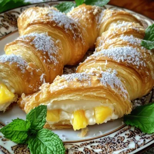 - 1 can (8 oz) refrigerated crescent roll dough - 8 oz cream cheese, softened to room temperature - 1/4 cup granulated sugar - 1 teaspoon pure vanilla extract - 1 tablespoon fresh lemon juice - 1/2 cup powdered sugar, for dusting - 1/4 teaspoon fine salt - 1/2 cup pineapple tidbits, thoroughly drained (optional) - 1 tablespoon unsalted butter, melted - 1 tablespoon shredded coconut, for garnish In this recipe, each ingredient plays a key role. The crescent roll dough gives a flaky, buttery base. Cream cheese adds richness and creaminess, while sugar balances the flavors. Vanilla and lemon juice bring out the best in the cream cheese. Pineapple adds a tropical touch, making it even more special. For perfect servings, use these amounts: - 1 can of crescent roll dough - 8 oz of cream cheese - 1/4 cup sugar - 1 teaspoon vanilla - 1 tablespoon lemon juice - 1/2 cup powdered sugar (for dusting) - 1/4 teaspoon salt - 1/2 cup pineapple tidbits (optional) - 1 tablespoon butter - 1 tablespoon shredded coconut If you need substitutes, here are some options: - Use Greek yogurt instead of cream cheese for a lighter filling. - Try almond extract instead of vanilla for a different flavor. - If you can't find crescent roll dough, puff pastry works well too. These simple swaps can help you create your perfect King's Hawaiian Cheesecake Danish. For the full recipe, check out King’s Hawaiian Cheesecake Danish. First, preheat your oven to 375°F (190°C). This step is key for a great bake. Next, prepare your baking sheet. Line it with parchment paper. This makes cleanup easy. Now, it’s time to roll out the crescent roll dough. On a lightly floured surface, unroll the dough. Pinch the seams together very well. You want it to form a solid rectangle. Use a rolling pin to smooth the surface. Roll it out a bit to get even thickness. Then, cut the dough into equal rectangles. Aim for about 6 to 8 pieces based on your size choice. Let’s make the cream cheese filling. In a medium mixing bowl, combine softened cream cheese and granulated sugar. Add vanilla extract, fresh lemon juice, and fine salt. Mix it all until smooth and creamy. This is where your flavor starts to shine! For the perfect texture, ensure the cream cheese is at room temperature. This helps the mixture blend easily. You want it to be fluffy, not too thick. Now, it’s time to fill the pastries. Take a generous spoonful of the cream cheese mixture. Place it in the center of each rectangle. If you like, add some pineapple tidbits for a tropical twist. Carefully fold the edges over the filling. Make a pocket, leaving the center open. This lets the filling peek through. Next, brush the tops of the pastries with melted butter. This gives them a nice golden color when baked. Bake the Danish in your preheated oven for 12-15 minutes. Keep an eye on them. You want them puffed and golden brown. Once they are done, take them out and cool them on a wire rack. After a few minutes, dust with powdered sugar. Add a sprinkle of shredded coconut for a beautiful finish. For the full recipe, don't forget to check the details above! Enjoy your delicious King's Hawaiian Cheesecake Danish! To get that perfect golden-brown color, watch your oven closely. Bake at 375°F (190°C) for 12-15 minutes. The tops should look puffy and golden. If you want a richer color, brush the tops with melted butter before baking. This adds flavor and shine. To avoid soggy pastries, ensure you drain any pineapple tidbits well. Excess moisture can make the dough soggy. Also, don’t overfill your Danish. A spoonful of cream cheese filling is just right. This keeps the dough crisp and flaky. For a beautiful presentation, place your Danish on a colorful plate. Dust the tops with powdered sugar for a sweet touch. Add some fresh mint leaves for a pop of color. You can also drizzle honey or chocolate sauce over them. This makes the dish look extra special. Pair these Danish with fresh fruit or a scoop of vanilla ice cream. The creaminess of ice cream complements the cheesecake filling. You can also serve them with a cup of coffee or tea for a cozy treat. Check out the Full Recipe for more details on making this delightful dessert! {{image_4}} You can easily change the flavors of your King's Hawaiian Cheesecake Danish. Adding fruit is a fun way to mix things up. Consider using berries like blueberries or strawberries. You can also try tropical fruits, such as mango or passion fruit. These fruits add a bright taste and a pop of color. You can infuse different extracts for unique flavors. Instead of vanilla, try almond extract for a nutty twist. You can also use coconut extract to enhance the tropical vibe. Just a few drops can change the whole dessert. These small changes make each bite exciting and new. If you need gluten-free options, look for gluten-free crescent roll dough. Many brands make dough that tastes great and works well. This way, everyone can enjoy this tasty treat. For those who prefer vegan options, you can swap out the cream cheese. Use a plant-based cream cheese instead. You can also sweeten it with maple syrup or agave. This keeps the filling creamy and delicious without dairy. These options let you enjoy the King's Hawaiian Cheesecake Danish in many ways, fitting different diets and tastes. To keep your baked Danish fresh, store them in an airtight container. Place a piece of parchment paper between layers to avoid sticking. This helps maintain their crispness. Keep them in the fridge for up to three days. When you're ready to enjoy, reheat them in the oven. Set the oven to 350°F (175°C) and warm for about 5-7 minutes. This keeps them soft and flaky. You can freeze both uncooked and cooked Danish. For uncooked Danish, assemble them as usual and place them on a baking sheet. Freeze until solid, then transfer to a freezer bag. For cooked Danish, let them cool completely before freezing. Place them in an airtight container with parchment paper between layers. When it’s time to eat, thaw your uncooked Danish overnight in the fridge. Bake them straight from the fridge, adding a few extra minutes to the baking time. For cooked Danish, thaw on the counter for about 30 minutes, then reheat in the oven. This method helps avoid soggy texture. Enjoy your King's Hawaiian Cheesecake Danish at its best! What is a King's Hawaiian Cheesecake Danish? A King's Hawaiian Cheesecake Danish is a sweet treat. It blends soft cream cheese with rich flavors. The dough is made from crescent roll dough, which puffs up nicely in the oven. This pastry can feature pineapple for a tasty twist. Each bite offers a mix of creamy and fruity goodness. How long can I store the King's Hawaiian Cheesecake Danish? You can store the Danish for up to 3 days. Keep them in an airtight container at room temperature. If you want them to last longer, you can refrigerate them. However, be aware that refrigeration may change the texture slightly. Can I use other types of pastry dough? Yes, you can use other doughs if you prefer. Puff pastry or phyllo dough works well too. Each type will give a different texture, so choose what you like best. Why did my Danish not puff up? If your Danish does not puff, the dough may not be fresh. Check the expiration date on the crescent roll dough. Also, make sure your oven is hot enough before baking. Preheat your oven for at least 15 minutes. What can I do if the filling leaks out during baking? If your filling leaks, you may have added too much. Use a smaller spoonful of the cream cheese mixture next time. Also, make sure to seal the dough properly around the edges. This helps keep the filling inside during baking. In this blog post, we explored how to make a King’s Hawaiian Cheesecake Danish. First, we examined key ingredients and their measurements. Then, I shared step-by-step instructions for prepping dough, making the cream cheese filling, and baking the pastries. Finally, I provided helpful tips, variations, and storage methods. This delicious treat is easy to customize. Enjoy experimenting with flavors and toppings. Whether you're serving guests or treating yourself, this Danish will impress. Happy baking!
