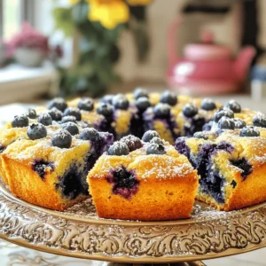 - 2 cups all-purpose flour - 1 cup granulated sugar - 1 tablespoon baking powder - 1/2 teaspoon salt - 1/2 cup unsalted butter, melted - 1 cup whole milk - 2 large eggs - 1 teaspoon pure vanilla extract - 2 cups fresh blueberries - 1 teaspoon freshly grated lemon zest - 1/2 teaspoon ground cinnamon - 1/4 cup coarse sugar for topping Gather all these ingredients first. This makes cooking easy and fun. You can find most items in your kitchen or local market. If you don’t have certain ingredients, don’t worry! You can swap them out. - Alternative sweeteners: You can use honey or maple syrup in place of sugar. - Dairy-free options: Substitute almond or oat milk for whole milk. Use coconut oil instead of butter. - Gluten-free flour alternatives: Try almond flour or a gluten-free blend instead of all-purpose flour. - Mixing bowls - Whisk - Baking pan (9x13 inch) - Spatula Having the right tools makes a big difference. A good baking pan helps the cake bake evenly. A whisk mixes the batter well. A spatula ensures you get every bit of the batter into the pan. Following this list helps you feel ready to bake. With these simple ingredients and tools, you can create a delicious blueberry muffin cake! For the full recipe, check out the details above. - Preheat the oven to 350°F (175°C). - Grease a 9x13 inch baking pan or line it with parchment paper. - In a large bowl, combine: - 2 cups all-purpose flour - 1 cup granulated sugar - 1 tablespoon baking powder - 1/2 teaspoon salt - 1/2 teaspoon ground cinnamon Mix these well to ensure even distribution. - In another bowl, blend together: - 1/2 cup unsalted butter, melted - 1 cup whole milk - 2 large eggs - 1 teaspoon pure vanilla extract - 1 teaspoon freshly grated lemon zest Whisk until smooth and creamy. - Pour the wet mixture into the dry ingredients. - Stir gently until just combined. It’s fine if the batter has lumps; avoid overmixing. - Carefully fold in: - 2 cups fresh blueberries Make sure not to crush the blueberries. - Transfer the batter to the greased baking pan. - Smooth the top with a spatula. - Sprinkle 1/4 cup coarse sugar on top for a nice crunch. - Bake for 40-45 minutes. Check by inserting a toothpick in the center; it should come out clean. This is how you create a delicious blueberry muffin cake. For the full recipe, refer to the main guide. To avoid undercooked centers, always check your oven temperature. Use an oven thermometer to ensure it heats properly. When baking, place the cake in the center. This helps it bake evenly. If the top browns too fast, cover it loosely with foil. This keeps the inside moist. For measuring flour, use the scoop and level method. Scoop flour into your measuring cup without packing it down. Then, level it off with a straight edge. This gives you the right amount. Too much flour can make your cake dense. To enhance the flavor, consider adding spices like nutmeg or ginger. These warm spices add depth to the cake. You can start with a 1/4 teaspoon of either spice, and adjust to your taste. Incorporating citrus zest can brighten the flavor. Lemon zest works great, but orange zest can be fun too. Just a teaspoon adds a nice touch without overpowering the blueberries. Pair the cake with ice cream or whipped cream for a treat. The creaminess balances the cake's sweetness. You can also serve it with a scoop of vanilla or a dollop of fresh whipped cream. For beverages, hot tea or coffee works well. A light herbal tea can complement the flavors. Lemonade is a refreshing choice too, especially in summer. For the full recipe, check out the Blueberry Muffin Cake Bliss. {{image_4}} You can add a twist to your blueberry muffin cake. One option is to make a lemon blueberry muffin cake. Simply add a little extra lemon zest and juice. This will brighten the flavors and give a fresh taste. Another fun idea is to create a cinnamon streusel topping. Mix brown sugar, flour, and cinnamon. Sprinkle it over the batter before baking. This adds a crunchy texture and rich flavor. For those who follow a vegan diet, you can easily adapt this recipe. Use plant-based milk and substitute eggs with flaxseed meal or applesauce. This vegan blueberry muffin cake will still be moist and tasty. If you want a low-sugar version, try using a sugar substitute or reduce the sugar amount. The cake will still be sweet and delicious. You can also change the flavors with the seasons. In the winter, add nutmeg or cranberries for a holiday twist. These spices and fruits can warm up your cake. During summer, mix in other fresh fruits like strawberries or peaches with the blueberries. These seasonal variations make the cake fun and exciting. For the full recipe, check out the Blueberry Muffin Cake Bliss section. To keep your blueberry muffin cake fresh at room temperature, store it in an airtight container. This helps maintain its moisture and flavor. If you don’t have a container, cover the cake with plastic wrap or foil. Make sure the cake is cool before wrapping it. This prevents steam from making it soggy. For long-term storage, freezing is your best option. Slice the cake into pieces, then wrap each piece tightly in plastic wrap. Place the wrapped slices in a freezer bag or container. This keeps them fresh for up to three months. When you’re ready to eat, remove a slice and let it thaw at room temperature. You can also warm it up in the oven for a few minutes. Check for spoilage by looking for mold or an off smell. If the cake feels dry or crumbly, it may not taste good anymore. To keep your cake fresh longer, always store it properly. If you notice any signs of spoilage, it’s best to throw it away. To make blueberry muffin cake from scratch, follow these steps: 1. Preheat your oven to 350°F (175°C). Grease a 9x13 inch baking pan. 2. In a large bowl, mix 2 cups of flour, 1 cup of sugar, 1 tablespoon of baking powder, 1/2 teaspoon of salt, and 1/2 teaspoon of cinnamon. 3. In another bowl, whisk together 1/2 cup of melted butter, 1 cup of milk, 2 eggs, 1 teaspoon of vanilla extract, and 1 teaspoon of lemon zest. 4. Pour the wet mix into the dry mix. Stir until just combined. Don't overmix. 5. Fold in 2 cups of blueberries gently. 6. Pour the batter into the greased pan and smooth the top. 7. Sprinkle 1/4 cup of coarse sugar on top. 8. Bake for 40-45 minutes. Use a toothpick to check if it comes out clean. Yes, you can use frozen blueberries. They are great for this recipe. Frozen berries are often picked at peak ripeness. They are also convenient and save time. Just be sure to fold them in gently to avoid crushing them. If you want to replace eggs, here are some options: - 1/4 cup unsweetened applesauce per egg. - 1/4 cup yogurt or buttermilk can work too. - You can use a flaxseed meal: mix 1 tablespoon of flaxseed with 2.5 tablespoons of water. Let it sit for 5 minutes. You can serve this cake in many ways: - Slice it into squares and place on a nice plate. - Dust with powdered sugar for a sweet touch. - Add fresh blueberries or mint leaves as a garnish. - Pair it with whipped cream or ice cream for extra delight. Yes, you can store the cake easily. - At room temperature, it lasts for 2-3 days. - Cover it with plastic wrap to keep it fresh. - For longer storage, you can freeze it. Wrap slices tightly in foil or plastic. It can last up to 3 months in the freezer. To check if your cake is done: - Insert a toothpick into the center. - If it comes out clean, your cake is ready. - You can also gently press the top; it should spring back. - If it feels soft or leaves an indentation, it needs more time. In this post, we explored the key ingredients, tools, and steps needed to make blueberry muffin cake. I shared tips for variations and storage methods to keep your cake fresh. Whether you stick to the original recipe or try new flavors, you can easily customize this treat. With simple alternatives and enhancements, you can create a version that fits your taste. Now, grab your ingredients and get baking! Enjoy every moist and delicious bite.