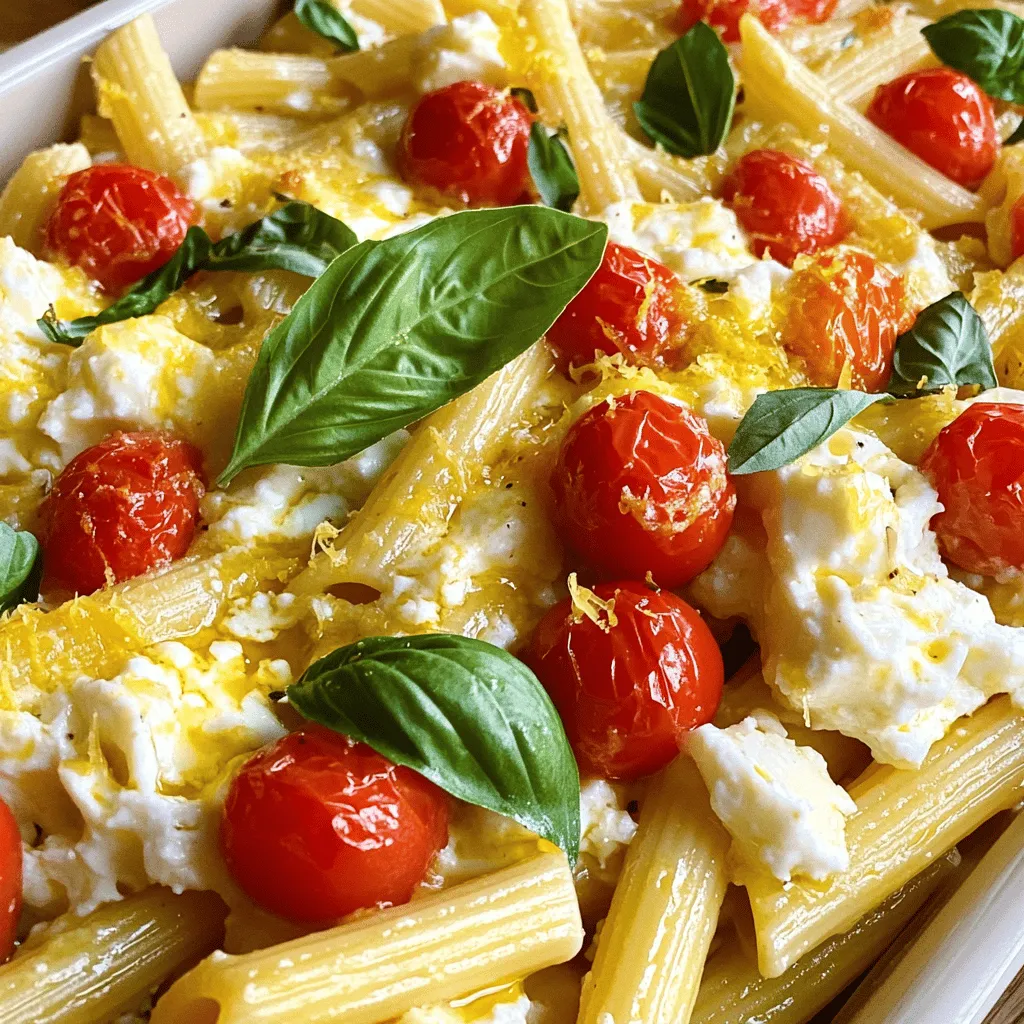 To make Baked Feta Pasta, gather these items: - 200g block of feta cheese - 300g cherry tomatoes, halved - 3 cloves garlic, finely minced - 2 tablespoons extra virgin olive oil - 250g pasta of your choice (penne or rigatoni work well) - 1 teaspoon dried oregano - 1/2 teaspoon chili flakes (optional) - Salt and freshly ground black pepper to taste - Fresh basil leaves for garnish - Zest of 1 lemon, for brightness These ingredients serve about four people. You can add a few items to boost flavor or make it fun: - Red pepper flakes: Add more for heat. - Spinach: Stir in fresh spinach for added greens. - Olives: Black or green olives can add a briny flavor. - Pine nuts: Toasted pine nuts give a nice crunch. - Parmesan cheese: Grate some on top for extra richness. These optional ingredients make your dish more exciting and colorful. Each adds a unique twist to your baked feta pasta. 1. Preheat your oven to 200°C (400°F). This step is crucial for even cooking. 2. Gather your kitchen tools: a medium baking dish, a pot, a fork, and a colander. 3. Place the block of feta cheese in the center of the baking dish. 4. Surround the feta with the halved cherry tomatoes. They will burst and add flavor. 5. Sprinkle the minced garlic over the feta and tomatoes. This adds a nice aroma. 6. Drizzle the olive oil on top. Add dried oregano, chili flakes, salt, and black pepper. 1. Put the baking dish in the preheated oven and bake for about 30 minutes. 2. The feta should turn golden, and the tomatoes will burst with juices. 3. While it bakes, fill a large pot with salted water and bring it to a boil. 4. Once boiling, add the pasta and cook according to the package instructions. 5. Aim for an al dente texture, where the pasta is firm but cooked. 6. After cooking, drain the pasta and set it aside until the feta is ready. 1. After 30 minutes, take the baking dish out of the oven. 2. Use a fork to mash the baked feta into the burst tomatoes. This creates a creamy sauce. 3. Combine the cooked pasta with the creamy feta-tomato mix. Toss well to coat all the pasta. 4. Taste the dish and add more seasoning if needed. 5. Serve the pasta hot, topped with fresh basil leaves and lemon zest for brightness. 6. For presentation, use large bowls or a platter. Drizzle olive oil on top for an extra touch. For the full recipe, check out the Baked Feta Pasta Delight. Enjoy your cooking! To get the best results with baked feta pasta, timing is key. Bake the feta and tomatoes for about 30 minutes at 200°C (400°F). This allows the cheese to melt and the tomatoes to burst. While the feta bakes, cook your pasta in salted water. Aim for al dente, which gives a nice bite. For a creamy sauce, mash the baked feta with the tomatoes well. This makes the texture smooth and rich. Don’t forget to season! Taste your mixture and adjust the salt and pepper to fit your liking. A little extra olive oil can make it even better. Watch out for overcooking the pasta. If it’s too soft, it won’t hold up in the dish. Also, be careful not to skip the garlic. It adds a great flavor. If you don’t have feta cheese, try goat cheese. It gives a nice tang, but the taste will change. If you want to make it spicy, use more chili flakes. But start small; you can always add more heat later. Herbs can really boost this dish. Fresh basil is a classic, but you can try oregano or thyme too. These herbs add a fresh taste that pairs well with the creamy sauce. For a pretty finish, sprinkle some lemon zest on top before serving. It adds brightness and a lovely aroma. You might also drizzle a bit of olive oil for shine. This makes the dish look even more inviting and delicious. For the full recipe, check the earlier section! {{image_4}} You can switch up your pasta for this dish. While penne and rigatoni are popular, consider using farfalle, fusilli, or even spaghetti. Each shape adds a unique touch. Farfalle holds sauce well, while fusilli twirls it up nicely. Spaghetti offers a classic feel. These choices change the way the dish feels and tastes. Don’t hesitate to mix your ingredients. If you want a different cheese, try goat cheese or ricotta. They bring unique flavors to the dish. You can also add veggies like spinach, bell peppers, or zucchini. For a vegan version, swap feta for a plant-based cheese. Use gluten-free pasta for a gluten-free meal. These swaps keep the dish fresh and exciting. Change your recipe with the seasons. In spring, add fresh asparagus or peas. Summer is great for zucchini and basil. In fall, use roasted squash or kale. Winter calls for hearty greens or root veggies. These seasonal choices bring new life to every bite. You can also try different herbs, like thyme in winter or mint in summer. This way, your baked feta pasta stays delicious all year round. For the full recipe, check out the Baked Feta Pasta Delight. To keep your Baked Feta Pasta fresh, store leftovers in an airtight container. Place it in the fridge within two hours of cooking. The dish stays fresh for up to three days. Always check for any signs of spoilage before eating. Yes, you can freeze Baked Feta Pasta. To do this, let it cool completely. Then, pack it in a freezer-safe container. This way, it can last for up to three months. When you want to eat it, thaw it overnight in the fridge. To reheat, use the oven for the best texture. Preheat it to 180°C (350°F) and cover the dish with foil. Heat for about 20 minutes or until warm. If using a microwave, heat in short bursts. Stir often to prevent cold spots. For extra flavor, add a splash of olive oil before serving. Baked Feta Pasta is a simple dish made with baked feta and tomatoes. This dish became popular on social media for its creamy texture and rich flavors. You bake a block of feta with cherry tomatoes, garlic, and herbs. When baked, the cheese becomes soft and mixes with the tomatoes to create a sauce. It’s easy to make and takes just 40 minutes. You can use crumbled feta, but the texture will change. Block feta melts better and creates a creamier sauce. Crumbled feta may not blend as well with the tomatoes. The dish will still taste good, but the sauce may not be as smooth. To add heat, use more chili flakes in the recipe. You can also add diced fresh chilies or hot sauce. Start with a small amount and taste as you go. This way, you can adjust the spice level to what you like. Baked Feta Pasta pairs well with a green salad or garlic bread. You might also enjoy it with roasted vegetables or a light soup. These sides add freshness and balance to the meal. Baked Feta Pasta has about 400-600 calories per serving, depending on the portion size and ingredients used. The pasta and feta contribute most of the calories. Using whole grain pasta or adding more vegetables can change the count. For the full recipe, check the details above. Baked Feta Pasta is a simple and delicious dish. We explored key ingredients, cooking steps, and tips for success. You learned how to enhance flavors and avoid common mistakes. This recipe is versatile, allowing for easy swaps and seasonal variations. With proper storage and reheating methods, leftovers can stay tasty. Now you can create your perfect Baked Feta Pasta meal. Enjoy your cooking journey!