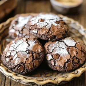 To make fudgy chocolate brownie cookies, you need: - 1 cup all-purpose flour - 1/2 cup unsweetened cocoa powder - 1/2 teaspoon baking powder - 1/4 teaspoon sea salt - 1/2 cup unsalted butter, melted - 1 cup packed brown sugar - 1/2 cup granulated sugar - 2 large eggs, at room temperature - 1 teaspoon pure vanilla extract - 1 cup semi-sweet chocolate chips - 1/2 cup chopped walnuts or pecans (optional) Each of these ingredients plays a key role in giving the cookies their rich flavor and texture. The flour provides structure, while cocoa powder adds a deep chocolate taste. You can enhance your cookies with fun add-ins. Some popular choices are: - 1/2 cup of chopped nuts, like walnuts or pecans - 1/2 cup of white chocolate chips - 1/2 cup of mint chocolate chips These extras can add crunch or different flavors, making each bite a surprise. If you need to convert measurements, here are some handy conversions: - 1 cup = 240 ml - 1/2 cup = 120 ml - 1/4 teaspoon = 1.5 grams (for sea salt) Knowing how to convert can help if you use different measuring tools. Stick to the Full Recipe for detailed steps to make your cookies. First, preheat your oven to 350°F (175°C). This step is key for even baking. Next, line your baking sheet with parchment paper. This will help the cookies come off easily later. In a medium bowl, combine the following dry ingredients: - 1 cup all-purpose flour - 1/2 cup unsweetened cocoa powder - 1/2 teaspoon baking powder - 1/4 teaspoon sea salt Whisk them together thoroughly. This ensures each bite has the right flavor balance. Set this bowl aside for now. In a large bowl, pour in 1/2 cup of melted butter. Add these sugars: - 1 cup packed brown sugar - 1/2 cup granulated sugar Stir with a wooden spoon or spatula until the mix is smooth. Now, crack in 2 large eggs, one at a time. Mix well after each egg. Finally, add in 1 teaspoon of pure vanilla extract. Stir until everything is blended. Now, it's time to bring the dry and wet mixtures together. Gradually add the dry mix into the wet mix. Use your spoon to fold gently. Be careful not to overmix; this keeps your cookies tender and fudgy. With a cookie scoop or tablespoon, drop rounded dough onto your prepared sheet. Leave about 2 inches between each cookie. This space helps them spread while baking. Place the sheet in your oven and bake for 10-12 minutes. The edges should be set, but the centers should look a little underbaked. This gives that delicious fudgy texture. After baking, cool the cookies on the sheet for about 5 minutes. Then, transfer them to a wire rack to cool completely. For the full recipe, check out the details above. Enjoy your baking! To get that fudgy texture, do not overmix your dough. Stir just until all the flour disappears. When you bake, look for soft centers. They should feel slightly set but look a bit underbaked. This keeps them moist. Use high-quality chocolate chips for a rich taste. Set your oven to 350°F (175°C). Bake the cookies for 10-12 minutes. If your oven runs hot, check them earlier. Every oven is a bit different. Your cookies should have firm edges but soft centers. This mix of textures gives the best bite. One big mistake is overbaking. If you leave the cookies in too long, they will dry out. Another error is not measuring your ingredients accurately. Use measuring cups for flour and sugar. Lastly, don’t skip the cooling step. Letting them rest helps improve texture and flavor. For a complete guide, check the Full Recipe. {{image_4}} You can change the flavor of your fudgy chocolate brownie cookies. Adding mint extract gives a fresh twist. Use about 1 teaspoon of mint extract with the wet ingredients. For a coffee kick, add 1 tablespoon of espresso powder. Stir it in when mixing the dry ingredients. You can also mix in orange zest for a citrusy touch. These small changes make your cookies unique and fun! For a gluten-free option, swap the all-purpose flour with a gluten-free blend. This change keeps the cookie texture intact. If you want a vegan version, replace eggs with flaxseed meal mixed with water. Use 1 tablespoon of flaxseed meal and 2.5 tablespoons of water per egg. You can also switch the butter for coconut oil. These swaps let everyone enjoy these delicious cookies. There are many chocolate chip options for your cookies. Semi-sweet chips are classic, but dark chocolate chips offer a richer taste. Milk chocolate chips add sweetness, while white chocolate chips give a creamy contrast. You can even mix different types for extra depth of flavor. Try adding chunks of chocolate bars for a gooey center. These add-ins make each bite delightful and special. For the full recipe, check out the detailed instructions above! To keep your fudgy chocolate brownie cookies fresh, store them in an airtight container. This helps retain moisture. Line the container with parchment paper to avoid sticking. If you can, place wax paper between layers of cookies to keep them from clumping. You can freeze these cookies for later. First, let them cool completely. Then, place them in a single layer on a baking sheet. Freeze for about 1 hour. Once frozen, transfer them to a freezer-safe bag or container. Label the bag with the date. These cookies can last up to three months in the freezer. When stored properly, these cookies last about a week at room temperature. If you want them to stay fresh longer, consider freezing them. Thaw them in the fridge overnight or at room temperature for a few hours. They will taste just as good as fresh-baked cookies. For the full recipe, don’t forget to check out the details above! These cookies are fudgy because of the cocoa powder and melted butter. The cocoa adds rich chocolate flavor. The melted butter keeps the cookies moist. Also, the eggs create a soft structure. This combination leads to a chewy and dense texture, just like brownies. Yes, you can double the recipe. Just use double the amount of each ingredient. Make sure to mix well so everything blends evenly. You may need two baking sheets for all the cookies. Bake them in batches if your oven cannot fit both sheets at once. Store leftover cookies in an airtight container. Keep them at room temperature. They will stay fresh for about a week. If you want to keep them longer, freeze the cookies. Just wrap them in plastic wrap and place them in a freezer bag. You can substitute some ingredients based on what you have. For instance, you can use coconut oil for butter. You can also swap brown sugar with white sugar if needed. Use gluten-free flour for a gluten-free option. Just remember, these changes may alter the flavor or texture a bit. For the full recipe, check above. This blog post covered all you need to make delicious fudgy cookies. We explored key ingredients, preparation steps, and helpful tips. You learned about fun flavor variations and storage tips to keep cookies fresh. Remember, baking is a mix of art and science. With practice, you can create the perfect cookie every time. Enjoy your baking journey and share these tips with friends!