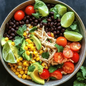 - 2 cups cooked chicken breast, shredded - 1 cup canned black beans, rinsed and drained - 1 cup corn kernels - 1 red bell pepper, diced - 1 ripe avocado, diced - 1/2 cup cherry tomatoes, halved - 1/4 cup red onion, finely chopped - 1/4 cup fresh cilantro, chopped I love using cooked chicken breast in this salad. You can use rotisserie chicken for a quick meal. Canned black beans add protein and fiber. Corn kernels bring sweetness and crunch. Red bell pepper gives color and flavor. Ripe avocado makes it creamy. Cherry tomatoes add juicy bites. Red onion gives a nice zing. Fresh cilantro adds a burst of freshness. - Juice of 1 lime - 3 tablespoons extra virgin olive oil - 1 teaspoon ground cumin - 1 teaspoon chili powder - Salt and black pepper to taste The dressing is simple yet flavorful. Lime juice adds brightness. Extra virgin olive oil gives richness. Ground cumin and chili powder bring warmth and depth. Salt and black pepper enhance all the flavors. This dressing ties everything together and makes each bite tasty. This recipe makes four servings. Each serving is about 1.5 cups. You can adjust portion sizes based on your needs. If you want a light meal, serve smaller portions. For a heartier option, serve larger portions. This salad is perfect for lunch or dinner. Start by combining the salad ingredients. In a large bowl, mix these items: - 2 cups cooked chicken breast, shredded - 1 cup canned black beans, rinsed and drained - 1 cup corn kernels - 1 red bell pepper, diced - 1 ripe avocado, diced - 1/2 cup cherry tomatoes, halved - 1/4 cup red onion, finely chopped - 1/4 cup fresh cilantro, chopped Gently toss them to mix evenly. Next, prepare the dressing. In a small bowl, whisk together: - Juice of 1 lime - 3 tablespoons extra virgin olive oil - 1 teaspoon ground cumin - 1 teaspoon chili powder - Salt and freshly cracked black pepper Drizzle this dressing over the salad. Toss everything gently, being careful with the avocado. When you handle the avocado, do it with care. Cut it and add it last to keep it from mashing. Adjust the seasoning to fit your taste. If you want more kick, add extra lime or salt. For a great look, serve the salad in a large, shallow bowl. This makes it eye-catching. Garnish with extra cilantro leaves and lime wedges. This adds color and freshness to the dish. Enjoy your vibrant Southwest chicken salad! For the complete recipe, refer to the Full Recipe above. - Utilizing rotisserie chicken: This cooked chicken saves you time and adds great flavor. You just shred it and mix it in. - Pre-chopping vegetables: Chop your veggies in advance. Store them in the fridge for quick salad prep. - Adding extra toppings: Try adding cheese, tortilla strips, or jalapeños for extra crunch and flavor. - Using homemade dressings: Making your own dressing can boost freshness and taste. Mix lime juice, olive oil, and spices to get a zesty kick. - Overmixing ingredients: Too much mixing can mush the avocado and ruin the salad's texture. Toss gently to keep everything intact. - Underseasoning the salad: Always taste your salad before serving. If it lacks flavor, add more salt, lime juice, or spices. It makes a big difference! {{image_4}} You can easily change ingredients in this salad. Here are some tasty swaps: - Alternative proteins: Use tofu or shrimp instead of chicken. Both add unique flavors. - Vegetable substitutes: Try zucchini or extra bell peppers. They add crunch and color. These swaps keep the salad fresh and fun. Feel free to experiment! The dressing can also change based on your taste. Here are some ideas: - Different oil options: Avocado oil gives a rich flavor. It's a great choice if you want something different. - Spice additions: Smoked paprika adds a nice smoky taste. You can also try cayenne for heat. Mixing up the dressing can make the salad feel brand new every time you prepare it! You can easily adjust this salad for specific diets. Here’s how: - Making it gluten-free: All the ingredients are already gluten-free. Just check labels to be sure. - Vegan adaptations: Use chickpeas instead of chicken. You can also skip the cheese and use a vegan dressing. These adjustments let everyone enjoy this healthy meal! For the full recipe, check out the earlier section. To keep your Quick Southwest Chicken Salad fresh, store it in the refrigerator. Use airtight containers to prevent air from getting in. Glass containers work best, but plastic ones are fine too. Make sure to fill the container to reduce air space. If you have leftovers, you can freeze the salad. However, it's best to freeze only the chicken and beans. Other ingredients, like avocado and tomatoes, do not freeze well. To thaw, place it in the fridge overnight. Reheat the chicken gently in the microwave or on the stove. Avoid reheating the salad once it has dressing. In the fridge, this salad stays fresh for about 3 days. If you freeze it, the chicken and beans can last for about 2 months. Always check for any signs of spoilage before eating. Freshness matters! You can make this salad ahead of time. To prep, cook the chicken and cool it first. Chop the veggies, then store them in separate containers. Keep the dressing in another container. Combine everything just before serving. This keeps the salad fresh and crunchy. Yes, you can change the dressing easily. Try using Greek yogurt for a creamy twist. You can mix in some honey for sweetness or add garlic for more flavor. A splash of vinegar can give it extra zing too. This salad pairs well with many sides. Consider serving it with tortilla chips for crunch. You can also add some warm cornbread or a side of rice. Fresh fruit, like watermelon or berries, makes a great match too. Absolutely! This salad is great for meal prep. Store each serving in a container. Make sure to keep the dressing separate until you’re ready to eat. This way, the salad stays fresh longer. Enjoy it throughout the week! This blog post covered how to make a fresh Southwest chicken salad. We looked at key ingredients, dressings, and portion sizes. You learned step-by-step instructions for preparation and cooking tips. I shared valuable time-saving tips, flavor enhancements, and common mistakes to avoid. We explored ingredient swaps, dressing variations, and dietary adjustments. Lastly, I provided storage info and FAQ answers. With these insights, you can create a tasty salad that suits your needs. Enjoy mixing and matching to make the salad truly yours!