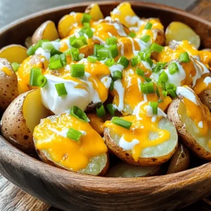 To make these cheesy ranch potatoes, gather the following ingredients: - 2 pounds baby potatoes, halved - 1 cup freshly shredded sharp cheddar cheese - 1/2 cup creamy sour cream - 2 tablespoons ranch seasoning mix - 3 tablespoons extra virgin olive oil - 1 teaspoon garlic powder - 1/2 teaspoon onion powder - Salt and freshly ground black pepper, to taste - 1/4 cup chopped green onions (scallions) for garnish These ingredients blend to create a dish that is creamy, cheesy, and full of flavor. When picking potatoes, look for small, firm, and smooth ones. Baby potatoes have a nice texture and cook quickly. Make sure there are no blemishes or sprouts. The best choices are often red or yellow baby potatoes. These types add a hint of sweetness and hold their shape well. Freshness matters, so buy them from a local market if you can. You can easily make swaps based on your needs. If you need a dairy-free option, use a dairy-free cheese and sour cream. For a lower-carb choice, try cauliflower instead of potatoes. If you want it spicy, add some diced jalapeños or hot sauce. These changes keep the dish tasty while fitting your diet. For the full recipe, check out the Cheesy Ranch Potatoes Delight. Start by washing your baby potatoes well. Scrub them gently to remove any dirt. After that, cut each potato in half. This helps them cook evenly and absorb all the tasty flavors. Place the halved potatoes in a large bowl. Drizzle them with olive oil, making sure each piece gets coated. Toss them gently until they shine with oil. This step is key for crispy skin! Now it's time to add flavor! Sprinkle garlic powder, onion powder, and ranch seasoning over the potatoes. These spices bring a bold taste that makes every bite pop. Don’t forget to add salt and pepper! Toss everything together again. Ensure each potato piece is covered in the tasty mix. This helps ensure every bite is full of flavor. Spread the seasoned potatoes on a baking sheet lined with parchment paper. Make sure they’re in a single layer. This allows them to roast evenly and get crispy. Bake them in a preheated oven at 400°F (200°C) for 25-30 minutes. When they’re golden brown and fork-tender, they’re ready for the next step. After that, sprinkle the cheese on top and return them to the oven. Bake until the cheese melts and bubbles. This creates a gooey, cheesy delight you won’t want to miss! For the full recipe, check the earlier section. Enjoy your cheesy ranch potatoes! To get that cheese just right, use fresh shredded cheese. It melts better than pre-shredded cheese. When you sprinkle it on hot potatoes, the heat helps it melt quickly. Make sure to return the potatoes to the oven after adding the cheese. This will help it get bubbly and gooey. For the best results, bake them for 5-7 minutes. Watch closely to avoid burning. One big mistake is not cutting the potatoes evenly. If they are different sizes, some will cook faster than others. Always try to cut them in halves or quarters that are similar. Another mistake is not seasoning enough. Salt and pepper enhance the taste of the ranch and cheese. Lastly, don’t skip the sour cream. It adds creaminess and balances the flavors. You can boost flavors by adding herbs and spices. Fresh parsley or dill can brighten up the dish. A sprinkle of paprika adds a nice kick. You might also try some crushed red pepper for heat. If you want a twist, add some Italian seasoning for a different flavor profile. Don't be afraid to experiment! Each addition can make your cheesy ranch potatoes even better. For the full recipe, check out the detailed instructions above. {{image_4}} You can change up the cheese for different flavors. Try using pepper jack cheese for a spicy kick. Or go with mozzarella for a milder taste. Each cheese adds its own twist to the dish. Mixing cheeses can also create a rich flavor profile. Experimenting with cheese can make your cheesy ranch potatoes unique. If you want a vegan option, use plant-based cheese. Look for brands that melt well for the best results. You can swap sour cream with cashew cream or coconut yogurt. These alternatives keep the dish creamy without dairy. Your taste buds won't even miss the dairy! You can make this dish into a full meal by adding proteins. Cooked chicken, bacon bits, or sausage mix well with ranch flavors. For a vegetarian option, add black beans or chickpeas. This way, you enjoy a hearty dish packed with flavor and nutrition. You can customize the meal to fit your needs and taste. To store your cheesy ranch potatoes, let them cool first. Place them in an airtight container. This keeps them fresh and tasty. You can layer them in the container, but avoid stacking too high. This helps prevent any squishing. If you plan to eat them within a few days, the fridge works great. When you want to enjoy leftovers, reheating is key. I recommend using an oven for the best results. Preheat your oven to 350°F (175°C). Spread the potatoes on a baking sheet. Heat them for about 10-15 minutes until they are warm. If you want the cheese melty again, cover them with foil. You can also use a microwave if you're short on time. Heat in short bursts, stirring in between to avoid cold spots. Cheesy ranch potatoes can last about 3-4 days in the fridge. Make sure they are stored properly in an airtight container. After that time, they might lose their flavor and texture. You can also freeze them for up to 3 months. Just remember to use a freezer-safe container. When you are ready, thaw them overnight in the fridge before reheating. Enjoy your cheesy ranch potatoes again! Yes, you can use regular potatoes. Just cut them into smaller pieces. This helps them cook evenly. Baby potatoes are great because they stay tender and creamy inside. However, any potato you like will work. Just remember to adjust the cooking time based on size. Yes, you can make Cheesy Ranch Potatoes ahead. Prepare the potatoes and season them. Place them in the fridge before baking. You can store them for up to 24 hours. When ready to eat, just bake them as directed. This saves time when you need a quick side dish. You can serve Cheesy Ranch Potatoes with many dishes. They pair well with grilled chicken or steak. They also go great with roasted vegetables or a fresh salad. These potatoes add a creamy and cheesy touch to any meal. Try them with your favorite main dish for a tasty combo. - Full Recipe: Cheesy Ranch Potatoes Delight 🥔 This blog post covered all you need for Cheesy Ranch Potatoes. We discussed key ingredients and how to pick the best potatoes. You learned step-by-step how to prep, mix, and bake them perfectly. Plus, tips to melt cheese and boost flavor with herbs. Think about different cheese options and even vegan swaps. Remember to store leftovers properly and reheat for flavor. Enjoy your Cheesy Ranch Potatoes, and share them with friends! Cooking can be fun, so get creative and make it your own.