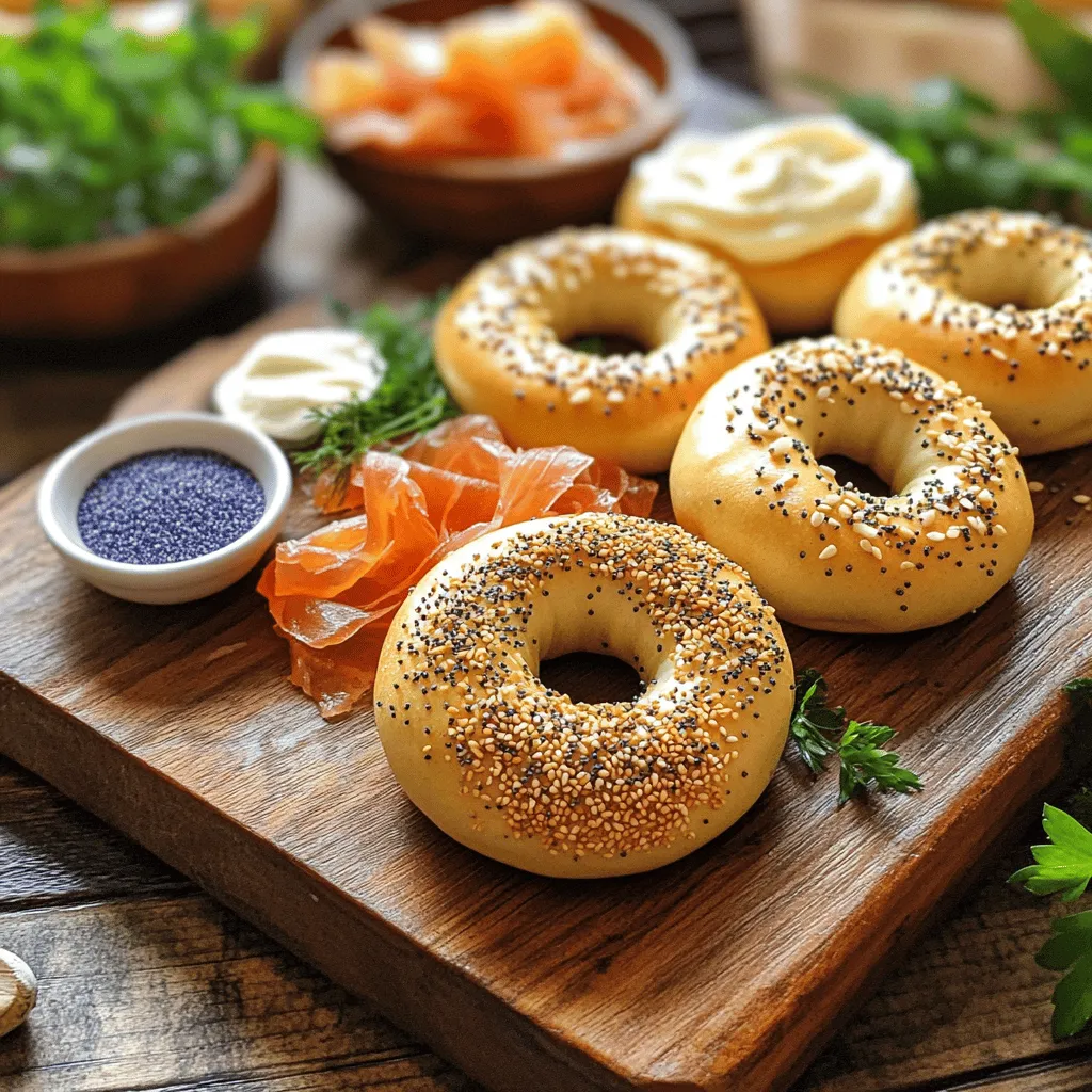To make great mini bagels, you need specific items. Here’s the list: - 2 cups all-purpose flour - 1 tablespoon granulated sugar - 1 teaspoon salt - 2 teaspoons instant yeast - 3/4 cup warm water (around 110°F or 43°C) - 1 tablespoon vegetable oil - 1 teaspoon honey (for boiling) These ingredients create a soft and chewy bagel. The flour provides structure, while sugar and salt add flavor. Yeast helps the dough rise, giving it that perfect texture. Warm water activates the yeast, making it bubbly. Toppings add fun and flavor to mini bagels. Here are some ideas you can try: - Sesame seeds - Poppy seeds - Everything bagel seasoning Feel free to mix and match toppings! Each adds a unique taste and crunch. You can also try fresh herbs or spices for a twist. Life happens, and you may not have every ingredient. Here are some easy swaps: - Use bread flour instead of all-purpose flour for a chewier bagel. - Brown sugar can replace granulated sugar for a deeper flavor. - If you are out of vegetable oil, try olive oil or melted butter. These substitutions will still give you tasty mini bagels. Adapt the recipe based on what you have at home. For the full recipe, check out the section above! To start, gather your ingredients. You need 2 cups of all-purpose flour, 1 tablespoon of granulated sugar, 1 teaspoon of salt, 2 teaspoons of instant yeast, 3/4 cup of warm water, and 1 tablespoon of vegetable oil. In a large bowl, mix the flour, sugar, salt, and yeast. Next, make a well in the middle. Pour in the warm water and vegetable oil. Stir this mix with a wooden spoon until it forms a shaggy dough. Now, place the dough on a lightly floured surface. Knead it with your hands for about 5-7 minutes. You want it to feel smooth and elastic. After kneading, shape the dough into a ball. Place it in a greased bowl, turning it to coat in oil. Cover the bowl with a damp cloth. Let it rise in a warm spot for about 1 hour, or until it doubles in size. Once the dough has risen, gently punch it down. This step releases air bubbles. Now, divide the dough into 12 equal pieces. Roll each piece into a ball, then flatten it slightly. Use your finger to poke a hole in the center, creating the classic bagel shape. In a large pot, bring water to a rolling boil. Stir in 1 teaspoon of honey to sweeten the water. Carefully drop the shaped bagels into the boiling water, a few at a time. Boil each bagel for 30 seconds on one side, then flip and boil for another 30 seconds. Use a slotted spoon to remove the bagels and place them on a baking sheet lined with parchment paper. Now, it’s time to bake! Preheat your oven to 425°F (220°C). After boiling, sprinkle your favorite toppings over the wet surface of each bagel. This can be sesame seeds, poppy seeds, or everything bagel seasoning. Place the baking sheet in the oven and bake for 15-20 minutes. Look for a golden brown color and a nice puff. Once baked, transfer the mini bagels to a wire rack to cool. This cooling step helps the texture become just right. Enjoy your delicious mini bagels right away or serve them as a delightful snack later. For the complete process, refer to the Full Recipe. To get the best texture in your mini bagels, knead the dough well. Kneading helps develop gluten, which gives bagels their chewiness. Aim for a smooth and elastic dough after kneading for about 5-7 minutes. It should spring back when poked. Boiling the bagels also adds to this texture. The boiling process creates a shiny crust on the outside. Use water that is about 110°F or 43°C to activate the yeast properly. One common mistake is not measuring the flour correctly. Too much flour can make your bagels dense. Always spoon the flour into your measuring cup and level it off for accuracy. Another mistake is skipping the boiling step. This step is key for that classic bagel texture. Finally, do not rush the rising time. Letting the dough rise until it doubles is crucial for fluffy bagels. You can boost flavor in your mini bagels with simple add-ins. Try mixing in herbs like dried oregano or garlic powder into the dough for a savory kick. If you like sweet, add a little cinnamon or even chocolate chips. For a fun twist, top your bagels with seeds like sesame or poppy. These add flavor and crunch. Remember, these simple changes can make your mini bagels shine, so feel free to get creative! For the complete process, check out the Full Recipe for step-by-step guidance. {{image_4}} You can create many fun flavors with mini bagels. Try mixing herbs and spices into the dough. Some popular options include: - Garlic and onion powder - Cheddar cheese and chives - Sun-dried tomatoes and basil - Cinnamon and sugar These flavors add a nice twist. You can also top your bagels with different spreads. Cream cheese, hummus, and pesto work well. Mini bagels can be both sweet and savory. For sweet bagels, add honey or cinnamon. You can top them with jam or nut butter. Savory bagels are great with cheese or smoked salmon. Try adding capers or avocado for a fresh kick. Both types offer fun options for breakfast or snacks. You can swap out all-purpose flour for other types. Try whole wheat flour or almond flour. These options add fiber and nutrients. For toppings, consider seeds like chia or flax. You can also use nutritional yeast for a cheesy flavor. Avocado or fresh veggies can add color and health benefits. Explore these variations and make mini bagels your own. For a complete guide, check the Full Recipe. To keep your mini bagels fresh, store them in an airtight container. This helps keep them soft. If you plan to eat them within a few days, you can leave them at room temperature. Just make sure they are away from direct sunlight. For longer storage, the fridge is not the best choice. It can make them dry. Instead, evaluate the following options: - Room Temperature: Use within 2-3 days. - Refrigerator: Not recommended, but if needed, wrap in plastic. Reheating mini bagels correctly is key to enjoying them again. Here’s how to do it: - Oven Method: Preheat your oven to 350°F (175°C). Place bagels on a baking sheet. Heat for about 5-10 minutes until warm. - Toaster Method: Slice the bagel and toast until golden. This method brings back the crunch. Both methods will help restore the bagel’s original texture and taste. Freezing is a great way to keep mini bagels for a long time. Here’s how to do it: 1. Let the mini bagels cool completely. 2. Wrap each bagel tightly in plastic wrap. 3. Place wrapped bagels in a freezer-safe bag or container. When you want to enjoy them, take out a bagel and thaw it at room temperature. You can reheat it using the methods above. This keeps the flavor and texture intact. Enjoy your mini bagels anytime with these storage tips! To make mini bagels chewier, you need to focus on two things: flour and boiling time. Use bread flour instead of all-purpose flour. Bread flour has more protein, which leads to a chewier texture. Also, boil the bagels for a bit longer, around 1 minute total, instead of 30 seconds on each side. This extra time helps create that perfect chewy crust. You can get creative with bagel toppings! Here are some favorites you can try: - Sesame seeds - Poppy seeds - Everything bagel seasoning - Garlic powder - Onion flakes - Coarse salt Feel free to mix and match these toppings for a fun twist. You can also add cream cheese, smoked salmon, or fresh veggies for a tasty bite. Yes, you can! If you want a quick bagel recipe, try using baking powder instead of yeast. For this, mix 2 cups of flour with 1 tablespoon of baking powder, salt, and 3/4 cup of yogurt. Form a dough, shape it into bagels, and bake them. You won’t get the same chewiness, but they will still taste great. For the full recipe, check out the Mini Bagels recipe above. You learned how to make delicious mini bagels. I shared key ingredients and creative toppings. I walked you through each step from dough to baking. We covered tips to avoid mistakes and achieve the right texture. You explored fun variations for sweet and savory bagels. Lastly, I shared how to store, reheat, and freeze them. Now, you have all the tools to make your mini bagel dreams a reality. Enjoy every bite!