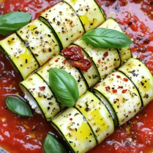 Zucchini Röllchen is a simple dish that needs fresh and tasty ingredients. Each ingredient works together to create a delightful flavor. You will need zucchini, cheeses, sun-dried tomatoes, and herbs. These add creaminess, color, and taste to the rolls. Here’s what you will need: - 2 medium zucchinis - 1 cup ricotta cheese - 1/2 cup grated Parmesan cheese - 1/2 cup sun-dried tomatoes, finely chopped - 1/4 cup fresh basil, finely chopped - 1 clove garlic, minced - Salt and black pepper to taste - 1 tablespoon olive oil - 1/2 cup marinara sauce (for serving) - 1/4 teaspoon crushed red pepper flakes (optional for a spicy kick) Choose fresh zucchinis for the best flavor and texture. Look for firm zucchinis with vibrant skin. For cheese, fresh ricotta gives a creamy texture. Parmesan adds a nice bite, but you can use any hard cheese. If you need a dairy-free option, try cashew cheese or tofu. Fresh herbs make a big difference, but dried herbs can work in a pinch. Always taste your filling and adjust seasoning as needed. Start by slicing the zucchinis. Cut them lengthwise into thin strips, about 1/8 inch thick. A mandoline slicer works best for this. If you don’t have one, a sharp knife will do. You should get 8 to 10 strips from each zucchini, depending on their size. Next, sprinkle the strips lightly with salt. Let them sit for about 15 minutes. This step helps draw out extra moisture. After 15 minutes, use a paper towel to pat the strips dry. This removes the water that the salt pulled out. In a mixing bowl, combine the filling ingredients. Add 1 cup of ricotta cheese, 1/2 cup of grated Parmesan cheese, 1/2 cup of finely chopped sun-dried tomatoes, and 1/4 cup of finely chopped fresh basil. Add 1 minced garlic clove and a pinch of salt and black pepper. Mix everything until smooth and creamy. This filling is where the flavor starts, so make sure it’s well blended. Preheat your oven to 375°F (190°C). To assemble, take one zucchini strip and add about a tablespoon of the cheese mixture on one end. Roll it tightly around the filling to form a röllchen. Repeat this with the rest of the strips and filling. For baking, spread a thin layer of marinara sauce at the bottom of a baking dish. Place the filled rolls seam-side down in the dish. Drizzle a little olive oil on top. If you like it spicy, add a sprinkle of crushed red pepper flakes. Cover the dish with aluminum foil and bake for 20 minutes. Then, remove the foil and bake for another 10 minutes until they are heated through and golden on top. Let them cool for a few minutes before serving. For the full recipe, refer to the earlier section. Enjoy your Zucchini Röllchen! To keep your Zucchini Röllchen from turning soggy, you need to draw out moisture. After slicing the zucchinis, sprinkle them lightly with salt. Let them sit for about 15 minutes. The salt helps pull out extra water. Afterward, use a paper towel to pat them dry. This simple step makes a big difference in texture. Flavor is key in any dish. For Zucchini Röllchen, mix fresh herbs with your cheese filling. I love adding chopped basil and sun-dried tomatoes. They give a burst of flavor and freshness. You can also sprinkle a bit of crushed red pepper flakes for heat. This extra touch can make your dish pop with taste. Presentation matters! For a beautiful serving, place the Zucchini Röllchen on a plate with marinara sauce. Drizzle the sauce on the bottom first. Then, arrange the rolls seam-side down. Finish by garnishing with fresh basil and grated Parmesan. This not only looks appealing but also adds more flavor. Enjoy serving this dish warm for the best experience! {{image_4}} You can change the filling for Zucchini Röllchen easily. Try using goat cheese or feta for a tangy twist. You can also add cooked spinach or mushrooms for a savory touch. If you enjoy a bit of heat, mix in some jalapeños or chili flakes. This gives you a unique flavor each time. To make this dish vegan or dairy-free, swap the cheese with a nut-based cream. Cashew cream works great here. You can also use nutritional yeast to give a cheesy flavor. Add some chopped olives or artichokes for a tasty kick. This way, everyone can enjoy Zucchini Röllchen. Zucchini Röllchen taste best when served warm. Place them on a bed of marinara sauce. You can sprinkle fresh herbs like basil or parsley for color. A light salad pairs nicely as a side. It balances the meal beautifully. For a fun twist, serve them with crusty bread to soak up the sauce. You can find the Full Recipe for Zucchini Röllchen to explore all these ideas! After making Zucchini Röllchen, let them cool down. Place any leftover rolls in an airtight container. They will stay fresh for about 3 to 4 days in the fridge. If you want to enjoy them later, make sure to wrap them well. This helps keep their flavor and texture. To freeze Zucchini Röllchen, first cool them completely. Then, place them in a single layer on a baking sheet. Freeze for about 1 hour. Once firm, transfer the rolls to a freezer-safe bag. They can last up to 3 months in the freezer. Remember to label the bag with the date. This way, you’ll know when to use them. To reheat Zucchini Röllchen, preheat your oven to 350°F (175°C). Place the rolls in a baking dish and cover them with foil. Heat for about 15 to 20 minutes, or until warm. You can also use a microwave. Place the rolls on a plate and cover with a damp paper towel. Heat for 1 to 2 minutes. This keeps them moist and tasty. Enjoy your Zucchini Röllchen from the [Full Recipe] any time! To stop zucchini from getting soggy, you need to draw out moisture. First, slice the zucchini into thin strips. Then, sprinkle salt on the strips. Let them sit for about 15 minutes. This process helps to pull out extra water. After that, use a paper towel to pat them dry. This simple step makes a big difference in texture. Yes, you can prepare Zucchini Röllchen ahead of time. You can make the filling and assemble the rolls a day in advance. Just cover them and store them in the fridge. When you’re ready, bake them straight from the fridge. This way, you save time and still enjoy a fresh dish. Zucchini Röllchen pair well with many sides. You can serve them with a fresh salad. A simple green salad with vinaigrette works great. You can also add some crusty bread for a nice crunch. If you want a heartier meal, serve them with pasta or rice. Don't forget to drizzle extra marinara sauce on top for flavor. For the full recipe, check the complete guide above! In this guide, you learned about the key ingredients for Zucchini Röllchen and how to prepare them. We covered step-by-step instructions, helpful tips, and tasty variations. Remember to choose quality ingredients and try different fillings for fun. Store leftovers properly to enjoy later. You can prepare these ahead of time and impress your guests with a beautiful dish. With practice, you will master this recipe and delight everyone at your table. Now, it’s time to get cooking and enjoy your delicious Zucchini Röllchen!