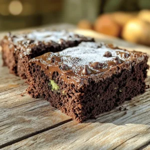 To make this rich and indulgent treat, you need the following ingredients: - 1 cup freshly grated zucchini (approximately 1 medium zucchini) - 1 cup all-purpose flour - 1/2 cup unsweetened cocoa powder - 1 teaspoon baking soda - 1/2 teaspoon baking powder - 1/2 teaspoon fine sea salt - 1/2 cup granulated sugar - 1/2 cup packed brown sugar - 1/2 cup vegetable oil - 2 large eggs, at room temperature - 1 teaspoon pure vanilla extract - 1/2 cup semi-sweet or dark chocolate chips - 1/4 cup chopped walnuts (optional) Each of these ingredients plays a key role. The zucchini adds moisture without a strong taste. Cocoa powder gives the cake its rich, chocolatey flavor. The sugars balance the bitterness from the cocoa, while the eggs help bind everything together. You can customize your cake with optional add-ins. Here are some ideas: - Chopped walnuts for crunch - Different chocolate types like milk chocolate or white chocolate chips - A dash of cinnamon for warmth - A handful of dried fruits for extra sweetness These add-ins can enhance texture and flavor, making your cake even more special. If you need to adapt the recipe, here are some great substitutions: - Gluten-free: Use a gluten-free flour blend instead of all-purpose flour. - Vegan: Replace eggs with flaxseed meal (1 tablespoon flaxseed meal + 2.5 tablespoons water = 1 egg). Use plant-based oil and vegan chocolate chips. - Nut-free: Omit walnuts to make the cake safe for those with nut allergies. These swaps ensure everyone can enjoy this delicious cake. For the full recipe, check the section above. Start by preheating your oven to 350°F (175°C). This step is crucial for even baking. Next, take a 9-inch round cake pan. Lightly grease it with butter or oil to prevent sticking. Dust it with flour or line the bottom with parchment paper. This makes removing the cake easy later. In a medium bowl, sift together the all-purpose flour, cocoa powder, baking soda, baking powder, and fine sea salt. This helps to mix the dry ingredients well and removes lumps. Use a whisk to blend everything together. This step ensures your cake has a smooth texture and rich flavor. In a large bowl, combine granulated sugar, brown sugar, vegetable oil, room temperature eggs, and vanilla extract. Whisk these ingredients until you see no sugar granules. The mixture should look silky and smooth. This step adds moisture and flavor, making your cake delicious. Now it's time for the fun part! Gradually add the dry mixture to the wet mixture. Stir gently with a spatula or wooden spoon until just combined. Avoid overmixing to keep your cake light. Next, fold in the grated zucchini and chocolate chips. If you like, add chopped walnuts for a crunch. This step ensures every bite is packed with flavor. To get that perfect moistness in your Double Chocolate Zucchini Cake, fresh zucchini is key. Use a medium zucchini and grate it finely. This helps it blend well into the batter. The moisture from the zucchini keeps the cake tender. Make sure to squeeze out any excess water if the zucchini seems too wet. This step can help balance the moisture without making the cake soggy. Overmixing can ruin your cake’s texture. When you mix the dry and wet ingredients, do so gently. Stir until just combined. A few lumps are okay! This keeps the cake light and fluffy. If you mix too much, the cake can turn dense and tough. Remember, treat the batter like a delicate friend. Handle it with care. Baking at the right time and temperature is crucial. Preheat your oven to 350°F (175°C) and bake for 25-30 minutes. Check for doneness with a toothpick. Insert it into the center; it should come out clean or with a few moist crumbs. Avoid opening the oven door too early. This can cause the cake to sink. Let it cool in the pan for about 10 minutes before moving it. This helps it set and keeps it from breaking. For more baking tips, check out the Full Recipe. {{image_4}} You can change the taste of your Double Chocolate Zucchini Cake with spices and extracts. Try adding a pinch of cinnamon or nutmeg. These spices give a warm, cozy flavor. You can also use almond or orange extract for a fresh twist. Just swap out the vanilla extract for these. Each option brings a new layer of flavor to the cake. If you want to make this cake a bit healthier, consider some swaps. You can reduce the sugar by using applesauce instead of some granulated sugar. This keeps the cake moist and tasty. You can also use whole wheat flour for added fiber. Another option is to replace the vegetable oil with a lighter option like Greek yogurt. These swaps help cut calories while keeping the cake rich. How you present your cake can also change its appeal. For a simple touch, dust powdered sugar on top. It looks lovely and fancy! You can also add whipped cream or a scoop of ice cream for an indulgent treat. For a fun crunch, sprinkle chopped nuts or chocolate shavings on top. These little details make your cake stand out and invite everyone to take a slice. For the complete recipe, check out the Full Recipe section. To keep your Double Chocolate Zucchini Cake fresh, wrap it tightly in plastic wrap. This keeps moisture in and prevents it from drying out. You can also store it in an airtight container. Place it at room temperature for up to three days. If you want to store it longer, refrigeration is a good option. Just remember, it may lose some of its soft texture. Freezing is a great way to save your cake for later. First, let the cake cool completely. Then, slice it into individual pieces. Wrap each slice in plastic wrap. After that, place the wrapped slices in a freezer bag. This method helps keep them fresh for up to three months. To thaw, simply take out a slice and leave it at room temperature for about an hour. When you're ready to enjoy your leftover cake, you can reheat it easily. Place a slice on a microwave-safe plate. Heat it in the microwave for about 10-15 seconds. Check if it's warm enough; if not, heat for a few more seconds. You can also warm it in the oven. Preheat your oven to 350°F (175°C). Place the slice on a baking sheet and heat for about 5-10 minutes. This method keeps the cake nice and moist. For an extra treat, add a scoop of ice cream or whipped cream on top! Zucchini adds moisture to the cake. It keeps the cake soft and tender. You won’t taste the zucchini, but it helps the cake stay fluffy. It also adds some nutrition without changing the flavor. This makes your cake rich and indulgent while sneaking in some veggies! Yes, you can use frozen zucchini! Just make sure to thaw it first. Drain any excess water to avoid a soggy cake. Frozen zucchini works well if you chop it finely. It can save time and keeps the cake moist just like fresh zucchini. To check if the cake is done, insert a toothpick into the center. If it comes out clean or with a few moist crumbs, the cake is ready. You should see a slight spring back when you touch the top. The edges will also pull away from the pan a bit. Zucchini is low in calories and high in water content. It provides vitamins A and C, which are good for your skin. Zucchini also has fiber, which aids digestion. Adding zucchini to desserts helps you enjoy sweets while getting some health benefits. It’s a win-win! For the full recipe, check out the details provided above. Double chocolate zucchini cake is both delicious and easy to make. We covered everything from key ingredients to handy tips, ensuring tasty results. You learned about flavorful add-ins, how to get the right texture, and cool storage ideas. This cake is versatile, with options for everyone. Whether you follow our original recipe or try your own variations, you can enjoy a sweet treat. Zucchini adds moisture and nutrients, making this cake special. Now, it’s time to bake and share your delicious creation!