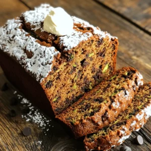 - 2 cups grated zucchini (about 2 medium zucchinis) - 1 ½ cups all-purpose flour - ½ teaspoon baking soda - ½ teaspoon baking powder - ½ teaspoon salt - 1 teaspoon ground cinnamon - ½ cup granulated sugar - ½ cup packed brown sugar - ½ cup vegetable oil - 2 large eggs - 1 teaspoon vanilla extract These ingredients form the base of your decadent chocolate chip zucchini bread. Grated zucchini adds moisture, while flour gives structure. Baking soda and baking powder help the bread rise. Granulated and brown sugar provide sweetness and a lovely caramel flavor. - 1 cup semi-sweet chocolate chips - ½ cup chopped walnuts These optional add-ins take your bread to the next level. Semi-sweet chocolate chips bring a rich, gooey texture. Chopped walnuts add crunch and nutty flavor. Feel free to mix and match based on your taste. - Alternative flours like whole wheat or almond flour - Plant-based oils such as coconut or avocado oil If you want to switch things up, try using alternative flours. Whole wheat flour gives a hearty texture, while almond flour adds nuttiness. For oils, coconut oil offers a subtle sweetness, while avocado oil keeps it light. For the complete recipe, you can refer to the Full Recipe section. - Preheat the oven to 350°F (175°C). - Grease a 9x5-inch loaf pan with butter or non-stick spray. Dust it lightly with flour. - In a large bowl, combine 1 ½ cups all-purpose flour, ½ teaspoon baking soda, ½ teaspoon baking powder, and ½ teaspoon salt. - Add 1 teaspoon ground cinnamon, ½ cup granulated sugar, and ½ cup packed brown sugar. Whisk until there are no lumps. - In a separate bowl, whisk together ½ cup vegetable oil, 2 large eggs, and 1 teaspoon vanilla extract. - Make sure the mixture is smooth and creamy, mixing well to combine. - Gently fold the wet mixture into the dry ingredients using a spatula. - Be careful not to over-mix; stop when just combined. - Fold in 2 cups grated zucchini and 1 cup semi-sweet chocolate chips. If desired, add ½ cup chopped walnuts. - Pour the batter into the prepared loaf pan. Smooth the top with a spatula. - Bake in the preheated oven for 50-60 minutes. - Check doneness by inserting a toothpick into the center. It should come out clean or with a few moist crumbs. For the full recipe, follow the instructions above, and enjoy your delicious treat! To make your chocolate chip zucchini bread moist, start by squeezing out the excess moisture from the grated zucchini. Use a clean kitchen towel to twist and wring it out. This step is key. If you skip it, your bread might turn out soggy. Next, avoid over-mixing the batter. Mix just until the wet and dry ingredients come together. Over-mixing can lead to a tough texture, which is not what you want. You can customize your bread by adding spices and different ingredients. Try adding nutmeg or ginger for a warm flavor. You can also mix in nuts, like walnuts, for crunch. Using high-quality chocolate makes a big difference. Choose semi-sweet or dark chocolate chips for a rich taste. The better the chocolate, the more decadent your bread will be. Adjusting baking time is important for a great texture. Check your bread around the 50-minute mark. If a toothpick comes out clean, it’s done. If it’s still wet, let it bake longer. After baking, let the bread cool in the pan for about 10 minutes. Then, transfer it to a wire rack. This helps keep the structure and makes slicing easier. Enjoy the process and make sure to check the [Full Recipe] for complete guidance! {{image_4}} You can make your chocolate chip zucchini bread healthier. Start by reducing the sugar. Try using just 1/4 cup of granulated sugar. This keeps the sweetness but cuts down on calories. You can also add whole grain flours. Swap out half of the all-purpose flour for whole wheat flour. This adds fiber and nutrients to your bread. Adding spices can change the flavor profile. Consider mixing in nutmeg or ginger for a warm taste. You can also experiment with different types of chocolate. Try dark chocolate chips or even white chocolate for a fun twist. Each option brings a new taste to your bread. To make gluten-free chocolate chip zucchini bread, substitute gluten-free flour. Look for a blend that works for baking. This change allows everyone to enjoy this treat. You may need to adjust baking times too. Check the bread a few minutes earlier to ensure it bakes properly. Store your chocolate chip zucchini bread at room temperature in an airtight container. This keeps it fresh and moist. If your kitchen is warm, consider placing it in the fridge. Wrap the bread in plastic wrap to avoid drying out. To freeze the bread, wait until it cools completely. Wrap it tightly in plastic wrap, then place it in a freezer bag or container. This protects it from freezer burn. When you're ready to enjoy, take it out and let it thaw at room temperature. For a warm slice, heat it in the oven at 350°F for about 10 minutes. Your decadent chocolate chip zucchini bread stays fresh for about 3-4 days at room temperature. If refrigerated, it can last up to a week. Signs of spoilage include a change in smell, mold, or a dry texture. Always trust your senses before consuming! To keep your chocolate chip zucchini bread moist, follow these tips: - Squeeze out excess moisture from the grated zucchini. - Use oil instead of butter for added moisture. - Don’t over-mix the batter. This keeps the bread light. - Add an extra egg to improve structure. Moisture is key, especially in a bread like this. The zucchini adds moisture, but it's vital to manage it. Too much liquid can make your bread soggy. If you squeeze the zucchini well, you prevent this. Yes, you can use frozen zucchini! Here’s how: - Thaw the zucchini and drain it well. - Pat it dry with a paper towel to remove excess moisture. - Use it just as you would fresh zucchini. Frozen zucchini works well if you prepare it right. It may even save you time! When using frozen zucchini, ensure it's fully thawed. This helps achieve the right texture in your bread. Here are some great serving ideas: - Serve warm with butter or cream cheese. - Add a light dusting of powdered sugar for sweetness. - Pair with fresh fruit or a scoop of ice cream. Serving it warm enhances the flavors and textures. The cream cheese adds a rich touch. You can even toast slices for a crunchy contrast! To keep your chocolate chip zucchini bread fresh: - Store in an airtight container at room temperature. - Refrigerate for up to a week for longer shelf life. - Freeze slices for up to three months. Proper storage keeps your bread tasty. Room temperature is best for short-term storage. If you freeze it, wrap each slice in plastic wrap for best results. For the full recipe, check the details above! You now have all the tools to make delicious chocolate chip zucchini bread. We covered the key ingredients, preparation steps, and tips to ensure great flavor and texture. Remember to customize your recipe with optional add-ins or variations. Storing properly will help keep your bread fresh longer. Use these steps, and you’ll enjoy a moist and tasty treat every time. Happy baking!