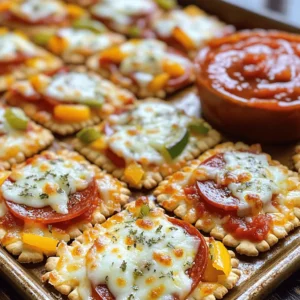 - 1 cup all-purpose flour - 1/4 cup grated Parmesan cheese - 1 teaspoon dried oregano - 1/2 teaspoon garlic powder - 1/2 teaspoon salt - 1/4 teaspoon freshly ground black pepper - 1/3 cup warm water - 2 tablespoons extra virgin olive oil - Optional toppings: sliced pepperoni, chopped bell peppers, diced olives, or fresh basil To make these pizza crackers, you need simple ingredients. First, all-purpose flour gives you the base. Parmesan cheese adds a nice, salty flavor. Dried oregano brings a classic pizza taste. Garlic powder gives an extra kick. Salt and black pepper enhance all the flavors. Warm water helps bind the dough. Extra virgin olive oil adds richness. You can get creative with toppings. Adding sliced pepperoni brings a meaty flavor. Chopped bell peppers add color and crunch. Diced olives give a briny taste. Fresh basil offers a burst of freshness. Each choice makes your crackers even better. For the full recipe, check out the complete guide. These ingredients will help you create a fun and tasty snack. Get ready to impress your family and friends! 1. Preheat your oven to 375°F (190°C). This heat makes the crackers crisp. 2. In a mixing bowl, combine the dry ingredients: - 1 cup all-purpose flour - 1/4 cup grated Parmesan cheese - 1 teaspoon dried oregano - 1/2 teaspoon garlic powder - 1/2 teaspoon salt - 1/4 teaspoon freshly ground black pepper 3. Mix these dry ingredients well. Make sure there are no clumps. 4. In another bowl, whisk together: - 1/3 cup warm water - 2 tablespoons extra virgin olive oil 5. Gradually pour this wet mixture into the dry ingredients. Stir with a spoon until a shaggy dough forms. 1. Lightly flour a clean surface and place the dough on it. 2. Knead the dough for about 2-3 minutes. Aim for a smooth consistency. If it is sticky, add a little flour as you knead. 3. Roll the dough out to about 1/8 inch thick. This thickness helps create crispy crackers. 4. Use a pizza cutter or knife to score the dough into shapes you like. Squares or triangles work well. 1. If you want, sprinkle shredded mozzarella cheese over the top of the dough. Add any optional toppings: - Sliced pepperoni - Chopped bell peppers - Diced olives - Fresh basil 2. Bake the crackers for 15-20 minutes. Look for golden edges and a crispy texture. 3. Remove the baking sheet from the oven. Let the crackers cool slightly, then break them apart along the scored lines. 4. Serve these warm pizza crackers with pizza sauce for dipping. Enjoy your tasty snack! For the full recipe, check the detailed instructions above. To make the best pizza crackers, kneading is key. Knead the dough gently for about 2-3 minutes. This helps develop gluten, which gives the crackers a nice bite. If your dough feels sticky, sprinkle a bit of flour on your hands and the surface. This will help you handle it better. When rolling out your dough, use a light dusting of flour on both the surface and your rolling pin. This prevents sticking. Roll the dough to about 1/8 inch thick. If it sticks, lift it gently and add more flour underneath. You can change the flavor of your crackers easily. Try adding different toppings. Some fun options include sliced pepperoni, chopped bell peppers, or diced olives. Fresh basil adds a nice touch too. For spice lovers, create your own blend! Mix in red pepper flakes or Italian seasoning for a kick. You can also try garlic salt or even ranch seasoning for a unique taste. Each option can change the whole snack experience! {{image_4}} For a gluten-free version, you can swap all-purpose flour for almond flour or coconut flour. Almond flour gives a nutty flavor, while coconut flour adds a hint of sweetness. Since these flours absorb more liquid, you will need to adjust your liquid amounts. Start with less water and add more as needed. Aim for a dough that is soft but not sticky. To make these pizza crackers vegan, replace the Parmesan cheese with nutritional yeast. This swap adds a cheesy taste without the dairy. Use a plant-based oil instead of extra virgin olive oil, like avocado or grapeseed oil. For optimal taste and texture, let the dough rest for a few minutes before rolling it out. This helps the flavors blend and creates a better cracker. You’ll love how delicious and crunchy they turn out! To keep your pizza crackers fresh, use an airtight container. A glass jar or a plastic container works great. This helps lock in flavor and crunch. Store them at room temperature, away from heat and light. Your crackers will stay tasty for about a week. After that, they may lose their crunch. If your crackers lose some crispiness, you can easily fix that. Preheat your oven to 350°F (175°C). Spread the crackers on a baking sheet. Warm them for about 5-7 minutes. This will bring back their crunch. For leftover crackers, serve them with a side of pizza sauce. They make a fun snack any time of day. You can also enjoy them with cheese or your favorite dips for extra flavor. Can I freeze the DIY Pizza Crackers? Yes, you can freeze these crackers. Place them in an airtight bag. They stay fresh for up to three months in the freezer. To enjoy them, just thaw at room temperature and bake briefly. What can I use instead of Parmesan cheese? You can use other hard cheeses like Pecorino Romano or Asiago. Nutritional yeast is a good vegan option. It adds a cheesy flavor without dairy. How long do these crackers last at room temperature? These crackers last about one week at room temperature. Store them in a sealed container to keep them crunchy. If they soften, you can re-crisp them in the oven. For the full recipe, check out the DIY Pizza Crackers section. Making DIY pizza crackers is fun and easy. You learned about the simple ingredients and step-by-step instructions. I shared tips for perfecting your crackers and ideas for customizing flavors. With gluten-free and vegan options, everyone can enjoy them. Store them well for lasting crunch. Remember, your creativity can lead to tasty variations. Now, gather your ingredients and start your pizza cracker adventure! Enjoy every bite you create.