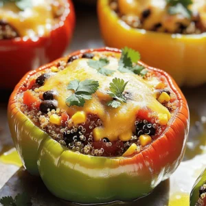 When making easy stuffed bell peppers, you'll need fresh and wholesome ingredients. Here’s what I use: - 4 large bell peppers (mixed colors) - 1 cup cooked quinoa or rice - 1 can black beans (15 oz), drained and rinsed - 1 cup sweet corn kernels - 1 cup diced tomatoes - 1 teaspoon ground cumin - 1 teaspoon chili powder - 1/2 teaspoon garlic powder - 1/2 teaspoon onion powder - Salt and black pepper to taste - 1 cup shredded cheese - Fresh cilantro for garnish - Olive oil for drizzling These ingredients bring flavor and nutrition to each bite. The bell peppers serve as a vibrant vessel for the filling, while quinoa or rice adds heartiness. Black beans and corn give a nice texture and sweetness, making every mouthful delightful. Spices like cumin and chili powder add warmth and depth. Feel free to adjust these ingredients based on your taste. You can find the full recipe below to see how it all comes together! Set your oven to 375°F (190°C). This step is key for cooking the peppers evenly. Preheating ensures they bake just right. Slice the tops off the bell peppers. Remove the seeds and membranes carefully. Drizzle a little olive oil inside each pepper. This adds flavor and helps with cooking. In a large bowl, combine 1 cup of cooked quinoa, 1 can of black beans, 1 cup of sweet corn, and 1 cup of diced tomatoes. Add 1 teaspoon of ground cumin, 1 teaspoon of chili powder, 1/2 teaspoon of garlic powder, 1/2 teaspoon of onion powder, and a pinch of salt and black pepper. Mix well to blend all the flavors. Using a spoon, fill each pepper tightly with the mixture. Mound it a bit at the top for a nice look. Place the stuffed peppers upright in a baking dish. If they wobble, cut a small slice off the bottom for balance. Cover the baking dish with aluminum foil. This keeps the peppers moist while they cook. Bake for 25 minutes. After that, take off the foil and bake for another 10-15 minutes. The cheese should be bubbly and golden. Let the peppers cool for a few minutes. Sprinkle 1 cup of shredded cheese on top of each. Before serving, add some chopped cilantro for a fresh touch. Enjoy your easy stuffed bell peppers! For full details on this recipe, check the Full Recipe above. - Choose bell peppers that are similar in size. This helps them cook evenly. - For more protein, mix in some cooked ground meat like turkey or beef. It makes the dish heartier. - Drizzle a bit of olive oil or fresh lime juice on top before serving. It adds a nice shine and flavor. - Serve the peppers on a colorful plate. Adding fresh salad greens around them makes the dish look bright and fresh. - Make sure to pack the filling tightly into each pepper. If you don’t, they may fall apart. - Watch your cooking time. Overcooking can make peppers mushy, while undercooking leaves them crunchy. Aim for that perfect tender bite! {{image_4}} You can easily change the filling of your stuffed peppers. Swap quinoa for fluffy rice or even try couscous. This gives you a different texture and taste. You can also add chopped vegetables like zucchini or mushrooms. Mixing in different beans, like kidney or pinto, adds more protein and flavor. If you want a vegan option, just leave out the cheese. You can find plant-based cheese that melts well. For gluten-free stuffed peppers, use grains like quinoa or rice. This way, everyone can enjoy this meal without worry. Spice things up by adding paprika or cayenne for a little kick. If you like heat, toss in diced jalapeños. These spices and ingredients make each bite exciting. You can also play with fresh herbs like basil or parsley to brighten the dish. Try these variations to make stuffed peppers your own. For the full recipe, check the link above. You can refrigerate leftover stuffed peppers for up to 4 days. Use an airtight container to keep them fresh. Make sure to let them cool before storing. This way, they will taste great when you heat them up later. If you want to keep your stuffed peppers longer, freeze them! Wrap each pepper in plastic wrap or foil. Place them in a freezer-safe bag. When you need a quick meal, simply reheat them. They will still taste delicious! To reheat your stuffed peppers, you can bake them in the oven or use the microwave. If you bake them, set your oven to 350°F (175°C) and heat until warm. For microwave reheating, place one pepper on a plate and cover it. Heat for about 2-3 minutes, or until hot. Enjoy your meal again! It takes about 50 minutes to cook stuffed bell peppers. The prep time is around 15 minutes. Baking the peppers takes about 35 minutes. You first preheat the oven to 375°F. This helps the peppers cook evenly and get a nice golden color. Yes, you can use other types of peppers. Green, yellow, and red bell peppers add flavor and color. Each type has its unique taste. You can also try poblano or Anaheim peppers for a different twist. Just make sure they are large enough to hold the filling. Stuffed bell peppers go well with many sides. A simple green salad adds freshness. You can also serve them with rice or quinoa for extra carbs. For a hearty meal, pair them with grilled vegetables or garlic bread. A dollop of sour cream or guacamole can enhance the flavors too. To check if the peppers are done, look for a bright color. They should be tender but not mushy. The cheese should be bubbly and golden brown on top. A fork should easily pierce through the pepper without resistance. Stuffed bell peppers are a versatile and tasty dish. We covered the essential ingredients, step-by-step instructions, and storage tips. You can customize them easily with different grains or spices. Avoid common mistakes like under-filling or overcooking. These peppers can be a healthy, fun meal for you and your family. Enjoy your cooking adventure and make it your own!
