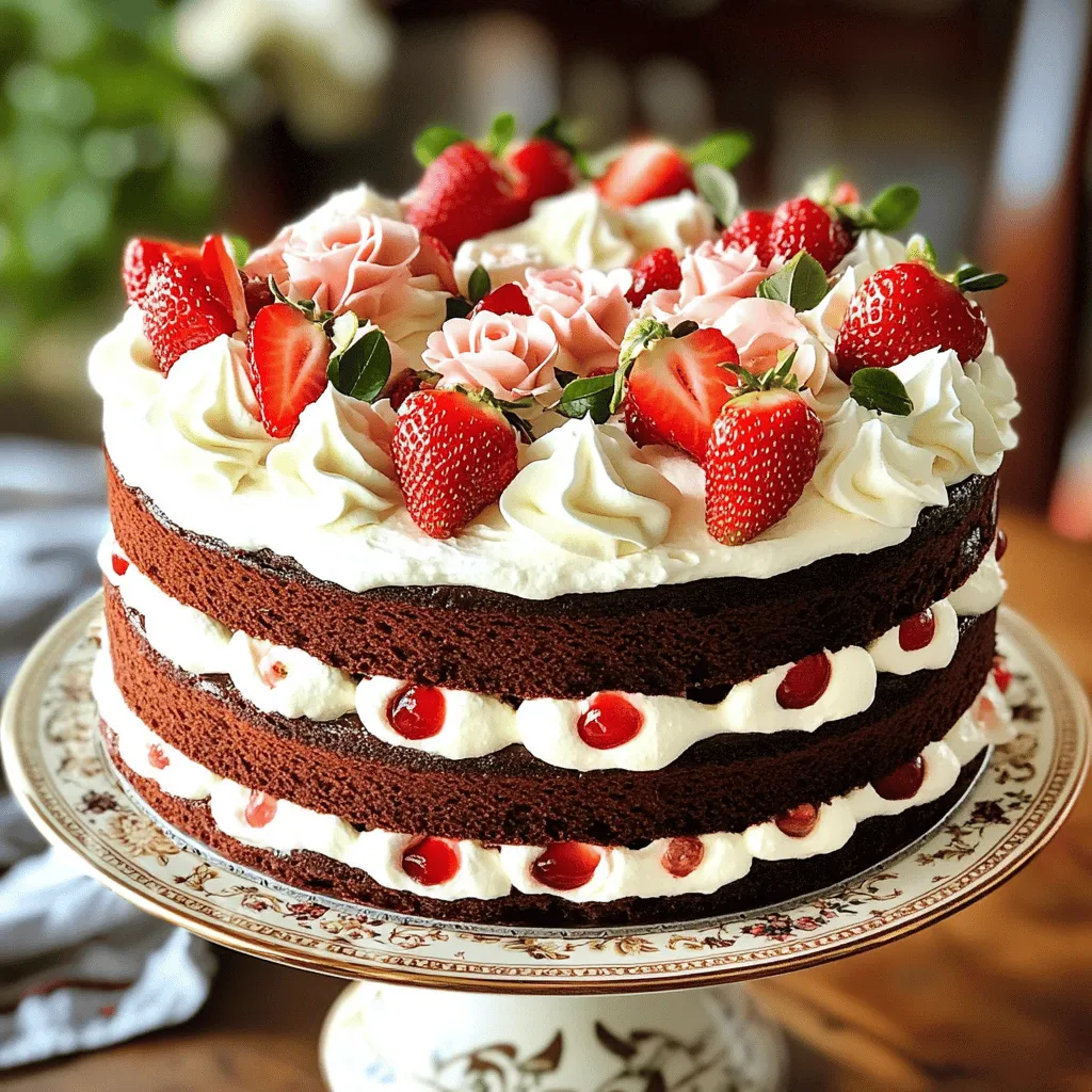 To create a Neapolitan Rose Cake, you need some key ingredients. Here’s the list: - 1 cup all-purpose flour - 1/2 cup unsweetened cocoa powder - 1 cup granulated sugar - 1/2 teaspoon baking soda - 1/2 teaspoon baking powder - 1/4 teaspoon salt - 1/2 cup unsalted butter, softened - 3 large eggs - 1 teaspoon vanilla extract - 1/2 cup milk - 1/2 cup heavy cream - 1/4 cup powdered sugar - Fresh strawberries for decoration - Edible rose petals for garnish These ingredients work together to create a rich and beautiful cake. You will also need some tools for this recipe. Here’s what you need: - 9-inch round cake pan - Mixing bowls - Electric mixer - Sifter - Spatula - Cooling rack - Measuring cups and spoons Having the right equipment makes the baking process smoother. To take your cake to the next level, consider these optional ingredients: - Almond extract for added depth - Different fruits like raspberries or blueberries - Dark chocolate shavings for a richer taste These extras can make your cake unique and even more delicious. For the full recipe, check out the [Full Recipe]. Start by gathering all your ingredients. You will need: - 1 cup all-purpose flour - 1/2 cup unsweetened cocoa powder - 1 cup granulated sugar - 1/2 teaspoon baking soda - 1/2 teaspoon baking powder - 1/4 teaspoon salt - 1/2 cup unsalted butter, softened - 3 large eggs - 1 teaspoon vanilla extract - 1/2 cup milk - 1/2 cup heavy cream - 1/4 cup powdered sugar - Fresh strawberries for decoration - Edible rose petals for garnish Next, preheat your oven to 350°F (175°C). Grease a 9-inch round cake pan and dust it with flour. This will prevent the cake from sticking. In a mixing bowl, sift together the flour, cocoa powder, baking soda, baking powder, and salt. Set this dry mixture aside. In another large bowl, cream the softened butter and granulated sugar with an electric mixer. Mix until the mixture becomes light and fluffy. This should take about 3 to 4 minutes. Add the eggs one at a time, mixing well after each addition. Then stir in the vanilla extract. Now, mix the dry ingredients into the butter-sugar mix. Alternate with the milk, starting and ending with the dry ingredients. Mix just until everything is combined. This is key for a soft cake. Pour the batter into the prepared cake pan. Use a spatula to smooth the surface. Bake in the preheated oven for 25 to 30 minutes. Check if the cake is ready by inserting a toothpick into the center. It should come out clean. After baking, let the cake cool in the pan for 10 minutes. Then transfer it to a wire rack to cool completely. Once the cake is cool, carefully slice it into two equal layers. In a separate bowl, whip the heavy cream with the powdered sugar until stiff peaks form. This will be your frosting. Spread a layer of whipped cream on the first cake layer. Top it with thinly sliced fresh strawberries. Place the second layer on top. Cover the top and sides of the cake with the remaining whipped cream. Decorate with more strawberries and edible rose petals. This adds beauty and elegance to your cake. For an extra touch, serve the cake on a decorative stand. Dust with cocoa powder for a refined look. If you want the full recipe with all details, you can find it within the article. Enjoy your Neapolitan Rose Cake! To make your cake layers perfect, follow these tips: - Use room temperature ingredients. Let your eggs and butter warm up before mixing. This helps the batter blend better. - Sift your dry ingredients. This adds air and makes your cake light and fluffy. - Don’t overmix. Mix just until combined. Overmixing can make the cake dense. - Check your oven temperature. Use an oven thermometer to ensure it’s accurate. An oven that’s too hot or too cold can affect baking time. - Line your cake pans. Use parchment paper to prevent sticking. This makes it easy to remove the cakes. For beautiful rose designs, try these methods: - Use a piping bag. A star tip works best for creating rose shapes. Practice on parchment before decorating your cake. - Start from the center. Pipe the first rose layer from the middle outwards. This creates a natural look. - Vary your colors. Use pink, white, or yellow frosting for a vibrant look. Mix colors to get soft gradients. - Add fresh fruit. Use thin slices of strawberries to enhance your rose design. Fresh fruit adds color and taste. - Finish with edible flowers. They add elegance. Just make sure they are safe for eating. Avoid these common mistakes for a great cake: - Skipping ingredient prep. Always measure and prepare ingredients before starting. This helps the process go smoothly. - Not cooling layers completely. Frosting a warm cake can cause melting. Let layers cool on a rack. - Ignoring cake structure. Make sure your layers are even. Uneven layers can lead to a lopsided cake. - Overloading on frosting. Use a thin layer between cake layers. Too much can make it slide. - Rushing the decoration. Take your time to create the rose design. A patient approach leads to beautiful results. For the full recipe, check the section above. Enjoy creating your Neapolitan Rose Cake! {{image_4}} You can twist the Neapolitan Rose Cake in many ways. Here are some ideas: - Chocolate Delight: Add more cocoa powder for a richer chocolate flavor. - Citrus Infusion: Mix in lemon zest or orange zest for a fresh touch. - Nutty Goodness: Fold in chopped nuts like almonds or walnuts for crunch. - Berry Bliss: Substitute strawberries with raspberries or blueberries for a different taste. Each change adds a new layer of fun to your cake. You can still enjoy this cake with different diets. Here’s how: - Gluten-Free: Use a gluten-free flour blend instead of all-purpose flour. - Vegan: Replace eggs with flax eggs (1 tablespoon flaxseed meal + 2.5 tablespoons water). Use plant-based butter and milk. These swaps keep the cake delicious while meeting dietary needs. Making your cake look great is just as fun as eating it! Try these ideas: - Layered Display: Use a clear cake stand to show off the layers. - Edible Flowers: Garnish with colorful edible flowers for a garden look. - Chocolate Drizzle: Drizzle melted chocolate on top for a fancy touch. - Themed Decor: Match the decorations to your event, like hearts for Valentine’s Day. These tips help make your Neapolitan Rose Cake a true showstopper. For the full recipe, refer back to our earlier section. Enjoy the process and get creative! To keep your Neapolitan Rose Cake fresh, store it in an airtight container. This helps lock in moisture and flavor. If you leave it out, it can dry out quickly. Place the cake in a cool, dark spot, away from direct sunlight. For best results, keep it in the fridge if you plan to eat it later. If you want to save part of your cake, freezing works well. First, let the cake cool completely. Then, slice it into pieces for easy access. Wrap each piece tightly in plastic wrap. After that, place the wrapped slices in a freezer-safe bag. Make sure to remove any extra air before sealing. This method helps prevent freezer burn. The Neapolitan Rose Cake stays fresh for up to five days in the fridge. If frozen, it can last for three months. When you are ready to enjoy a slice, take it out of the freezer. Let it thaw in the fridge for a few hours or overnight. For a warm treat, you can microwave a slice for about 10-15 seconds. Enjoy your cake at its best! Neapolitan Rose Cake comes from Naples, Italy. It is known for its colorful layers and floral design. The cake blends chocolate, vanilla, and strawberry flavors. This mix reflects the vibrant culture of Naples. The rose design adds a touch of elegance. It makes the cake perfect for special events. Yes, you can use boxed cake mix. It saves time and is easy to use. Just follow the instructions on the box for the cake base. You can still add your flavors and decorations. However, I recommend making it from scratch for the best taste. The homemade cake has great texture and flavor, which boxed mixes may lack. You can make the cake a day ahead. Bake and cool the layers first. Wrap each layer in plastic wrap to keep it fresh. Store the layers at room temperature or in the fridge. When ready to serve, assemble the cake. Just add the whipped cream and strawberries before serving. This keeps the cake looking fresh and tasty. In this post, we explored how to make a Neapolitan Rose Cake. We covered key ingredients, equipment, and optional flavors. You learned step-by-step how to prepare, bake, and decorate your cake. I shared tips for perfect layers and creative designs. We also discussed variations for different diets and how to store your cake. Making this cake can be fun and rewarding. Enjoy making your own delicious masterpiece!