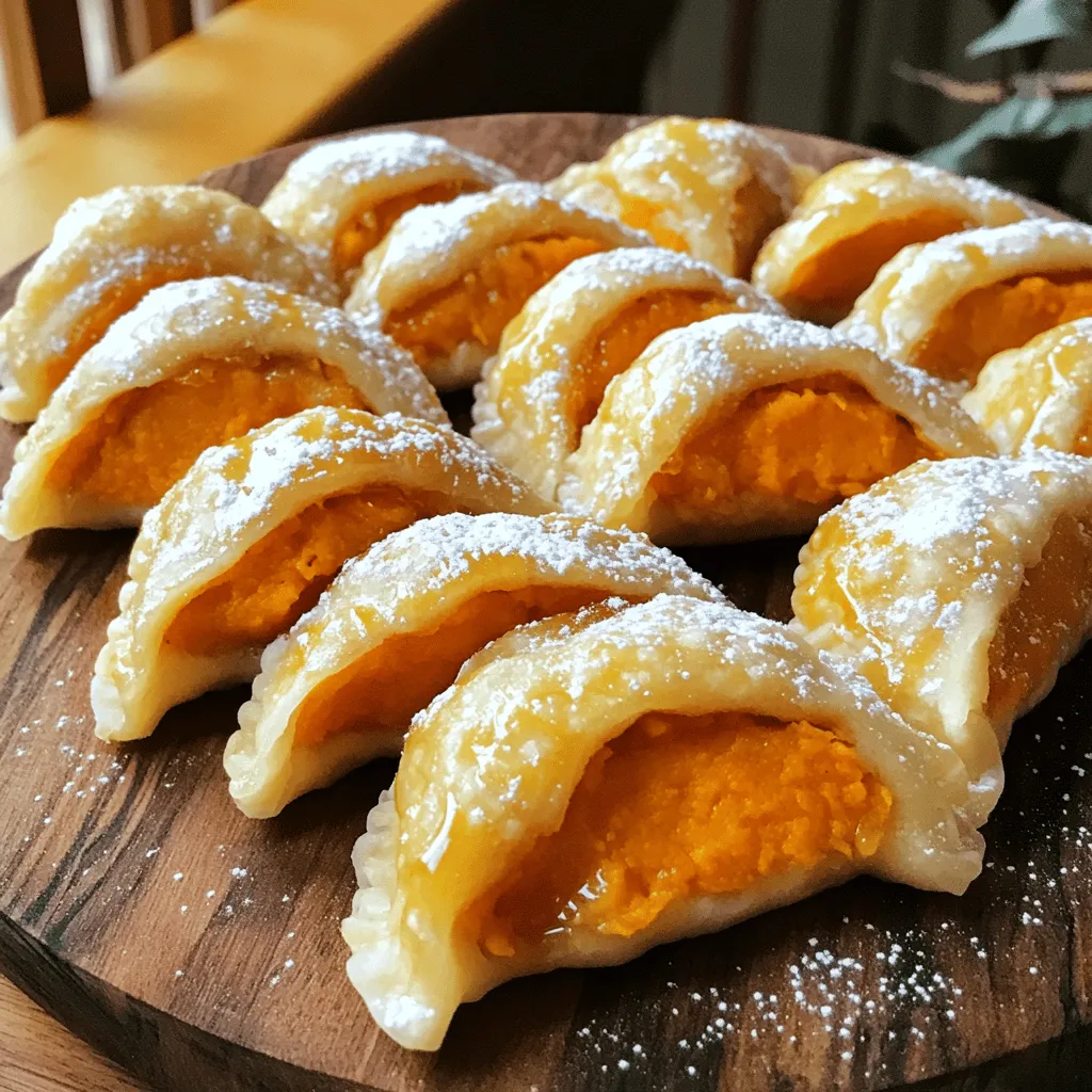 - 2 cups all-purpose flour - 1 cup cooked and mashed sweet potatoes - 1/2 cup unsalted butter - 1/4 cup pure maple syrup - 1/2 teaspoon salt - 1/2 teaspoon baking powder - Water, as needed - Powdered sugar - Fresh mint leaves - Toasted pecans If you want to switch things up, here are some easy swaps: - Alternatives for sweet potatoes: You can use pumpkin or butternut squash. Both give a nice flavor and texture. - Gluten-free flour options: Try almond flour or a gluten-free blend. These options work well for those avoiding gluten. - Vegan butter substitutes: Use coconut oil or a dairy-free margarine. They will still give you that rich taste. These ingredients work together to create a sweet and soft dumpling. You can find the full recipe for making these maple dumplings easily. 1. First, mix your dry ingredients in a large bowl. Combine 2 cups of all-purpose flour, 1/2 teaspoon of salt, and 1/2 teaspoon of baking powder. Whisk them well to blend. 2. Next, in another bowl, combine the wet ingredients. Use a fork to blend 1 cup of mashed sweet potatoes, 1/2 cup of softened butter, and 1/4 cup of pure maple syrup. Make sure it is smooth and creamy. 3. Now, fold the wet mixture into the dry mixture. Stir gently until they combine. If the dough feels crumbly, add a bit of water, one tablespoon at a time, until it holds together nicely. 1. Lightly dust a clean surface with flour. Roll out the dough to about 1/4-inch thick. This keeps the dumplings uniform. 2. Use a cookie cutter or a round glass to cut the dough into circles. Each circle should be about 3 inches in diameter. Gather the scraps, reroll, and cut more circles. 3. For the filling, place a teaspoon of maple syrup into the center of each circle. Fold the dough over to form a half-moon shape. Pinch the edges firmly to seal the dumplings. 1. In a large pot, bring salted water to a rolling boil. Drop in the dumplings gently, so they don’t stick together. Cook in batches if needed. 2. Let the dumplings boil for about 5-7 minutes. They are done when they float to the surface. 3. Use a slotted spoon to take the dumplings out of the water. Place them on a serving platter. Drizzle with extra maple syrup for added sweetness. To make great maple dumplings, dough consistency is key. Your dough should feel soft but not sticky. If it's too dry, add a bit of water. If it’s too wet, sprinkle in more flour. I always start with small amounts and adjust as needed. This way, I get the right texture every time. For even cooking, avoid overcrowding the pot. When you drop dumplings into boiling water, give them space. This helps them cook evenly. They should float to the top when they are done, which takes about 5-7 minutes. Adjusting the amount of maple syrup can change the taste. If you want a sweeter dumpling, add a bit more syrup. For a milder flavor, use less. It’s fun to experiment! I also like to try different spices. A pinch of cinnamon or nutmeg can add warmth to your dumplings. Just remember to start with small amounts, so the maple flavor shines through. Creative serving suggestions can make your dumplings look fancy. I love to arrange them in a circle on a platter. This not only looks nice but also makes it easy for guests to grab one. You can drizzle extra maple syrup on top for a shiny finish. Garnishing techniques add a special touch. A sprinkle of powdered sugar gives a sweet look. Fresh mint leaves or toasted pecans add color and crunch. These little details make your dish feel gourmet. For the full recipe, check out the detailed instructions above! {{image_4}} You can make your maple dumplings even better with flavor infusions. Adding vanilla extract brings warmth and depth to the sweet filling. Just one teaspoon can transform your dumplings. You can also try different spices. A pinch of cinnamon or nutmeg adds a cozy touch. These spices enhance the sweetness of the maple syrup and sweet potatoes. Experimenting with fillings can create fun twists on the recipe. Chocolate is always a winner! You can use chocolate chips or melted chocolate for a gooey center. Fruit preserves or compotes are another great option. Strawberry, raspberry, or even apple filling can brighten up the dish. These fruity flavors pair well with maple syrup and sweet potatoes. You have options when it comes to cooking your dumplings. Steaming is a great way to keep them light and fluffy. It requires a steamer basket and a pot. Boiling is the classic method. Just drop the dumplings into boiling water, and they cook quickly. They float when they are ready! Baking is an option for a different texture. Brush the dumplings with maple syrup and bake until golden brown. Baking gives them a crisp exterior while keeping the inside soft. For the full recipe, check out the details above! To store leftover maple dumplings, let them cool first. Place them in an airtight container. This keeps them fresh and tasty. You can store them in the fridge for up to three days. The dumplings may become a bit soft, but they will still taste great. If you want to freeze dumplings before cooking, it’s easy! First, lay them on a baking sheet. Make sure they do not touch each other. Freeze them for about an hour until firm. Then, transfer them to a freezer-safe bag. They can stay good in the freezer for up to three months. To reheat frozen dumplings, do not thaw them first. Boil them directly from the freezer. They will take about 7-9 minutes to cook. Watch for them to float, which means they are done! For the best results, steam or boil the dumplings to reheat them. This method keeps their soft texture. If you prefer pan-frying, do so with a little butter. Heat them on medium-low heat until they are warm. This adds a nice crisp outside, too. Enjoy your dumplings warm, with a drizzle of maple syrup! You can serve maple dumplings in many fun ways. Drizzle them with extra maple syrup for a sweet touch. You might also like to dust them with powdered sugar. Adding fresh mint leaves gives a nice pop of color. Try serving them with toasted pecans for crunch. You can even pair them with a scoop of vanilla ice cream. This adds creaminess and makes a great dessert. Yes, you can make these dumplings ahead of time. Prepare them and keep them in the fridge for up to a day. Just be sure to cover them well to prevent drying out. You can also freeze them for longer storage. Place the uncooked dumplings on a tray. Once frozen, transfer them to a bag. When you’re ready to eat, boil them straight from the freezer. Just add a couple of extra minutes to the cooking time. If your dough is too sticky, add a little more flour. Start with a tablespoon at a time until it feels right. If it is too dry, add water slowly. A tablespoon at a time works best here, too. Mix until the dough holds together well. The goal is a soft but not sticky dough. Don’t be afraid to adjust as needed! In this post, we explored how to make delicious sweet potato dumplings. We covered the key ingredients you need, like sweet potatoes and flour. I shared step-by-step instructions to prepare, shape, and cook your dumplings perfectly. You also learned tips to enhance flavor and presentation. With different variations and storage tips, you can enjoy these dumplings anytime. Remember, cooking is about experimenting. Don’t hesitate to try new flavors and methods. Dive in and enjoy your culinary adventure with these sweet potato dumplings!
