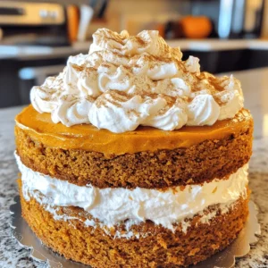 - 2 cups all-purpose flour - 1 1/2 teaspoons baking powder - 1 teaspoon baking soda - 1 teaspoon ground cinnamon - 1 teaspoon ground nutmeg - 1/2 teaspoon ground ginger - 1/4 teaspoon ground cloves - 1 cup granulated sugar - 1 cup packed brown sugar - 1 cup unsalted butter, softened - 4 large eggs - 1 cup canned pumpkin puree - 1/2 cup brewed espresso or strong coffee, cooled - 1 teaspoon vanilla extract - 1/2 cup heavy cream - 1 cup powdered sugar - Extra ground cinnamon and nutmeg for garnish When I make my Pumpkin Spice Latte Cake, I focus on quality ingredients. The dry mix gives the cake its structure. Use fresh spices for a strong flavor. I love how the warm spices blend together. They create a cozy feel, perfect for fall. The wet ingredients bring moisture and sweetness. Canned pumpkin puree adds richness. I prefer brewed espresso over regular coffee. It gives the cake depth and a nice kick. Don’t forget the butter! It keeps the cake soft and rich. For the frosting, heavy cream is key. It whips up light and fluffy. I mix it with powdered sugar for sweetness. A sprinkle of cinnamon and nutmeg on top makes it pretty and festive. This cake is not just a treat; it’s an experience. For the full recipe, check the details above. Each ingredient plays a part in creating this delicious cake. - Preheat oven to 350°F (175°C). - Grease and flour two 9-inch round cake pans. Start by preparing your oven and pans. Preheating the oven helps the cake rise properly. Greasing and flouring the pans prevents sticking, making it easier to remove the cakes later. - Whisk together all dry ingredients in a medium bowl. In a medium bowl, combine the dry ingredients. This includes flour, baking powder, baking soda, cinnamon, nutmeg, ginger, and cloves. Whisk them together until they are well mixed. This step ensures that the flavors are evenly distributed throughout the cake. - Cream together the sugars and butter until fluffy. In a large mixing bowl, cream the granulated sugar, brown sugar, and softened butter. Use an electric mixer to beat them on medium speed. You want this mixture to become light and fluffy. This will take about 3-5 minutes. Creaming adds air to the batter, making the cake light. - Add eggs one at a time, then mix in pumpkin, coffee, and vanilla. Next, add the eggs to the butter and sugar mix, one at a time. Beat well after each addition. Then, mix in the canned pumpkin, cooled coffee, and vanilla extract. This adds moisture and flavor to your cake. - Gradually add dry ingredients and mix until just combined. Now, slowly add the dry mixture to the wet ingredients. Use a spatula to fold them together gently. Be careful not to overmix. Overmixing can make the cake dense instead of light and fluffy. - Divide batter into pans and bake for 25-30 minutes. Once your batter is ready, divide it evenly between the two prepared cake pans. Smooth the tops if needed. Bake in the preheated oven for 25-30 minutes. To check if they are done, insert a toothpick into the center. If it comes out clean, the cakes are ready. - Allow cakes to cool in pans for 10 minutes before transferring to wire racks. After baking, take the cakes out of the oven. Let them cool in the pans for about 10 minutes. This allows them to set. Then, carefully transfer the cakes to wire racks to cool completely. This step is key for a perfect frosting later. Now you have all the steps to create a delicious Pumpkin Spice Latte Cake. For the complete recipe, check out the Full Recipe link. Enjoy your baking! To get a light cake, avoid overmixing the batter. When you mix, do it gently. Mix until just combined. This keeps the air in the batter, making your cake fluffy. Remember, a few lumps are okay! For even baking, rotate your cake pans halfway through. Ovens can have hot spots, so turning the pans helps the cakes bake evenly. This small step makes a big difference in the final look and taste of your cake. Use cold heavy cream for the frosting. Chilling the cream helps it whip better. It creates a light and fluffy texture. When you whip it, look for soft peaks to form. This will give your frosting the perfect consistency for spreading. For more details on making this cake, check out the Full Recipe. {{image_4}} You can make this cake even more fun by adding chocolate chips. It gives a nice mocha flavor. Just fold in a cup of semi-sweet or dark chocolate chips into the batter. This small change adds depth to your cake. It pairs perfectly with the warm spices, making each bite a treat. Want a vegan option? Substitute the butter with plant-based butter. For the eggs, use aquafaba, which is the liquid from canned chickpeas. This swap keeps the cake moist and fluffy. You will still enjoy the same rich flavor and texture without any animal products. Looking to mix it up? Try using cream cheese frosting instead of whipped cream. The cream cheese adds a tang that balances the sweetness. Spread a layer of this frosting between the cake layers for a delightful surprise. It takes the classic pumpkin spice to a new level. For the full recipe, check out the complete guide to creating this fall favorite! Keep the cake in an airtight container in the refrigerator. This will help maintain its moist texture and flavor. The cake stays fresh for about five days. I recommend slicing the cake before storing. This makes it easier to grab a piece later. You can freeze individual slices wrapped in plastic wrap. This method helps preserve the cake's taste and texture. When you want to enjoy a slice, just take it out and let it thaw. You can enjoy cake even months later this way! Allow the cake to come to room temperature before serving for best flavor. This step makes each bite taste even better. A little warmth enhances the spices and makes the cake feel cozy, just like fall! Typically, you can store this cake for up to 5 days in the fridge. Just place it in an airtight container. Keeping it cool helps maintain the flavor and texture. No, pumpkin pie filling contains added spices and sugar that may alter the recipe. Stick to plain pumpkin puree for the best results. This ensures you control the flavor and sweetness. Yes, you can make this cake gluten-free! Substitute all-purpose flour with a gluten-free flour blend. This allows everyone to enjoy the cake without gluten. A warm cup of coffee or chai tea complements the flavors perfectly. The rich taste of coffee enhances the spices in the cake. Enjoying both together creates a cozy fall experience. To make the Pumpkin Spice Latte Cake, you need both wet and dry ingredients. We outlined how to mix them and bake the cake. I shared tips for the best texture and baking results. You can even try fun variations like adding chocolate or making it vegan. Remember, storing your cake properly keeps it fresh. Enjoy serving it at room temperature for the best taste. Baking this cake gives you a cozy treat, perfect for any occasion. Happy baking!