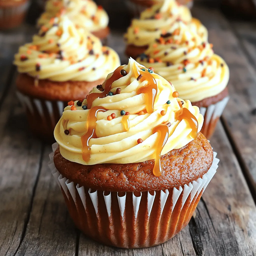 - 1 ½ cups all-purpose flour - 1 teaspoon baking powder - 1 teaspoon baking soda - ½ teaspoon salt - 1 teaspoon ground cinnamon - ½ teaspoon ground nutmeg - ½ teaspoon ground ginger - ½ cup unsalted butter, softened - 1 cup granulated sugar - 2 large eggs - 1 cup canned pumpkin puree - ½ teaspoon vanilla extract - ½ cup packed brown sugar - 8 oz cream cheese, softened to room temperature - ½ cup unsalted butter, softened to room temperature - 1 teaspoon vanilla extract - 2 cups powdered sugar, sifted - ¼ cup caramel sauce (store-bought or homemade) To create delicious pumpkin cupcakes with caramel cream cheese frosting, gather these ingredients first. The dry mix includes flour and spices. Use baking powder, baking soda, and salt to help the cupcakes rise and taste great. The warm spices like cinnamon, nutmeg, and ginger bring a cozy fall flavor. Next, focus on the wet ingredients. Softened butter and sugar mix to create a fluffy base. Add in eggs, pumpkin puree, and vanilla for moisture and richness. This mix gives the cupcakes a soft texture that melts in your mouth. For the frosting, combine cream cheese and butter until smooth. This creamy base pairs perfectly with powdered sugar and caramel sauce. The frosting is sweet with a tangy twist, making it a delightful topping for the cupcakes. For the full recipe, check out the detailed instructions and baking times. To start, measure your dry ingredients. In a bowl, mix: - 1 ½ cups all-purpose flour - 1 teaspoon baking powder - 1 teaspoon baking soda - ½ teaspoon salt - 1 teaspoon ground cinnamon - ½ teaspoon ground nutmeg - ½ teaspoon ground ginger Whisk them together well and set aside. Next, cream the butter and sugar. In a large bowl, beat: - ½ cup unsalted butter, softened - 1 cup granulated sugar Use an electric mixer. Mix until fluffy, about 3-4 minutes. Now, add: - 2 large eggs, one at a time. Mix after each egg. Then, gently fold in: - 1 cup canned pumpkin puree - ½ teaspoon vanilla extract Stir until smooth. Gradually mix in your dry ingredients. Use a spatula or wooden spoon. Stop mixing when just combined to keep cupcakes light. Fill each cupcake liner about two-thirds full with the batter. Preheat your oven to 350°F (175°C). Bake for 18-20 minutes. To check if they're done, insert a toothpick in the center. It should come out clean. After baking, let cupcakes cool in the tray for 5 minutes. Then, place them on a wire rack to cool completely. While the cupcakes cool, let’s make the frosting. In a medium bowl, beat: - 8 oz cream cheese, softened - ½ cup unsalted butter, softened Mix until creamy. Then, add: - 1 teaspoon vanilla extract - 2 cups powdered sugar, sifted Mix until sweet and smooth. Finally, fold in: - ¼ cup caramel sauce Mix until fully blended. Once the cupcakes are cool, frost them generously. Use a spatula or piping bag. For a fun touch, drizzle more caramel sauce on top. Enjoy your tasty treats! You can find the Full Recipe for all the steps and details. Avoiding overmixing the batter Mixing too much makes cupcakes dense. After adding flour, stir gently. Only mix until you see no dry flour. This keeps your cupcakes light and fluffy. Temperature tips for butter and eggs Room temperature butter and eggs blend better. Cold butter can create lumps. Set them out an hour before baking. This makes your batter smooth and helps it rise well. Suggestions for spice adjustments You can tweak spices to match your taste. If you love cinnamon, add a bit more. For warmth, try extra ginger or nutmeg. These small changes can make a big difference. Alternative pumpkin sources Canned pumpkin is easy, but you can use fresh pumpkin. Roast it until soft, then puree it. This adds a fresh flavor and a fun twist to your cupcakes. Creative frosting tips Use a piping bag for a fancy touch. Swirl the frosting on top for a nice look. You can also use a spatula for a rustic feel. Both styles taste great! Decoration ideas Sprinkle cinnamon or nutmeg on top for flair. Add small caramel pieces or crushed nuts for crunch. These little details make your cupcakes pop and look festive. Enjoy your treats! {{image_4}} You can change your pumpkin cupcakes in fun ways. Adding chocolate chips gives a sweet twist. Nuts like walnuts or pecans add crunch and flavor. Try using different spices, too. Replace cinnamon with allspice or cardamom for a unique taste. Each variation keeps the cupcakes exciting and fresh. If you need gluten-free cupcakes, use a gluten-free flour blend. It works well in this recipe. For vegan options, swap eggs for applesauce or flaxseed meal. Use vegan butter and a dairy-free cream cheese for the frosting. These changes make it easy for everyone to enjoy. Pair these cupcakes with warm drinks like coffee or chai. They also go well with vanilla ice cream for a dessert party. Serve them at fall gatherings, birthday parties, or cozy family dinners. They add a festive touch to any occasion. For a fancy touch, arrange them on a pretty cake stand or platter. Don't forget to check the Full Recipe for all details! Error: Error code: 429 - {'error': {'message': 'Rate limit reached for gpt-4o-mini in organization org-zFeAnX8gJvsCtEtJubNX3NN3 on tokens per min (TPM): Limit 200000, Used 199229, Requested 2350. Please try again in 473ms. Visit https://platform.openai.com/account/rate-limits to learn more.', 'type': 'tokens', 'param': None, 'code': 'rate_limit_exceeded'}} To check if your cupcakes are done, use a toothpick. Insert it into the center of a cupcake. If it comes out clean, the cupcakes are ready. This method helps you avoid underbaking or overbaking. Remember, a little crumb is okay, but no wet batter should stick to the toothpick. Yes, you can make these pumpkin cupcakes ahead of time. Let them cool completely, then store them in an airtight container. They will stay fresh for about three days. If you want to keep them longer, you can freeze them. Wrap each cupcake in plastic wrap and place them in a freezer bag. They can last up to three months in the freezer. Just thaw them overnight in the fridge when you’re ready to enjoy. If you need a substitute for pumpkin puree, you can use applesauce or mashed sweet potatoes. Both options add moisture and sweetness. However, they may change the flavor slightly. You can also try butternut squash puree for a similar taste and texture. Just make sure to adjust the spices to fit the new ingredient. To keep your frosting from getting too runny, start with room temperature cream cheese and butter. Mix them well until smooth. Gradually add the powdered sugar to reach your desired thickness. If the frosting is still runny, add a bit more powdered sugar. This will help stabilize it and make it easier to spread or pipe. Avoid overmixing after adding the caramel sauce, as this can also make it runny. For best results, frost the cupcakes right after making the frosting. For the full recipe on how to make these delicious pumpkin cupcakes with caramel cream cheese frosting, check out the [Full Recipe]. In this blog post, we explored how to make delicious pumpkin cupcakes. We covered the key ingredients, both dry and wet, for the batter and creamy frosting. I shared step-by-step instructions to guide you through baking. Tips for enhancing flavors and serving ideas added extra layers to your baking skills. Try out the variations and storage tips to keep your treats fresh. Baking is fun, and with these cupcakes, you’ll impress everyone. Enjoy creating, taste testing, and sharing your yummy cupcakes!