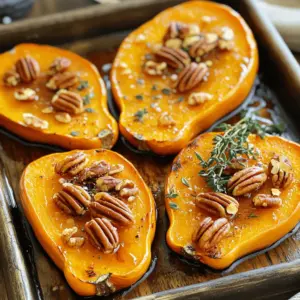 Cooking with honeynut squash brings warmth and joy to the table. Here’s what you need for the maple roasted honeynut squash recipe: - 2 medium honeynut squashes, halved and seeds removed - 3 tablespoons pure maple syrup - 2 tablespoons extra virgin olive oil - 1 teaspoon ground cinnamon - 1/2 teaspoon ground nutmeg - Sea salt and freshly cracked black pepper to taste - 1/3 cup pecans, roughly chopped - Fresh thyme leaves for garnish These ingredients blend to create a sweet and savory dish. The maple syrup adds natural sweetness, while the olive oil gives it a rich flavor. Cinnamon and nutmeg bring warmth that makes this dish perfect for any season. The pecans add a nice crunch, and the fresh thyme leaves brighten it up. Check the [Full Recipe] for detailed steps to create this delightful dish. To start, halve and seed the honeynut squashes. This step opens them up for flavor. Next, preheat the oven to 400°F (200°C). This warm-up is key for a perfect roast. In a bowl, whisk together the maple syrup, olive oil, cinnamon, nutmeg, salt, and pepper. This mix brings out the squash's natural sweetness. The spices add warmth, making every bite cozy and inviting. Now, coat the squash with the sauce. Make sure every part is covered. This helps create a nice glaze when it roasts. Next, sprinkle the chopped pecans on top. They add a crunchy texture that contrasts with the soft squash. Place the baking sheet in the oven and roast for 30-35 minutes. You want the squash to be tender and caramelized. Test it with a fork; it should pierce easily. Remove it from the oven and let it cool for a few minutes. This lets the flavors blend. Just before serving, sprinkle fresh thyme leaves on top. They add a nice touch of color and flavor. Enjoy this dish warm, as a side or main meal. For the full recipe, check the earlier section. To get the best maple roasted honeynut squash, follow these simple steps. First, ensure your oven is preheated to 400°F (200°C). This heat helps cook the squash evenly. Next, cut the squash in half and scoop out the seeds. This creates a space for the sauce and flavors. Coat the squash with the maple syrup mixture evenly. Use a brush or spoon for a nice cover. This coating helps create a rich caramelization. When you roast, the sugar in the syrup turns golden and delicious. Want to add more flavor? Consider these options: - A pinch of cayenne pepper for heat. - Some garlic powder for depth. - A sprinkle of smoked paprika for a hint of smokiness. You can also add toppings after roasting. Crumbled feta cheese or goat cheese can give a creamy touch. You might also try pomegranate seeds for a burst of color and sweetness. Make your dish eye-catching! Once your squash is roasted, place it on a nice serving platter. Drizzle a little extra maple syrup on top before serving. This adds shine and sweetness. Garnish with fresh thyme leaves for color. You can also sprinkle some chopped pecans on top. This adds texture and looks great on the plate. Beautiful food makes every meal more special! For the full recipe, check out the detailed steps to create this dish. {{image_4}} You can switch pecans for walnuts or almonds. Walnuts give a strong flavor and a crunchy texture. Almonds add a light, sweet touch that pairs well with the squash. Both options work great and keep the dish exciting. If you want to change the flavor, use honey or agave syrup. Honey adds a floral note, while agave syrup gives a mild sweetness. Each sweetener brings its own charm to the dish. Just keep the amount the same as the maple syrup in the full recipe. Don't be afraid to try new herbs like rosemary or sage. Rosemary adds an earthy flavor, while sage gives a warm, savory touch. Mixing herbs can enhance your meal and make it feel special. Each herb option can change the whole vibe of the dish. To store your leftover maple roasted honeynut squash, let it cool first. After it cools, place it in an airtight container. Make sure to seal it well to keep out air. This keeps the squash fresh and tasty. If you want to freeze this dish, cut the cooled squash into smaller pieces. Place these pieces in a freezer-safe bag. Remove as much air as possible before sealing. When you're ready to eat, thaw overnight in the fridge. Reheat in the oven for the best texture. In the fridge, your maple roasted honeynut squash lasts about 3 to 5 days. If you freeze it, it can stay fresh for up to 3 months. Just remember, the sooner you eat it, the better it will taste! Yes, you can. Other squash types work well in this recipe. Try using butternut squash, acorn squash, or even pumpkin. They have a sweet flavor that pairs nicely with maple syrup. Just cut them into similar sizes to ensure even cooking. Each type brings its own unique taste, adding variety to your dish. Look for a few signs to know when the squash is ready. First, the edges should be golden brown and caramelized. You can poke it with a fork; it should go in easily. If it feels soft all the way through, it is done. Trust your senses! The aroma will also fill your kitchen, making it hard to resist. This dish pairs well with many foods. Serve it alongside roasted chicken or turkey for a hearty meal. It also goes well with grains like quinoa or farro. For a lighter option, try it with a fresh salad. You can even add it to a warm grain bowl with your favorite toppings. The sweet and savory flavors enhance any dish! For the complete process, check out the Full Recipe. This blog post detailed the ingredients and steps for making maple roasted honeynut squash. I shared tips on perfect roasting and flavor enhancements. You can even vary the recipe with different nuts or herbs. Remember to store leftovers correctly to enjoy them later. This dish is not just tasty, but also easy to customize. Try making it your own and impress your friends or family. Happy cooking!
