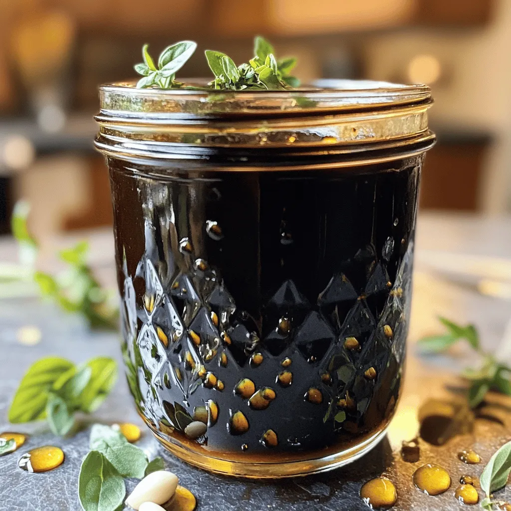 - 2 cups balsamic vinegar - 1 tablespoon pure maple syrup - 1 teaspoon garlic powder - 1 teaspoon onion powder - 1 teaspoon dried oregano - 1/2 teaspoon salt - 1/4 teaspoon freshly cracked black pepper You can use other sugar-free sweeteners if you want. Options like stevia or monk fruit work well. They add sweetness without the sugar. If you choose these, start with a small amount. Taste as you go. You can always add more if needed. Using a sugar-free balsamic glaze has many health perks. It cuts down on sugar intake, which is great for your body. Less sugar can mean more energy and better health. Plus, this glaze still packs a punch in flavor. It gives you the tangy and sweet kick that you love. It’s a great swap for the traditional glaze without losing taste. - Setting up your saucepan: Start by grabbing a medium-sized saucepan. Pour 2 cups of balsamic vinegar into it. Use a pan that is wide enough for good evaporation. This helps the glaze thicken nicely. - Combining ingredients: Now, let’s add some flavor. Mix in 1 tablespoon of pure maple syrup. This gives your glaze a hint of sweetness. Next, add 1 teaspoon of garlic powder, 1 teaspoon of onion powder, 1 teaspoon of dried oregano, 1/2 teaspoon of salt, and 1/4 teaspoon of freshly cracked black pepper. Stir well to blend all the ingredients together. - Detailed simmering instructions: Place the saucepan on the stove and set the heat to medium. Gently bring the mixture to a simmer. This step lets all the flavors mix beautifully. - Tips for achieving the right consistency: Once it simmers, lower the heat to low. Let it simmer for about 20-25 minutes. Stir it occasionally. You're looking for a syrupy thickness. If it’s too thin, keep simmering until you reach the right consistency. - How to properly cool the glaze: After thickening, take the saucepan off the heat. Let the glaze cool for a few minutes. Cooling helps the flavors settle and improve. - Best storage practices for longevity: Transfer the glaze into a clean jar or airtight container. Allow the glaze to cool completely at room temperature before sealing it. This homemade balsamic glaze lasts up to 2 weeks in the fridge. Store it carefully to keep it fresh and tasty. For the full recipe, check out the details above. Enjoy drizzling your homemade glaze on your favorite dishes! To achieve the right thickness for your balsamic glaze, simmer it longer. The longer you cook it, the thicker it gets. If the glaze is too thick, add a splash of water. This helps reach the perfect syrup-like texture without changing the taste. Balancing sweetness and acidity is key. The maple syrup adds a mild sweetness. Taste as you go to ensure it’s not too sweet. Adjust the maple syrup to fit your taste. This balance makes the glaze shine in your dishes. You can use balsamic glaze in many creative ways. Drizzle it over roasted vegetables for a pop of flavor. It also works well on grilled meats and fresh salads. For a fun idea, use a squeeze bottle. This makes it easy to create designs on your plates. You can also serve it in a small bowl for dipping. It adds an elegant touch to any meal. Choose a medium saucepan for best results. A heavy-bottomed pan helps the glaze cook evenly. Avoid using non-stick pans, as they can alter the glaze's taste. For storage, use a glass jar or airtight container. This keeps the glaze fresh in the fridge. Make sure the container is clean before adding the glaze. This helps it last longer while maintaining its great flavor. {{image_4}} You can change the taste of your balsamic glaze easily. Simply add herbs like rosemary or thyme. These herbs give a fresh and aromatic touch. If you want a zesty kick, try adding lemon or orange zest. This will brighten the flavor. A little zest can take your glaze to a new level. This glaze is naturally vegan, making it perfect for plant-based dishes. It has no animal products, so everyone can enjoy it. Plus, it is gluten-free. Use this glaze without worry if you follow a gluten-free diet. It fits many dietary needs and keeps meals tasty. You can use this balsamic glaze in many ways. It works great in marinades for meats or veggies. Just mix it with oil and your favorite spices for a simple marinade. It adds depth and flavor. You can also make salad dressings with it. Combine it with olive oil and herbs for a delicious dressing. Drizzle it over your salads for a balsamic twist. You can find lots of ways to enjoy this glaze in your meals. For the full recipe, check out the Zesty Homemade Balsamic Glaze section. Homemade balsamic glaze can last up to two weeks in the fridge. To keep it fresh, store it in an airtight container. Watch for signs of spoilage like an off smell, changes in color, or mold. If you see any of these, it's best to toss it out. Store your balsamic glaze in the fridge at a temperature below 40°F (4°C). Use a clean glass jar or a plastic container with a tight lid. This helps keep the glaze fresh and prevents it from absorbing other smells in the fridge. To reheat your glaze, warm it gently on the stove over low heat. Stir it often to keep its smooth texture. Avoid boiling, as this can change the flavor. When reheating, always check the temperature. Make sure it reaches at least 165°F (74°C) for safety. Yes, you can use other vinegars. Red wine vinegar gives a fruity note. Apple cider vinegar adds a slight sweetness. White vinegar is sharper and less complex. Each vinegar changes the taste. Experiment to find your favorite. No, it's not necessary. You can use honey or agave nectar. These add a different sweetness. If you like no added sweetener, just skip it. The glaze will still taste great, but less sweet. To change the thickness, adjust the cooking time. If you want a thicker glaze, simmer longer. Stir the glaze often to avoid burning. For a thinner glaze, reduce cooking time. This gives you control over the final result. This glaze works great on many dishes. Drizzle it over salads for added flavor. It complements grilled meats, like chicken or steak. Roasted vegetables also shine with this glaze. Try it on pizza or as a dipping sauce! For more ideas, check the Full Recipe. Making your own sugar-free balsamic glaze is simple and rewarding. We explored key ingredients and alternative sweeteners to customize flavor. Reducing sugar not only boosts health but enhances taste. The step-by-step instructions help you create a perfect glaze, while tips and variations let you get creative in the kitchen. Remember to store properly for lasting quality. With a few adjustments, you can enjoy this versatile glaze on various dishes. Now, it’s time to get cooking and refine your own tasty recipes!