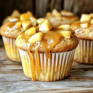 - 1 ½ cups all-purpose flour - 1 teaspoon baking powder - ½ teaspoon baking soda - ½ teaspoon salt - 1 teaspoon ground cinnamon - ½ cup unsalted butter, softened to room temperature - ¾ cup brown sugar, firmly packed - 1 large egg - 1 teaspoon pure vanilla extract - ½ cup buttermilk - 1 cup apples, peeled and diced (approximately 2 small apples) - ½ cup caramel sauce (plus additional for drizzling on top) I always use a dry measuring cup for flour. It helps me get the right amount. For sticky items like brown sugar, I pack it firmly into the cup. This ensures I use enough for good flavor. I use a liquid measuring cup for buttermilk. Pour it in until I reach the right line. This helps with accuracy. Feel free to switch the apples. You can try pears or even berries. These fruits add new flavors. For a fun twist, use nuts like walnuts or pecans. They add crunch. If you want a vegan option, try flax eggs and plant-based butter. This keeps the muffins tasty and light. Start by preheating your oven to 350°F (175°C). This step ensures even baking. While the oven warms up, prepare your muffin tin. Line it with paper liners or grease it well with cooking spray. This helps prevent the muffins from sticking. Next, take a medium bowl and whisk together your dry ingredients. Combine 1 ½ cups of all-purpose flour, 1 teaspoon of baking powder, ½ teaspoon of baking soda, ½ teaspoon of salt, and 1 teaspoon of ground cinnamon. Mixing these well ensures a good rise and flavor in the muffins. In a large bowl, cream together ½ cup of softened unsalted butter and ¾ cup of firmly packed brown sugar. Use an electric mixer on medium speed for about 2-3 minutes. You want the mixture to be light and fluffy. This step adds air to the batter, making your muffins tender. Add 1 large egg and 1 teaspoon of pure vanilla extract to your creamed butter and sugar. Mix until everything is smooth and well combined. The egg adds moisture, while the vanilla gives a lovely flavor. Now, gradually add your dry ingredients to the wet mixture. Start with about a third of the flour mix, then add ½ cup of buttermilk. Repeat this until all ingredients are combined. Make sure to start and end with the dry mix. Use a spatula to fold gently. This keeps your muffins soft and fluffy. Carefully fold in 1 cup of peeled and diced apples and ½ cup of caramel sauce. Make sure the apples are evenly spread throughout the batter. Reserve some caramel for later drizzling. Spoon the batter into your muffin cups. Fill each cup about three-quarters full. This gives them room to rise. Place the muffin tin in the oven and bake for 18-20 minutes. Check with a toothpick; it should come out clean. Once baked, take the muffin tin out of the oven. Let it cool for about 5 minutes in the pan. After that, transfer the muffins to a wire rack to cool completely. This helps keep them from getting soggy. Before serving, drizzle the reserved caramel sauce over each muffin. This adds a sweet touch and makes them look great. For more fun, serve them warm on a nice platter. - Measure Accurately: Use a kitchen scale for precise amounts. This helps the muffins rise well. - Room Temperature Ingredients: Make sure your butter and egg are at room temperature. This creates a smoother batter. - Don’t Overmix: Mix just until combined. Overmixing makes muffins dense and tough. - Fill Muffin Cups Correctly: Fill cups about three-quarters full. This gives muffins room to rise. - Use Fresh Apples: Choose firm, crisp apples for the best texture and flavor. Granny Smith and Honeycrisp work great. - Butter: You can use coconut oil if you want a dairy-free option. It adds a unique flavor. - Brown Sugar: Swap for coconut sugar for a healthier option. It will change the taste slightly. - Buttermilk: Mix one cup of milk with one tablespoon of vinegar. Let it sit for five minutes to sour. - Apples: Pears can be a nice twist. They add sweetness and moisture. - Skipping the Cooling Step: Letting muffins cool in the pan can make them soggy. Transfer them to a wire rack right away. - Not Preheating the Oven: Always preheat your oven to ensure even baking. - Ignoring Muffin Size: If you fill too much or too little, muffins may not bake evenly. Stick to the three-quarters rule. - Using Old Ingredients: Make sure your baking powder and baking soda are fresh. Old ingredients can affect rising. Following these tips will help you bake perfect Caramel Apple Buttermilk Muffins every time. Enjoy the process and the delicious results! If you want to see the complete recipe, check out the Full Recipe. {{image_4}} You can change the apples to other fruits. Pears work well, adding a sweet touch. You can also try diced peaches for a summer twist. Berries, like blueberries or raspberries, can give a burst of flavor. Each fruit adds its own charm to the muffins. Just make sure the fruit is ripe and ready to eat. If you want to make these muffins vegan, swap the egg for a flax egg. To do this, mix 1 tablespoon of flaxseed meal with 2.5 tablespoons of water. Let it sit for a few minutes to thicken. Use plant-based butter instead of regular butter. You can also replace buttermilk with almond or soy milk. Add a splash of vinegar to make it sour, similar to buttermilk. This vegan version will still taste great! For a gluten-free option, switch the all-purpose flour for gluten-free flour. Make sure it has a good binding agent, like xanthan gum. Check that your baking powder is gluten-free too. The muffins may be a bit denser, but they will still be soft and tasty. Enjoy these gluten-free caramel apple buttermilk muffins without worry! For the full recipe, check out the details above. To keep your caramel apple buttermilk muffins fresh, store them in an airtight container. This will help lock in moisture and flavor. You can keep them at room temperature for up to three days. For longer freshness, consider refrigerating them. Just make sure to seal them well to avoid drying out. When you want to enjoy a warm muffin, preheat your oven to 350°F (175°C). Place the muffins on a baking sheet and heat them for about 5-10 minutes. You can also use the microwave. Heat each muffin for 15-20 seconds. Just be careful not to overheat, or they may become tough. Freezing muffins is easy! Allow them to cool completely. Then, wrap each muffin in plastic wrap. Place the wrapped muffins in a freezer-safe bag. They will stay good for up to three months. When you're ready to enjoy them, thaw in the fridge overnight or at room temperature for a few hours. Reheat them for warmth and taste. You can find the full recipe for these delicious muffins earlier in the article. You can easily make buttermilk at home. Just add 1 tablespoon of vinegar or lemon juice to 1 cup of milk. Stir the mixture well and let it sit for about 5-10 minutes. This will sour the milk and mimic buttermilk. You can use this homemade buttermilk in your caramel apple buttermilk muffins. Yes, you can use different types of apples. Granny Smith apples add a nice tartness. Honeycrisp apples are sweet and crisp, while Fuji apples are juicy. Each type brings its own flavor and texture. Just make sure to peel and dice the apples before adding them to your muffin batter. If you don’t have caramel sauce, you can make a simple version. Mix brown sugar and butter in a saucepan over medium heat. Stir until the sugar dissolves, then add a splash of cream. Cook until it thickens. You can also use store-bought chocolate sauce or even maple syrup as a tasty alternative. For the best flavor, try to drizzle some sauce on top of each muffin before serving. This blog post covered all you need to bake delicious muffins. We discussed key ingredients, measurement details, and optional ingredients to make your muffins special. The step-by-step instructions guide you from mixing ingredients to baking and drizzling caramel on top. I shared tips to avoid common mistakes and ways to adapt recipes for various diets. With proper storage, your muffins can stay fresh longer. Keep these tips in mind to bake tasty treats anytime. Enjoy your baking journey!