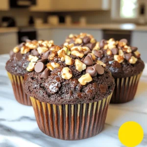 To make moist zucchini chocolate muffins, you need key ingredients. These ingredients work together to create a rich, delightful treat. Here’s a list of what you’ll need: - 1 cup grated zucchini (approximately 1 medium zucchini) - 1 cup all-purpose flour - 1/2 cup unsweetened cocoa powder - 1/2 teaspoon baking soda - 1/2 teaspoon baking powder - 1/4 teaspoon salt - 1/2 cup granulated sugar - 1/4 cup packed brown sugar - 1/2 cup vegetable oil - 2 large eggs - 1 teaspoon vanilla extract - 1/2 cup semi-sweet chocolate chips (plus extra for topping) - 1/2 cup chopped walnuts (optional) The grated zucchini adds moisture and nutrition. The cocoa powder gives the muffins a rich chocolate flavor. The combination of sugars helps create a sweet, tender texture. You can add a few optional ingredients to change the flavor or texture. Here are some ideas to consider: - Chopped nuts (like walnuts or pecans) for crunch - Mini chocolate chips for extra sweetness - A dash of cinnamon for warmth - A splash of almond extract for a unique twist These optional ingredients allow you to customize your muffins. You can mix and match based on your tastes. Choosing the right ingredients matters. Always use fresh zucchini for the best taste. Look for firm, unblemished zucchini. When selecting cocoa powder, choose unsweetened to avoid extra sugar. For oils, a neutral vegetable oil works best, but you can use coconut oil for a hint of flavor. If you want to make the muffins healthier, consider using whole wheat flour. It may change the texture slightly but will add fiber. Remember, fresh ingredients make a big difference in your baked goods. For the full recipe, check out the complete steps. Enjoy your baking! First, preheat your oven to 350°F (175°C). This step is key for even baking. Next, grab your muffin tin. Line it with paper liners or spray it lightly with cooking spray. This helps the muffins release easily. In a medium bowl, combine the grated zucchini, granulated sugar, brown sugar, vegetable oil, eggs, and vanilla extract. Mix well until all the ingredients blend smoothly. The zucchini adds moisture and flavor to the muffins. In a separate large bowl, sift together the all-purpose flour, cocoa powder, baking soda, baking powder, and salt. Sifting removes lumps and mixes the dry ingredients evenly. This step helps the muffins rise well and taste great. Gently fold the wet mixture into the dry ingredients. Use a spatula to combine them. Mix just until you see no dry flour. It’s okay if the batter is a bit lumpy. Overmixing can make the muffins tough. Now, evenly distribute the batter into the muffin tin. Fill each muffin cup about two-thirds full. This allows room for the muffins to rise without overflowing. Sprinkle some extra chocolate chips on top of the batter for a nice touch. Bake the muffins for 18 to 20 minutes. Check for doneness by inserting a toothpick into the center. If it comes out clean, they are ready! Let the muffins cool in the tin for 5 minutes, then transfer them to a wire rack to cool completely. For the full recipe, refer to the earlier section. To keep your muffins moist, use enough zucchini. The water in the zucchini helps. Grate your zucchini finely for better mixing. Do not squeeze out the moisture. Adding vegetable oil also helps keep the muffins soft. Use room temperature eggs for a better mix. Fresh zucchini is key. Choose firm, bright green zucchini. Wash it well before grating. Grate just before you mix your batter. This keeps the moisture locked in. If you have too much zucchini, save it for another recipe. You can freeze grated zucchini for later use. Do not overmix the batter. This makes the muffins tough. Mix just until combined for a light texture. Avoid using old baking soda or baking powder. This can lead to flat muffins. Lastly, do not skip the chocolate chips. They add flavor and sweetness. For the full recipe, check out the complete guide. {{image_4}} To make vegan zucchini chocolate muffins, swap eggs with flax eggs. Mix 1 tablespoon of ground flaxseed with 2.5 tablespoons of water. Let it sit for five minutes to thicken. Use plant-based milk instead of eggs, and replace vegetable oil with coconut oil or applesauce. These changes keep muffins moist and tasty. You can easily make gluten-free zucchini chocolate muffins. Just replace all-purpose flour with a gluten-free blend. Almond flour or oat flour also works well. Add a teaspoon of xanthan gum if your blend lacks it. This helps to bind the ingredients together. The muffins will still be soft and delicious. If you want to cut back on sugar, try using ripe bananas or applesauce. These natural sweeteners add flavor and moisture while lowering sugar content. You can reduce granulated sugar by half. This keeps the muffins sweet without all the sugar. Enjoy your tasty treat with less guilt! For the full recipe, check the details in the article. To keep your moist zucchini chocolate muffins fresh, place them in an airtight container. This method helps retain moisture and keeps them soft. You can store them at room temperature for up to three days. If you want to keep them longer, try refrigerating them. Just be sure to let them cool completely before sealing them up. Freezing muffins is a great way to save them for later. Wrap each muffin in plastic wrap and then place them in a freezer bag. This prevents freezer burn and keeps them tasty. They can last for up to three months in the freezer. When you're ready to enjoy them, simply take out the muffins and let them thaw at room temperature. Reheating these muffins is simple. You can use a microwave or an oven. For the microwave, heat each muffin for about 15-20 seconds. If you prefer the oven, preheat it to 350°F (175°C) and warm the muffins for about 5-10 minutes. This will bring back their delicious moisture and flavor. Enjoy your muffins warm! Yes, you can use whole wheat flour or almond flour. Whole wheat adds fiber and a nutty flavor. Almond flour gives a gluten-free option. Just remember, the texture may change a bit with these flours. You can test the muffins with a toothpick. Insert it into the center of a muffin. If it comes out clean or with a few crumbs, they are done. The tops should look set and slightly springy when you touch them. If you lack zucchini, you can use applesauce or mashed bananas. These add moisture and sweetness. You will not get the same texture, but the muffins will still taste great. Absolutely! Just fill mini muffin tins about halfway. Bake them for about 10 to 12 minutes. Keep an eye on them since they bake faster than regular-sized muffins. These muffins stay fresh for about three days on the counter. For longer storage, keep them in the fridge for up to a week. You can also freeze them for up to three months. Just thaw them in the fridge overnight before enjoying. For the full recipe details, check the Full Recipe. You learned about the key ingredients for making delicious muffins. I shared steps to prepare, mix, and bake them perfectly. I also gave tips for keeping your muffins moist and avoiding common mistakes. You can try fun variations like vegan and gluten-free options. Finally, I explained how to store and reheat your muffins. Enjoy baking and experimenting! You’ll create tasty treats for yourself and others. Happy baking!
