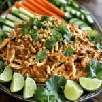 - 2 lbs boneless, skinless chicken thighs - 1/4 cup smooth peanut butter - 1/4 cup coconut milk - 3 tablespoons soy sauce (or tamari for a gluten-free option) - 2 tablespoons honey - 1 tablespoon fresh lime juice - 2 cloves garlic, minced - 1 tablespoon fresh ginger, grated - 1 teaspoon ground cumin - 1 teaspoon turmeric powder - 1/2 teaspoon cayenne pepper (adjust according to your heat preference) - Salt and black pepper to taste To create the rich taste of chicken satay, I use boneless, skinless chicken thighs. They stay juicy and tender. The peanut sauce is key to this dish. I blend smooth peanut butter, creamy coconut milk, soy sauce, and honey for sweetness. Lime juice adds brightness. Fresh garlic and ginger give a robust flavor. Ground cumin and turmeric add warmth. A touch of cayenne gives it a little kick. - Fresh cilantro leaves - Chopped peanuts - Lime wedges To finish the dish, I like to use fresh cilantro leaves. They add color and a fresh taste. Chopped peanuts add crunch. Lime wedges bring a pop of acidity. These garnishes not only look great but also enhance the flavors of the chicken satay. Enjoying this meal is a full experience for your taste buds! Place chicken thighs evenly in the slow cooker. This helps them cook well. Make sure they are not stacked. You want each piece to soak up the sauce. Combine peanut butter, coconut milk, soy sauce, honey, lime juice, garlic, ginger, and spices in a bowl. Mix until smooth. This sauce is key to the dish's flavor. Each ingredient adds a unique taste. The peanut butter gives creaminess, while lime adds brightness. Pour the sauce over the chicken in the slow cooker. Cover it tightly. Set the cooker to low for 6-7 hours or high for 3-4 hours. This slow cooking makes the chicken very tender. You will know it is ready when it easily pulls apart. After cooking, remove the chicken carefully. Use two forks to shred it into small pieces. Return the shredded chicken to the slow cooker. Mix it with the sauce to coat every piece. Let it sit for an extra 15-20 minutes. This helps the chicken soak up more flavor. When serving, add fresh cilantro and chopped peanuts on top. Lime wedges will give a nice touch too. - Adjusting cayenne pepper for desired heat Start with half a teaspoon of cayenne. If you like more heat, add more. Mix it well into the sauce. Taste it before pouring it over the chicken. This way, you can reach your perfect spice level. - Checking for doneness using a meat thermometer To make sure your chicken is safe to eat, use a meat thermometer. The chicken should reach 165°F (75°C). Insert the thermometer into the thickest part of the chicken. This helps avoid undercooked or dry meat. - Presentation tips for an appealing dish Serve the chicken satay on a large platter. Drizzle extra sauce over the top. For a fun touch, use bamboo skewers. Add slices of cucumber and carrot sticks around the chicken for color and crunch. - Suggested side dishes for a balanced meal Pair the chicken satay with jasmine rice or quinoa. You can also serve it with a fresh salad. A light cucumber salad complements the flavors nicely. These sides balance the meal and add freshness. {{image_4}} You can swap ingredients to fit your needs. If you need a gluten-free option, use tamari instead of soy sauce. Tamari has the same flavor but is safe for those who avoid gluten. For a dairy-free choice, replace coconut milk with almond or oat milk. Both work well, but keep the creaminess in mind. You can add more spices or herbs to make the dish your own. Try adding a pinch of cinnamon for warmth or a bit of coriander for a twist. If you want a kick, add a little more cayenne pepper. You can also change the protein. If you prefer beef or pork, those are great options too. For a vegetarian version, use firm tofu or tempeh. Just cube them and follow the same steps. These variations keep the meal exciting and cater to different tastes. To store your chicken satay, wait until it cools down. Then, transfer the leftover chicken and sauce to airtight containers. This helps keep the satay fresh. You can store it in the fridge for up to four days. If you want to keep it longer, consider freezing it. When it comes to reheating, I recommend using the stovetop. This method helps maintain the chicken's flavor and texture. Simply heat it in a pan over low heat. Stir occasionally until it's warmed through. You can also use the microwave, but be careful not to overheat it. If you want to freeze your chicken satay, place it in freezer-safe bags. Remove as much air as possible before sealing. It will last for about three months in the freezer. When you're ready to eat it, thaw it overnight in the fridge. Then, reheat it as mentioned above for the best taste. Slow Cooker Chicken Satay takes about 6-7 hours on low heat. If you are short on time, set it to high heat for 3-4 hours. The chicken will be tender and flavorful when done. Yes, you can make Slow Cooker Chicken Satay ahead of time. Just cook it and store it in an airtight container. It stays fresh in the fridge for about 3-4 days. You can also freeze it for longer storage. Serve Chicken Satay with rice or noodles. Fresh veggies like sliced cucumbers and carrots add crunch. You can also include a simple salad for a healthy side. Drizzle extra peanut sauce on top for more flavor. The spice level in Slow Cooker Chicken Satay depends on the cayenne pepper. It starts mild, but you can add more for heat. Adjust it to fit your taste and enjoy! Yes, you can use chicken breasts instead of thighs. Chicken breasts cook faster, so check them after 3 hours on high heat. They will still taste great but may be less juicy than thighs. This blog post covered a simple and tasty recipe for Slow Cooker Chicken Satay. You learned about key ingredients, like chicken thighs and a rich peanut sauce. I shared step-by-step instructions for preparation, cooking, and serving. Cooking tips help you create the dish just right, while variations offer ways to change flavors and ingredients. Enjoy this dish and feel free to adjust it to your taste. It's easy to make and fun to share with others. Happy cooking!