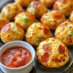 - 1 can of refrigerated pizza dough - 1 cup shredded mozzarella cheese - 1/2 cup chopped pepperoni - 1/4 cup diced bell pepper - 1/4 cup finely chopped onion - 1 teaspoon Italian seasoning - 1/2 cup marinara sauce (for dipping) - Olive oil spray or melted butter To make Muffin Tin Pizza Bombs, you need a few simple ingredients that pack a lot of flavor. Start with a can of refrigerated pizza dough. This is key because it’s easy to work with and saves time. Next, gather one cup of shredded mozzarella cheese. The cheese melts beautifully and gives that gooey texture we love in pizza. Pepperoni adds a classic touch, so grab half a cup of chopped pepperoni. For some crunch, include a quarter cup of diced bell pepper and a quarter cup of finely chopped onion. The Italian seasoning brings in extra flavor. Finally, don’t forget the marinara sauce for dipping! A little olive oil spray or melted butter helps grease the muffin tin. - Muffin tin - Mixing bowl - Rolling pin You will need a muffin tin to shape the pizza bombs. A mixing bowl helps you combine all the tasty filling ingredients. Lastly, a rolling pin is great for flattening the dough. With these tools and ingredients, you are all set to create a fun and tasty snack! - Preheat the oven to 375°F (190°C). - Grease the muffin tin with olive oil spray or melted butter. This keeps the pizza bombs from sticking. - Roll out the pizza dough on a floured surface. Cut it into squares that are about 3x3 inches. - In a bowl, mix all the filling ingredients: mozzarella cheese, pepperoni, bell pepper, onion, and Italian seasoning. Make sure they blend well. - Take one square of dough and put about one tablespoon of the filling in the center. - Gather the corners of the dough square. Pinch them together to seal the filling inside. Place each dough ball seam-side down in the muffin tin. - Bake the pizza bombs for 15-20 minutes. They should turn golden brown and the cheese will bubble. - Let them cool for a few minutes. This helps the cheese set. Serve with marinara sauce for dipping and enjoy this fun snack. Try the Full Recipe for more details! To keep your pizza bombs neat, you must seal the dough well. After adding filling, gather the corners of the dough square. Pinch them tightly to form a ball. This step is key. A good seal keeps the gooey cheese and toppings inside. If not sealed, the filling spills out during baking. You can make these pizza bombs your own! Try adding olives or mushrooms for a twist. Want a different taste? Swap out the mozzarella for cheddar or feta. You can mix and match toppings based on your favorites. This way, each batch can be unique and exciting. Enhancing flavor is simple. You can sprinkle some garlic powder or crushed red pepper into the filling. Fresh herbs, like basil or oregano, add a lovely touch too. These small additions make a big difference. They turn your pizza bombs into a flavor explosion! {{image_4}} You can easily swap out the pizza dough. Try gluten-free dough if you have dietary needs. Whole wheat dough adds a nice, nutty flavor. For fillings, think outside the box! Use veggies like mushrooms, spinach, or olives. You can also make them vegan by using dairy-free cheese and no meat. These choices keep the pizza bombs fun and tasty for everyone. You have options for cooking! You can bake them in a conventional oven or use an air fryer. Baking gives you a nice crisp outside. Set your oven to 375°F (190°C) and bake for about 15-20 minutes. For the air fryer, cook at 360°F (180°C) for 8-10 minutes. Check them often to avoid burning. Both methods yield delicious pizza bombs! Dipping sauces can change the game! While marinara is classic, try ranch dressing or garlic sauce. You could even serve them with pesto or a spicy sriracha mayo. These sauces add a new twist. Pairing your pizza bombs with a fresh salad makes for a complete meal. Get creative with sauces to keep things exciting! To keep your muffin tin pizza bombs fresh, store them in an airtight container. Place a paper towel inside to absorb moisture. This will help keep your pizza bombs from getting soggy. They can last up to four days in the fridge. If you want to enjoy them later, make sure to cool them completely before storing. When it's time to enjoy your pizza bombs again, reheating is easy. For the best results, use an oven. Preheat it to 350°F (175°C). Place the pizza bombs on a baking sheet. Heat for about 10 minutes or until warm. If you're in a hurry, you can use the microwave. Heat them for about 30 seconds to 1 minute. Be careful, as they may get hot quickly. Freezing pizza bombs is a great way to save some for later. To freeze, let them cool completely. Then, place them in a single layer on a baking sheet. Freeze them for about 1 hour until firm. After that, transfer them to a freezer-safe bag or container. They can last up to three months in the freezer. When you're ready to eat them, reheat directly from frozen. Bake at 350°F (175°C) for about 15-20 minutes. Enjoy your tasty snack anytime! Check out the Full Recipe for more details. To make Muffin Tin Pizza Bombs, start with simple steps. First, preheat your oven to 375°F (190°C). Next, grease your muffin tin. Roll out the pizza dough on a floured surface. Cut the dough into 3x3 inch squares. In a bowl, mix shredded mozzarella, chopped pepperoni, diced bell pepper, chopped onion, and Italian seasoning. Place a spoonful of this filling in the center of each dough square. Pinch the corners to seal the filling inside. Place the sealed dough balls seam-side down in the muffin tin. Bake for 15-20 minutes until golden brown and cheesy. Serve warm with marinara sauce for dipping. Yes, you can use store-bought pizza sauce. It works well as a dip. Some other good options include garlic sauce, ranch dressing, or pesto. These sauces add fun flavors to your pizza bombs. You can even mix sauces for a unique taste. Pizza bombs last about 3-4 days in the fridge. Store them in an airtight container. This keeps them fresh and tasty. To enjoy later, simply reheat them. Muffin Tin Pizza Bombs pair well with many side dishes. Consider a fresh salad or some crunchy veggies. You might also enjoy chips or popcorn for a fun snack. For drinks, try soda, lemonade, or iced tea. These options make your snack time even better. This article has guided you through making Muffin Tin Pizza Bombs with easy steps. You learned about ingredients, kitchen tools, and important tips to ensure great results. Remember, you can customize the filling and even try different cooking methods. Whether you enjoy them fresh or freeze leftovers, these pizza bombs are fun and tasty. Now, gather your ingredients and get cooking. Enjoy your delicious creation!