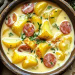 To make a warm and tasty Kielbasa Potato Soup, you need simple ingredients. The key flavors come from the kielbasa and potatoes, while the broth and seasonings add depth. Let’s break down what you'll need. - Kielbasa and Potatoes - 1 pound kielbasa, sliced into half-moons - 4 medium potatoes, peeled and diced into bite-sized pieces - Broth and Seasonings - 1 medium onion, finely chopped - 3 cloves garlic, minced - 4 cups chicken or vegetable broth - 1 cup heavy cream - 2 tablespoons olive oil - 1 teaspoon smoked paprika - 1 teaspoon dried thyme - Salt and pepper to taste - Garnish and Optional Add-ins - Fresh parsley, chopped (for garnish) Each ingredient plays a big role in the final taste. The kielbasa gives a nice smoky flavor, while the potatoes add heartiness. The broth forms a rich base for the soup. Don't forget the cream to make it creamy and smooth! Adding chopped parsley at the end brings a fresh touch to your bowl. Enjoy every bite with these simple ingredients in hand! 1. Sautéing the Onions and Garlic Start by pouring olive oil into a large pot. Heat it over medium heat until it shimmers. Add the finely chopped onion. Sauté for about five minutes. You want the onion to soften and turn translucent. Next, add the minced garlic. Stir it in and let it cook for one minute more. The garlic should smell amazing! 2. Browning the Kielbasa Now, it’s time to add the sliced kielbasa. Stir it into the pot with the onions and garlic. Cook for about four to five minutes. The kielbasa should brown nicely and start to release its flavor. This step adds a rich taste to your soup. 3. Cooking the Potatoes and Broth Next, stir in the diced potatoes. Pour in the chicken or vegetable broth. Sprinkle in the smoked paprika and dried thyme. Increase the heat to bring the mix to a gentle boil. Once it bubbles, reduce the heat to low. Cover the pot and let it simmer for 15 to 20 minutes. You want the potatoes to be fork-tender. 1. Mashing the Potatoes for Texture After cooking, grab a potato masher. Mash some of the potatoes right in the soup. This gives it a thicker texture. You can leave some chunks for a nice bite. This step is key for that creamy feel! 2. Adding Heavy Cream and Seasoning Pour in the heavy cream and stir it all together. This adds richness. Now, season the soup with salt and pepper to your liking. Taste it! Adjust the seasoning as needed for the best flavor. 3. Final Heating Steps Heat the soup through for an extra five minutes. You want everything warm and well mixed. Once done, ladle the hot soup into bowls. Garnish with fresh parsley for color. This little touch makes it look beautiful too! Achieving the Best Flavor Start with good quality kielbasa. This adds a rich, savory taste. Sauté the onions until soft. It enhances the soup base. Don't rush this step; it builds flavor. Use smoked paprika for depth. It gives a hint of spice without being hot. Temperature and Cooking Time Keep the heat at medium when cooking the onions. This prevents burning. Bring the soup to a gentle boil for best results. Reduce the heat to low and cover it. Let it simmer for 15 to 20 minutes. This helps the potatoes cook evenly. Ideal Accompaniments and Toppings Serve the soup with crusty bread. It soaks up the creamy broth well. A sprinkle of fresh parsley adds color and flavor. You can also add a dollop of sour cream for extra creaminess. Storing Leftovers Cool the soup before storing. Use airtight containers for best results. It will last in the fridge for up to four days. You can also freeze it for about three months. Just thaw it in the fridge before reheating. {{image_4}} Using Different Types of Sausage You can try other sausages if you want to mix things up. Polish sausage works well, but you can also use turkey or chicken sausage for a leaner meal. Each type brings a unique taste, so feel free to explore. Alternatives for Creamy Texture If you want a lighter option, substitute heavy cream with half-and-half or coconut milk. For a non-dairy choice, cashew cream works wonderfully. These swaps give you creamy soup without the extra calories. Vegetables to Enhance Nutritional Value To boost nutrition, add veggies like carrots, celery, or spinach. These ingredients add color and taste. They also provide vitamins and minerals, making your soup healthier. Spicing it Up with Hot Sauce For a kick, add your favorite hot sauce. Just a few drops can elevate the flavor. You could also use red pepper flakes for a subtle heat that complements the soup's creaminess. To keep your kielbasa potato soup fresh, store it properly. First, let the soup cool to room temperature. Then, pour it into an airtight container. Label it with the date and place it in the fridge. This soup stays good for about three to four days. If you want to keep it longer, consider freezing it. Use a freezer-safe container. Make sure to leave some space at the top, as the soup will expand when frozen. Kielbasa potato soup can last up to three months in the freezer. When it's time to enjoy the soup again, there are great ways to reheat it. The best method is on the stove. Pour the soup into a pot over medium heat. Stir it often to ensure even heating. This helps keep the texture and flavor intact. You can also use the microwave. Pour the soup into a microwave-safe bowl. Heat it in short bursts, stirring in between. This method works too, but it may not keep the texture as nice as the stove. Always check that it’s hot throughout before serving. You can use any smoked sausage. Polish sausage or turkey sausage works well too. If you prefer a vegetarian option, try using tempeh or a plant-based sausage. Just make sure the alternative has a rich flavor to keep the soup tasty. Yes, you can! Start by sautéing the onions and garlic in a pan. Then, add all the ingredients to your slow cooker. Cook on low for 6-8 hours or on high for 3-4 hours. This method allows flavors to blend beautifully. If your soup is too thin, try mashing more potatoes. You can also add a cornstarch slurry. Mix equal parts cornstarch and water, then stir it into the soup. Let it cook for a few minutes to thicken. Absolutely! Kielbasa potato soup stores well. You can make a big batch and keep it in the fridge for up to 4 days. It also freezes nicely. Just portion it out and freeze for future meals. Reheat and enjoy whenever you’re ready! In this post, I covered how to make hearty Kielbasa Potato Soup. We explored key ingredients like kielbasa, potatoes, and rich broth. I gave you step-by-step guidance on cooking and thickening your soup. You now have tips for flavor and serving. Remember, you can swap ingredients or add extras to make it your own. This recipe is flexible for your kitchen needs. With these skills, your soup will be a hit every time. Enjoy every warm bowl you share!