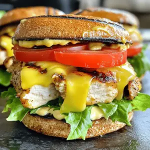 To make this tasty sandwich, you need a few key ingredients. Here’s what you will need: - 2 boneless, skinless chicken breasts - 1 tablespoon extra virgin olive oil - 1 teaspoon smoked paprika - 1 teaspoon garlic powder - 1 teaspoon onion powder - Sea salt and freshly cracked black pepper, to taste - 4 whole wheat burger buns - 4 slices of Swiss cheese - 4 slices of ripe tomato - 4 large leaves of romaine lettuce - 4 tablespoons honey mustard dressing Each ingredient serves a purpose. The chicken provides protein, while the spices add flavor. The Swiss cheese gives that creamy texture we all love. Whole wheat buns offer a healthier choice, and the fresh veggies add crunch. Each serving of this sandwich is not just tasty but also nutritious. Here’s a brief look at the nutrition per serving: - Calories: 440 - Protein: 30g - Carbohydrates: 40g - Fat: 18g - Fiber: 4g This sandwich meets your hunger while keeping it balanced. The chicken is lean, and the veggies add vitamins. What goes well with your Chick-fil-A Grilled Chicken Club Sandwich? Here are some great side options: - Sweet potato fries - Fresh fruit salad - Coleslaw - Vegetable chips - A simple green salad These sides will complement your sandwich well. They add color and flavor to your meal. For the full recipe, check out the sections above. Enjoy your cooking! To start, you want to marinate the chicken well. In a bowl, mix together: - 1 tablespoon extra virgin olive oil - 1 teaspoon smoked paprika - 1 teaspoon garlic powder - 1 teaspoon onion powder - Sea salt and freshly cracked black pepper Once you mix these, add the two boneless, skinless chicken breasts. Make sure they are fully coated. Cover the bowl with plastic wrap. Let it sit in the fridge for at least 30 minutes. This helps the chicken soak up all the flavors. Grilling chicken can be simple if you follow a few steps. First, preheat your grill or grill pan to medium heat, around 375°F (190°C). Remove the chicken from the marinade, letting any extra drip off. Place the chicken on the grill. Cook for 6-7 minutes on each side. You want the chicken to reach an internal temperature of 165°F (74°C). This ensures it is safe to eat and juicy. In the last minute of grilling, add a slice of Swiss cheese on top of each chicken breast. Close the grill lid. This helps the cheese melt perfectly. Now it’s time to build your sandwich. Start with the bottom half of a toasted whole wheat bun. Spread 1 tablespoon of honey mustard dressing evenly on it. Next, add a large leaf of romaine lettuce. Place the grilled chicken breast with melted Swiss cheese on top. Finally, add a slice of ripe tomato. Cap it off with the top half of the bun. Press down gently on each sandwich to keep it together. For easy serving, slice each sandwich in half diagonally. Enjoy your Chick-fil-A Grilled Chicken Club Sandwich Delight! To get juicy, tasty chicken, start with good marination. Mix olive oil, smoked paprika, garlic powder, onion powder, sea salt, and black pepper. Coat the chicken well, then chill it for at least 30 minutes. This helps flavors soak in. When grilling, make sure your grill is hot, around 375°F. Cook each side for about 6-7 minutes. Use a meat thermometer to check that the center reaches 165°F. This ensures your chicken is safe and tender. Melt cheese perfectly by adding it during the last minute of grilling. Place a slice of Swiss cheese on top of the chicken. Close the grill lid to trap heat. The steam will help the cheese melt into a gooey layer. This simple step adds a creamy texture that makes your sandwich more delicious. To make the sandwich look great, serve it on a wooden board or a nice plate. Add a small bowl of honey mustard dressing for dipping. This adds a fun touch. For color, garnish with fresh herbs like parsley or basil. Slice the sandwich diagonally for easy eating and a nice look. This way, each bite is not only tasty but also pleasing to the eye. {{image_4}} If you want to mix things up, try different cheeses. Cheddar gives a sharp taste. Pepper jack adds a spicy kick. Provolone melts well and has a mild flavor. You can also use gouda for a rich, creamy texture. Each choice changes the sandwich in a fun way. The bread you pick can change the whole sandwich vibe. Whole wheat buns are great for health. Brioche buns add a sweet touch and softness. If you want something crunchy, try a ciabatta roll. Gluten-free buns are also an option if you need them. Don’t be afraid to explore! You can easily make this sandwich your own. For a vegetarian twist, swap chicken for grilled portobello mushrooms or a veggie patty. If you love heat, add jalapeños or spicy sauce. Want more flavor? Toss in avocado or pickles. Each twist adds your special touch to the classic grilled chicken club. For the full recipe and detailed steps, check out the Full Recipe! To keep your leftover sandwiches fresh, wrap them tightly in plastic wrap. You can also use aluminum foil. This prevents air from getting in and keeps them tasty. Place the wrapped sandwiches in a container or a zip-top bag. Store them in the fridge for up to three days. If you want to keep them longer, freeze them. Just remember to separate the layers with parchment paper to avoid sticking. When it's time to eat your leftover sandwich, take it out of the fridge. If frozen, let it thaw in the fridge overnight. To reheat, you can use a microwave or an oven. If you choose the microwave, heat it for about 1-2 minutes. Check if it's warm inside. If using an oven, preheat it to 350°F (175°C). Wrap the sandwich in foil and heat for about 10-15 minutes. This way, it stays crispy and delicious. For storing your sandwiches, use airtight containers. Glass or plastic containers work great. Choose ones that fit your sandwiches snugly. This helps keep them fresh. If you’re freezing, use heavy-duty freezer bags. They protect against freezer burn. With proper storage, your Chick-fil-A Grilled Chicken Club Sandwich will taste just as good later! Check out the Full Recipe to make this delightful sandwich. The Chick-fil-A Grilled Chicken Club Sandwich costs around $5.79. Prices may vary by location. You can check your local Chick-fil-A for exact pricing on their menu. You can find Chick-fil-A locations through their website or mobile app. Most Chick-fil-A restaurants serve the Grilled Chicken Club Sandwich. Just enter your zip code to see the nearest spots. Yes, you can make this sandwich gluten-free. Use gluten-free buns instead of whole wheat buns. Check labels for the honey mustard dressing to ensure it's gluten-free. You can still enjoy the same great taste! In this post, we explored the Chick-fil-A Grilled Chicken Club Sandwich. We covered key ingredients, nutritional facts, and great side dishes. You learned how to marinate and grill chicken perfectly. I also shared tips for sandwich assembly, cheese melting, and creative variations. Finally, we discussed storage and reheating methods. Enjoy making this sandwich your own with tasty tweaks. With these steps, you can create a delicious meal at home. Trust your skills and impress your family and friends!