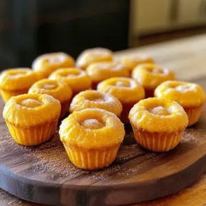 - 1 cup all-purpose flour - 1/2 cup granulated sugar - 1/2 teaspoon baking powder - 1/2 teaspoon baking soda - 1/2 teaspoon ground cinnamon - 1/4 teaspoon fine salt - 1/2 cup canned pumpkin puree - 1/4 cup vegetable oil - 1 large egg, at room temperature - 1 teaspoon vanilla extract - 1/4 teaspoon ground nutmeg - 1/4 cup unsalted butter, melted (for coating) - 1/4 cup granulated sugar (for coating) - 1 teaspoon ground cinnamon (for coating) When you make pumpkin churro mini muffins, precise measurements matter. Here are some tips: - For the flour, you can use whole wheat flour if you want more fiber. - Swap granulated sugar for brown sugar for a deeper flavor. - You can replace vegetable oil with melted coconut oil for a unique taste. - Use a flax egg instead of a regular egg for a vegan option. - If you don’t have nutmeg, just skip it or use allspice instead. These muffins pack a punch of flavor. - Pumpkin gives them moisture and a warm taste. - Cinnamon enhances the sweet notes, making each bite comforting. - Nutmeg adds a subtle spice that makes them special. - The sugar coating creates a sweet crunch that balances the soft muffin. - Together, these elements create a cozy, fall-inspired treat. Each bite feels like a hug, perfect for sharing or enjoying alone! To start, preheat your oven to 350°F (175°C). This step is key for even baking. Next, grab a mini muffin tin and grease it well. You can also use mini muffin liners for easy removal. Then, let’s mix the dry ingredients. In a large bowl, whisk together 1 cup of all-purpose flour, 1/2 cup of sugar, 1/2 teaspoon of baking powder, 1/2 teaspoon of baking soda, 1/2 teaspoon of ground cinnamon, 1/4 teaspoon of fine salt, and 1/4 teaspoon of ground nutmeg. This blend adds great flavor. Now, let’s move on to the wet ingredients. In a separate bowl, mix 1/2 cup of canned pumpkin puree, 1/4 cup of vegetable oil, 1 large egg (at room temperature), and 1 teaspoon of vanilla extract. Stir until everything is smooth and well combined. Next, pour the pumpkin mixture into the bowl with the dry ingredients. Use a spatula to fold them together gently. Be careful not to overmix. This keeps our muffins soft. Now it’s time to fill the muffin tin. Spoon the batter into each cup, filling them about two-thirds full. This allows space for rising. Once filled, place the muffin tin in your preheated oven. Bake the muffins for 12-15 minutes. Check if they are done by inserting a toothpick into a muffin. If it comes out clean, they are ready! While the muffins cool, prepare the cinnamon sugar coating. In a small bowl, mix together 1/4 cup of sugar and 1 teaspoon of ground cinnamon. This will give your muffins that churro flair. After removing the muffin tin from the oven, let the muffins cool for about 5 minutes. Then, transfer them to a wire rack. While they are still warm, brush each muffin with melted butter. Roll them in the cinnamon sugar mixture until well coated. Let them cool slightly before serving. This enhances their flavor and texture. Enjoy your delicious pumpkin churro mini muffins! To get the best muffin texture, use room temperature ingredients. Room temperature eggs and pumpkin mix well, leading to a smooth batter. This helps create soft, fluffy muffins. Also, make sure not to pack the flour. Lightly spoon it into the measuring cup, then level it off. Too much flour can make muffins dry. Overmixing can ruin your muffins. Mix the wet and dry ingredients just until you see no more flour. Lumps are okay; they help keep muffins tender and fluffy. Stir in a gentle motion with a spatula. The less you mix, the lighter your muffins will be. For the perfect cinnamon sugar coating, brush warm muffins with melted butter. This helps the sugar stick well. Mix the sugar and cinnamon together in a bowl before coating. Roll each muffin for even coverage. If you want extra flavor, add a pinch of nutmeg to the sugar mix. Enjoy your tasty treats! {{image_4}} You can add fun flavors to your pumpkin churro mini muffins. Here are some ideas: - Chocolate chips: Fold in a half cup of chocolate chips for a sweet twist. - Walnuts or pecans: Chopped nuts add a nice crunch. Use about a quarter cup. - Dried cranberries: They give a tart bite. Mix in half a cup for a fruity touch. These add-ins will change the taste and make your muffins even more exciting! If you need a gluten-free version, you can use a gluten-free flour blend. Look for one that works in a 1:1 ratio. This choice keeps the muffins soft and fluffy. Make sure all other ingredients are also gluten-free. Pumpkin churro mini muffins are great for seasonal fun! Here are some creative ideas: - Peppermint extract: Add a teaspoon for a festive winter flavor. - Cinnamon chips: Use a half cup for an extra cinnamon kick. - Caramel drizzle: Drizzle warm caramel on top for a sweet finish. These twists will make your muffins special for any season! To keep your pumpkin churro mini muffins fresh, place them in an airtight container. This helps keep moisture inside while preventing them from drying out. You can also use plastic wrap for extra protection. Store them at room temperature for easy access. These muffins stay fresh for about 2 to 3 days at room temperature. If you want to keep them longer, consider freezing them. This way, you can enjoy these tasty treats whenever you crave them! To freeze your muffins, first let them cool completely. Then, wrap each muffin in plastic wrap. Place the wrapped muffins in a freezer bag or a freezer-safe container. They can last for up to 3 months in the freezer. When you want one, just take it out and let it thaw at room temperature. You can also warm it in the microwave for a few seconds. Enjoy your delicious pumpkin churro mini muffins even after a few months! Yes, you can use fresh pumpkin. Simply roast or steam the pumpkin until soft. Then, blend it into a smooth puree. This gives a fresh taste and a slightly different texture. The key is to measure it correctly, so use the same amount as canned pumpkin, which is 1/2 cup. To check if your muffins are done, use a toothpick. Insert it into the center of a muffin. If it comes out clean, your muffins are ready. They should also look golden brown and spring back when touched lightly. Avoid opening the oven too soon, as this can affect baking. These muffins pair well with many items. You can serve them warm with a side of cream cheese or whipped cream. A hot cup of coffee or apple cider complements the flavors, too. For a fun twist, try a scoop of vanilla ice cream on the side! In this blog post, we explored the key steps to make delicious Pumpkin Churro Mini Muffins. We covered ingredients, measurements, flavors, and baking methods. I shared tips to achieve the best muffin texture and avoid overmixing. Don’t forget the variations to add unique flavors. Proper storage can keep your muffins fresh longer. Remember, each step plays a role in your muffin’s success. Enjoy baking, and don’t hesitate to try new twists on this tasty treat!