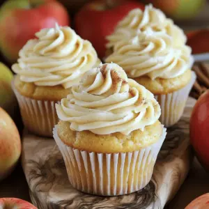 - 1 cup apple cider - 1 ½ cups all-purpose flour - 1 teaspoon baking powder - ½ teaspoon baking soda - ½ teaspoon salt Apple cider gives these cupcakes a sweet, rich flavor. I recommend using fresh cider for the best taste. All-purpose flour provides the right texture. Baking powder and baking soda help them rise, ensuring they are fluffy and light. Salt balances the flavors, making the sweetness pop. - 1 teaspoon ground cinnamon - ½ teaspoon ground nutmeg - 1 teaspoon vanilla extract Ground cinnamon adds warmth and spice to the cupcakes. Nutmeg brings a subtle, nutty flavor that pairs well with apple. Vanilla extract enhances the overall sweetness, making each bite delightful. - 1 cup unsalted butter, softened - 4 cups powdered sugar - 2 tablespoons heavy cream (or milk) - 1 teaspoon ground cinnamon - ½ teaspoon vanilla extract Unsalted butter forms the creamy base for the buttercream. Powdered sugar adds sweetness, making the frosting light and fluffy. Heavy cream or milk adjusts the texture, allowing for easy spreading. Ground cinnamon and vanilla extract add flavor, making the buttercream a perfect match for the cupcakes. 1. Preheat Your Oven: First, set your oven to 350°F (175°C). While it heats, line a 12-cup muffin tin with cupcake liners. This keeps the cupcakes from sticking. 2. Reduce Apple Cider: Pour 1 cup of apple cider into a small saucepan. Heat it over medium heat and let it simmer. You want it to reduce by half. This takes about 10 minutes. Once done, remove it from the heat and let it cool completely. 3. Combine Dry Ingredients: In a medium bowl, whisk together 1 ½ cups of all-purpose flour, 1 teaspoon of baking powder, ½ teaspoon of baking soda, ½ teaspoon of salt, 1 teaspoon of ground cinnamon, and ½ teaspoon of ground nutmeg. Set this aside for later. 4. Mix Wet Ingredients: In a large bowl, cream together ½ cup of softened unsalted butter and 1 cup of granulated sugar. Use an electric mixer on medium speed until it's light and fluffy. This should take about 3-4 minutes. Add in 2 large eggs, one at a time, mixing well after each. Then, mix in 1 teaspoon of vanilla extract and your cooled apple cider. 5. Combine Mixtures: Gradually add the dry mixture to the wet mixture. Mix just until combined. Be careful not to overmix. Gently fold in ½ cup of applesauce until it's evenly mixed. 6. Fill Cupcake Liners: Use a cookie scoop or a spoon to fill the cupcake liners. Fill each about two-thirds full. This allows room for them to rise. 7. Bake the Cupcakes: Place the muffin tin in the preheated oven. Bake for 18-20 minutes. You’ll know they’re done when a toothpick inserted comes out clean. 8. Cool the Cupcakes: Once baked, take the tin out of the oven. Let the cupcakes cool in the tin for about 5 minutes. Then, transfer them to a wire rack to cool completely before frosting. To make the best apple cider cupcakes, avoid overmixing the batter. Overmixing can make them tough. Mix just until the dry ingredients blend with the wet ones. This keeps your cupcakes light and fluffy. When measuring ingredients, use proper tools. Use dry measuring cups for flour and sugar, and liquid measuring cups for apple cider. Level off dry ingredients with a straight edge. This ensures you use the right amount and get perfect results every time. For the perfect cinnamon buttercream, focus on consistency. Start with softened butter. Beat it until creamy and smooth. Add powdered sugar slowly. If it gets too thick, add a splash of heavy cream or milk. Aim for a spreadable, fluffy texture. Using a piping bag makes frosting easy and fun. Fill the bag with frosting and twist the top. Hold the bag upright when frosting. Apply even pressure while moving your hand in a circular motion. This gives your cupcakes an elegant look. To make your cupcakes visually appealing, consider optional garnishes. A light sprinkle of ground cinnamon on top adds color and flavor. You can also use small apple slices or edible flowers for a fresh touch. Serve your cupcakes on a nice platter. They look great for any occasion. These apple cider cupcakes are perfect for fall gatherings or cozy parties. Enjoy them with a warm drink for the best experience! {{image_4}} You can easily change the flavor of your apple cider cupcakes. Adding chocolate chips or nuts gives a nice crunch. For chocolate chips, mix in about ½ cup with the batter before baking. Chopped walnuts or pecans can also add a delicious twist. Try ⅓ cup for a nutty flavor. You can also substitute spices to create unique flavors. Instead of cinnamon, use cardamom or ginger for a different taste. A dash of cloves can bring warmth to the mix. Experiment and see what flavors you enjoy most! If you need a gluten-free option, swap the all-purpose flour with a gluten-free blend. Look for a blend that includes xanthan gum. This helps with texture and structure. For a vegan version, replace eggs with flax eggs. Mix 1 tablespoon of ground flaxseed with 2.5 tablespoons of water for each egg. Use plant-based butter for the frosting and substitute heavy cream with almond or coconut milk. These cupcakes pair well with warm beverages. Serve them with apple cider, coffee, or chai tea for a cozy treat. They are perfect for fall gatherings, birthday parties, or weekend brunches. Enjoy them at a picnic or a potluck as well. Their sweet smell and taste will surely impress your guests! To keep your apple cider cupcakes fresh, follow some simple steps. First, let the cupcakes cool completely before storing them. This prevents moisture buildup. Once cooled, place them in an airtight container. You can also use a cupcake carrier. This keeps them soft and tasty for longer. If you want to save some cupcakes for later, freezing is a great option. First, wrap each cooled cupcake in plastic wrap. This helps protect them from freezer burn. Then, put the wrapped cupcakes in a freezer bag. When you're ready to eat them, take them out and thaw them at room temperature. This way, the cupcakes stay moist and delicious. At room temperature, these cupcakes last about 3 to 4 days. Look for signs of freshness. If they feel dry or hard, it’s time to toss them. If you see any mold, do not eat them. Enjoy your apple cider cupcakes while they are fresh and tasty! Can I use store-bought apple cider? Yes, you can. Store-bought apple cider works well in this recipe. It saves time and effort. Just make sure it is fresh and free of added sugars. Using cider gives the cupcakes a great flavor. How do I make my cupcakes more moist? To keep your cupcakes moist, use applesauce, as the recipe suggests. It adds moisture and flavor. Also, avoid overbaking. Check with a toothpick around 18 minutes. If it comes out clean, they are ready. What can I substitute for heavy cream in frosting? You can use whole milk or half-and-half. These will still create a creamy texture. For a thicker frosting, add more powdered sugar. Adjust the amount until you reach your desired consistency. How can I make cinnamon buttercream without butter? You can use coconut oil or vegan margarine. These will give you a similar texture. Just make sure they are softened. Then, mix them with powdered sugar and cinnamon as the recipe states. What is the best way to test cupcake doneness? The best way to test is with a toothpick. Insert it into the center of a cupcake. If it comes out clean or with a few crumbs, your cupcakes are done. If it’s wet, bake longer. Can I make this recipe in a different pan? Yes, you can use a different pan. A 9-inch round cake pan works well, too. Just adjust the baking time. Check for doneness when the edges pull away from the pan. Making apple cider cupcakes blends flavors and textures for a delightful treat. We covered the key ingredients, from apple cider to spices and buttercream. The step-by-step instructions guide you through making the batter to frosting. Tips help you achieve perfect cupcakes and enhance their look. Variations allow for creativity, like adding chocolate or making them gluten-free. Finally, we discussed storage methods and answered common questions. With all these tips, you can bake a delicious batch of cupcakes that impresses everyone. Enjoy every bite and share your creation!