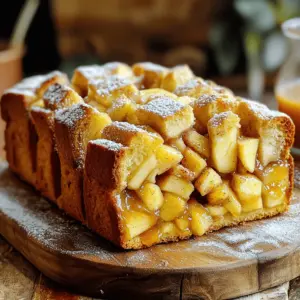 - 2 cups all-purpose flour - 1/2 cup granulated sugar - 1 tablespoon baking powder - 1/2 teaspoon salt - 1/4 teaspoon ground cinnamon - 1/4 teaspoon ground nutmeg - 1/2 cup unsalted butter, melted - 1/2 cup apple cider - 1 large egg - 1 sweet apple (such as Honeycrisp), peeled, cored, and diced - 1/4 cup brown sugar (for the filling) - 1 teaspoon vanilla extract - 1 tablespoon ground cinnamon (for the filling) When I bake, I love to gather fresh ingredients. For this apple cider pull-apart bread, you need a few simple items. Make sure your apples are sweet. Honeycrisp works great, but any sweet apple will do. The spices like cinnamon and nutmeg give the bread warmth. The melted butter adds richness. And, of course, the apple cider is key. It gives the bread its lovely flavor. Before starting, check that you have everything. This way, you can enjoy baking without running around. Remember, the right ingredients make all the difference. If you want the full recipe, just check the link. - Prep Time: 15 minutes - Total Time: 50 minutes - Servings: 8 slices This recipe is quick and easy. You can prep the dough in just 15 minutes. Then, in about 35 minutes, your bread will be done. This makes eight slices, perfect for sharing. - Preheat your oven to 350°F (175°C). - Grease a 9x5 inch loaf pan with butter or cooking spray. - In a large bowl, mix 2 cups of all-purpose flour, 1/2 cup of granulated sugar, 1 tablespoon of baking powder, 1/2 teaspoon of salt, 1/4 teaspoon of ground cinnamon, and 1/4 teaspoon of ground nutmeg. - In a separate bowl, blend 1/2 cup of melted butter, 1/2 cup of apple cider, 1 large egg, and 1 teaspoon of vanilla extract. - Pour the wet mixture into the dry ingredients. Stir gently with a spatula until just combined. A few lumps are okay. - Carefully fold in 1 sweet apple, peeled, cored, and diced. - In a small bowl, mix 1/4 cup of brown sugar with 1 tablespoon of ground cinnamon for the filling. - Shape small chunks of dough into flat disks. Place a spoonful of the cinnamon-sugar filling on each disk. Fold the dough over the filling. - Arrange the filled dough pieces in the loaf pan, stacking them tightly. - Bake the bread for 30-35 minutes until golden brown. Use a toothpick to check doneness; it should come out clean. - Let the bread cool in the pan for about 10 minutes. Then, transfer it to a wire rack to cool completely before slicing. For the full recipe, refer to the earlier section. Enjoy the warm and delicious Apple Cider Pull-Apart Bread! - Do not overmix the dough. Overmixing can lead to tough bread. - Use room temperature ingredients for better blending. Cold ingredients can make mixing hard. - Serve warm with powdered sugar or caramel drizzle. This adds sweetness and charm. - Garnish with apple slices for an appealing look. Fresh apples enhance the dish's visual appeal. - If your bread is dense, check if you overmixed the dough. Dense bread often results from this mistake. - If the bread is undercooked, ensure you bake it longer. Insert a toothpick to check for doneness. If it comes out wet, give it more time. These tips will help you create the best apple cider pull-apart bread. For the full recipe, refer back to the ingredients and instructions provided earlier. {{image_4}} You can change the flavor of your Apple Cider Pull-Apart Bread with a few tweaks. - Add nuts or raisins for extra texture. They will give each bite a nice crunch. - Experiment with different spices, like cloves or ginger. These spices add warmth and depth to your bread. Making this bread fit your diet is easy. - Use almond flour for a gluten-free option. It gives a unique flavor and texture. - Substitute butter and egg with vegan options. You can try coconut oil and flaxseed meal. You can also make this bread special for the seasons. - Incorporate pumpkin puree for a fall twist. This adds moisture and a lovely color. - Add lemon zest for a refreshing spring flavor. It brightens the taste and lifts your spirits. Feel free to explore these variations to make your Apple Cider Pull-Apart Bread truly your own! For the full recipe, see the [Full Recipe]. To keep your Apple Cider Pull-Apart Bread fresh, store it in an airtight container at room temperature. This method helps retain moisture and flavor. If you live in a humid area, you might want to refrigerate it. Just wrap it tightly to prevent any drying out. Freezing is a great way to save leftover bread. To freeze it properly, slice the bread first. Wrap each slice in plastic wrap, then place them in a freezer bag. This keeps the slices separate for easy access. For best results, thaw the bread in the fridge overnight. You can also warm it in the oven for a few minutes before serving. At room temperature, your bread will stay fresh for about three days. Look for signs like a dry crust or a stale smell to know if it's bad. If you see mold, it’s time to toss it out. Keeping an eye on these signs ensures you enjoy your delicious treat at its best! How to make Apple Cider Pull-Apart Bread gluten-free? To make this bread gluten-free, use a gluten-free flour blend. Look for a blend that works well in baking. You may need to add more liquid. Always check the package for the right amounts. Can I use regular cider instead of apple cider? Yes, you can use regular cider. However, apple cider adds a sweeter flavor. This sweetness helps in making the bread more tasty and aromatic. How do I know when the bread is done baking? You can check if the bread is done using a toothpick. Insert it into the center. If it comes out clean, the bread is ready. The top should also look golden brown. What beverages pair well with this bread? This bread pairs well with warm drinks like apple cider or tea. You can also serve it with coffee for a nice morning treat. It goes well with milk too. Is this bread suitable for breakfast or dessert? Yes, this bread is great for both breakfast and dessert. Its sweet flavor makes it feel like a treat. You can serve it warm or at room temperature. Can I substitute apple cider with another liquid? You can use other liquids like orange juice or pear juice. These will change the flavor but can still taste great. Choose a juice that you enjoy. What can I use instead of butter? If you need a substitute for butter, use coconut oil or margarine. You can also use applesauce for a healthier option. This will change the texture slightly but still work. For the full recipe, check out the detailed steps above! This blog post covered the delicious Apple Cider Pull-Apart Bread recipe. You learned about the simple ingredients, easy preparation steps, and tips for success. I shared ways to add unique flavors and discussed how to store the bread for freshness. Enjoy experimenting with variations or serving it warm. By following these steps, you’ll create a delightful treat perfect for any occasion. Happy baking!