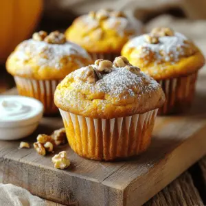 - 1 cup canned pumpkin puree - 1 cup plain Greek yogurt (unsweetened) - 1/2 cup packed brown sugar - 1/4 cup granulated sugar - 2 large eggs - 1/2 cup vegetable oil In this recipe, pumpkin puree adds moisture and flavor. Greek yogurt gives a rich creaminess and boosts protein. The sugars sweeten the muffins while keeping them soft. Eggs bind the ingredients, and oil contributes to a tender texture. - 2 cups all-purpose flour - 1 teaspoon baking powder - 1 teaspoon baking soda - 1 teaspoon ground cinnamon - 1/2 teaspoon ground nutmeg - 1/4 teaspoon ground ginger - 1/2 teaspoon salt The flour forms the base of the muffins. Baking powder and baking soda help them rise. Cinnamon, nutmeg, and ginger add warm, cozy flavors. Salt enhances all the tastes and balances sweetness. - 1/2 cup chopped walnuts or pecans Adding nuts gives a nice crunch and extra flavor. They make each bite even more delicious. You can skip them if you prefer a smoother muffin. First, preheat your oven to 350°F (175°C). This step is key to even baking. Next, prepare your muffin tin by lining it with paper liners. You can also lightly grease the cups with cooking spray. This helps the muffins come out easily after baking. In a large bowl, combine 1 cup of canned pumpkin puree and 1 cup of plain Greek yogurt. Use a whisk or spatula to blend until smooth. Next, add 1/2 cup of packed brown sugar and 1/4 cup of granulated sugar. Don't forget to crack in 2 large eggs. Whisk all these together until well mixed. Then, pour in 1/2 cup of vegetable oil and add 1 teaspoon of pure vanilla extract. Mix until everything is smooth and creamy. In a separate bowl, whisk together 2 cups of all-purpose flour, 1 teaspoon of baking powder, and 1 teaspoon of baking soda. Add 1 teaspoon of ground cinnamon, 1/2 teaspoon of ground nutmeg, 1/4 teaspoon of ground ginger, and 1/2 teaspoon of salt. This helps mix the dry ingredients evenly. Now, gently fold this dry mix into the wet mixture. Use a spatula or a wooden spoon. Avoid overmixing to keep the muffins light and fluffy. Using a spoon or an ice cream scoop, fill each muffin cup about three-quarters full with batter. This allows space for rising. Place the muffin tin in your preheated oven. Bake for 18-20 minutes. To check if they are done, insert a toothpick into the center of a muffin. If it comes out clean or with a few moist crumbs, they are ready. Once baked, let the muffins cool in the tin for about 5 minutes. After that, move them to a wire rack to cool completely. To make the best Greek yogurt pumpkin muffins, avoid overmixing. Mix just until the dry and wet ingredients are blended. Overmixing can make your muffins tough and dense. Checking for doneness is key too. Insert a toothpick into a muffin; it should come out clean or with a few crumbs. If it comes out wet, bake longer. You can serve the muffins warm or at room temperature. They taste great either way. For an extra touch, dust them with powdered sugar. You can also add a dollop of Greek yogurt on the side. This adds creaminess and pairs well with the flavors. You can prepare the batter in advance. Mix it and store it in the fridge for up to one day. When you are ready, just scoop it into the muffin tin and bake. For fresh muffins, bake them right before serving. This keeps them soft and warm, making each bite a delight. {{image_4}} You can add different flavors to your muffins. Try mixing in chocolate chips for a sweet treat. Dried fruit, like cranberries or raisins, adds a nice chew. If you want more spice, consider using pumpkin spice mix instead of individual spices. It gives a warm flavor that pairs well with pumpkin. If you need gluten-free muffins, swap all-purpose flour for a gluten-free blend. Many options work well, so choose one that you like. For non-dairy versions, use coconut yogurt or almond yogurt in place of the Greek yogurt. These will keep your muffins moist and tasty. Want mini muffins? Just adjust the baking time. Fill each mini muffin cup about halfway. Bake for only 10-12 minutes. Check for doneness by inserting a toothpick. The muffins should be firm but springy to the touch. Enjoy these bite-sized treats! To keep your Greek yogurt pumpkin muffins fresh, you can store them in the refrigerator. Place them in an airtight container. This method helps maintain their moisture and flavor. They can last up to a week in the fridge. If you want to store them for longer, freezing is a great option. Wrap each muffin tightly in plastic wrap. Then, place them in a freezer bag. They will stay fresh for up to three months. When it’s time to enjoy your muffins again, reheating is easy. The best methods are using the microwave or the oven. For the microwave, place a muffin on a plate. Heat it for about 15 seconds. Check if it is warm enough; if not, heat in 5-second intervals. For the oven, preheat it to 350°F (175°C). Place the muffins on a baking sheet and heat for 5-10 minutes. This keeps them soft and tasty. At room temperature, your muffins can last for about two days. Make sure to store them in a cool, dry place. Keep them in a container that is not airtight. This way, they won’t get soggy. If you want them to last longer, it’s best to refrigerate or freeze them. Always check for any signs of spoilage before eating! Yes, you can use fresh pumpkin. First, roast or boil fresh pumpkin until soft. Then, mash it until smooth. This will give your muffins a fresh taste. Just be sure to measure it the same as canned pumpkin. Fresh pumpkin may add a slight variation in moisture. To make these muffins healthier, try these tips: - Use whole wheat flour instead of all-purpose flour. - Reduce the amount of sugar. You can cut it by a third. - Add oats or flaxseed for extra fiber. - Swap half the oil for applesauce to cut fat. These changes keep the muffins tasty while boosting nutrition. If you don't have Greek yogurt, use these options: - Regular yogurt works well, but it may change the texture slightly. - Sour cream can add creaminess and flavor. - Silken tofu blended until smooth is a great dairy-free choice. Each option keeps your muffins moist and rich. Yes, you can make the muffins vegan. Here’s how: - Replace the eggs with flax eggs. Mix 1 tablespoon of flaxseed meal with 2.5 tablespoons of water. - Use a plant-based yogurt instead of Greek yogurt. - Substitute vegetable oil with coconut oil or another vegan oil. These swaps keep the muffins delicious and plant-based. To change the sweetness, you have a few options: - Use less sugar according to your taste. - Add mashed bananas or unsweetened applesauce for natural sweetness. - Consider using honey or maple syrup, but cut back on other liquids. These adjustments let you control the sweetness level without losing flavor. You learned how to make tasty Greek yogurt pumpkin muffins from scratch. We covered the main and dry ingredients, optional add-ins, and step-by-step baking instructions. I shared tips for perfecting your muffins and explored fun variations. Plus, I gave you storage info for keeping them fresh. Enjoy these muffins warm or at room temperature. Remember, you can swap ingredients based on your needs or preferences. Happy baking!