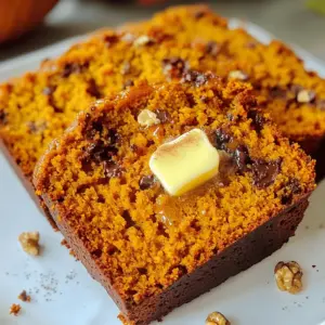 - 1 cup canned pumpkin puree - 1/2 cup vegetable oil - 1/2 cup unsweetened applesauce - 1 cup packed brown sugar - 1/2 cup granulated sugar The main ingredients of this pumpkin bread are quite simple. Canned pumpkin puree is the star. It gives the bread its rich flavor and moist texture. I use vegetable oil and applesauce to keep it tender. The mix of brown and granulated sugars adds sweetness and depth. - 2 cups all-purpose flour - 1 teaspoon baking soda - 1/2 teaspoon baking powder - 1 teaspoon ground cinnamon - 1/2 teaspoon ground nutmeg - 1/4 teaspoon ground ginger - 1/2 teaspoon salt Now, let’s talk about dry ingredients. All-purpose flour provides the structure. Baking soda and baking powder help it rise. The spices add warmth and flavor. Cinnamon, nutmeg, and ginger create a cozy taste. Salt balances the sweetness and brings out the flavors. - 1/2 cup chopped walnuts or pecans - 1/2 cup chocolate chips You can make this bread even better with optional add-ins. Chopped walnuts or pecans add crunch. If you love chocolate, mix in some chocolate chips. They melt and create sweet pockets in the bread. You can customize it to fit your taste! - Preheat the oven to 350°F (175°C). - Prepare a 9x5-inch loaf pan by greasing it with butter or cooking spray. Dust it with flour, or line it with parchment paper. - In a large bowl, combine 1 cup of canned pumpkin puree, 1/2 cup of vegetable oil, and 1/2 cup of unsweetened applesauce. Mix until smooth. - Add 1 cup of packed brown sugar and 1/2 cup of granulated sugar. Stir until the mixture is uniform and lump-free. - Beat in 3 large eggs one at a time. Make sure each egg blends well before adding the next. Finally, stir in 1 teaspoon of vanilla extract. - In another bowl, whisk together 2 cups of all-purpose flour, 1 teaspoon of baking soda, 1/2 teaspoon of baking powder, 1 teaspoon of ground cinnamon, 1/2 teaspoon of ground nutmeg, 1/4 teaspoon of ground ginger, and 1/2 teaspoon of salt. - Gradually add the dry mixture into the wet ingredients. Use a spatula to gently fold until just combined. A few lumps are okay; do not overmix. - If you want, fold in 1/2 cup of chopped walnuts or pecans and/or 1/2 cup of chocolate chips. This step adds extra flavors and textures. - Pour the batter into the prepared loaf pan. Use the spatula to smooth the top for even baking. Using canned pumpkin puree is key. It adds moisture and flavor. Make sure it's pure pumpkin, not pie filling. This gives your bread the right texture and taste. Measuring flour correctly is also crucial. Use a spoon to scoop flour into your measuring cup. Then, level it off with a knife. Avoid packing the flour down. Too much flour makes the bread dry. Do not overmix the batter. Mixing too much can make the bread tough. Stir just until ingredients combine. A few lumps are okay. This keeps the bread soft and moist. When folding in ingredients, use a spatula. Gently lift and turn the batter. This method helps keep the air in the batter. It helps your bread rise nicely. Set your oven to 350°F (175°C). This temperature bakes the bread evenly. Bake for 60 to 70 minutes. Check for doneness by inserting a toothpick into the center. If it comes out clean, your bread is ready. Using a toothpick is simple and effective. It helps you avoid cutting into the bread too soon. Wait until it cools a bit to enjoy its full flavor. {{image_4}} You can make pumpkin bread even better by adding spices. Try allspice or cloves for a warm kick. These spices bring out the pumpkin flavor and make your bread feel cozy. You can also swap in different sugars. Coconut sugar adds a unique taste and a deeper color. It makes your bread slightly caramel-like, which is a delightful twist. Want to make the bread gluten-free? Use almond flour or a gluten-free blend instead of all-purpose flour. This keeps the bread soft and tasty. If you need a vegan option, replace eggs with flax eggs or applesauce. Use almond milk in place of dairy. These swaps maintain the moist texture and flavor you love. Add seasonal ingredients to shake things up! Dried cranberries or raisins add a sweet chewiness. They also bring a pop of color to your loaf. For a chocolate twist, mix in chocolate chips. This creates a rich, decadent bread that’s perfect for any occasion. Each variation allows you to adapt the recipe to your taste and the season. To keep your pumpkin bread fresh for a few days, store it at room temperature. The best way is to use an airtight container. This prevents air from drying out your bread. Place a piece of wax paper or parchment between the bread and the lid for extra moisture. You can also wrap the bread tightly in plastic wrap. This method keeps it soft and delicious. For longer storage, freezing is a great option. Wrap your bread tightly in plastic wrap, then in aluminum foil. This protects it from freezer burn. You can also use a freezer bag. Make sure to squeeze out all the air. When you want to eat it, take it out and let it thaw in the fridge overnight. For a quick fix, you can microwave slices for about 15-20 seconds. Pumpkin bread stays fresh for about 3 to 5 days at room temperature. In the fridge, it can last up to a week. If you freeze it, it can be good for up to 3 months. Signs that your bread has gone bad include mold, a dry texture, or an off smell. Always check before eating! Pumpkin bread gets its moisture from a blend of key ingredients. The canned pumpkin puree is the star here. It has a lot of water and fiber. This helps make the bread soft. Vegetable oil also plays a big role. It keeps the bread rich and moist. Unsweetened applesauce adds even more moisture and flavor. Using both brown and granulated sugars gives a nice texture too. Brown sugar has more moisture than white sugar. Yes, you can change the sugar levels in the recipe. If you want less sugar, use less brown sugar. You can cut it by a quarter cup. For a natural sweetener, try using honey or maple syrup. Remember, these may change the texture a bit. If you use liquid sweeteners, reduce the oil slightly. This keeps the texture right. To check if your pumpkin bread is done, use a toothpick. Insert it into the center of the loaf. If it comes out clean, the bread is ready. If there is batter on the toothpick, bake a bit longer. Keep the oven door closed to avoid losing heat. This method will not harm your loaf. You can use different types of loaf pans for baking pumpkin bread. A metal pan works well and gives a nice crust. Glass pans are good too, but they may need a few extra minutes. If you use a silicone pan, the bread may bake faster. Always remember to grease the pan or line it with parchment paper. This helps the bread come out easily. Ultra moist pumpkin bread is a delight that brings warmth and joy. You learned the key ingredients like canned pumpkin, oils, and sugars. We explored important tips on mixing and baking for the best texture. You can also enjoy various flavors and storage options to keep it fresh. Remember, small changes can make a big difference. So, bake, share, and enjoy your creation with family and friends. Your pumpkin bread can become a favorite in no time!