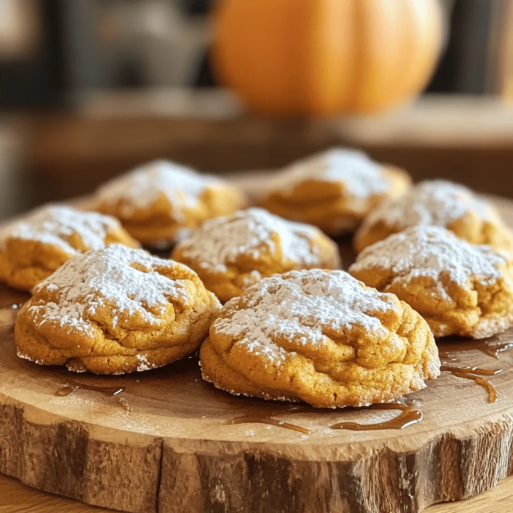 To make chewy maple pumpkin cookies, gather these ingredients: - 1 cup pumpkin puree (canned or homemade) - 1/2 cup unsalted butter, softened to room temperature - 1/2 cup packed brown sugar - 1/4 cup granulated sugar - 1/4 cup pure maple syrup - 1 large egg, at room temperature - 1 teaspoon vanilla extract - 2 cups all-purpose flour - 1 teaspoon baking soda - 1 teaspoon baking powder - 1 teaspoon ground cinnamon - 1/2 teaspoon ground nutmeg - 1/2 teaspoon ground ginger - 1/2 teaspoon salt - 1/2 cup chocolate chips (optional) - 1/2 cup chopped pecans or walnuts (optional) Choosing the right ingredients is key. Use fresh pumpkin puree for a richer taste. Opt for pure maple syrup, not imitation. This syrup adds depth and flavor. Use high-quality butter for a creamy texture. Fresh spices give your cookies a warm aroma and taste. For nuts and chocolate, select options that are fresh and flavorful. You can easily swap some ingredients based on what you have. For example: - Use coconut oil instead of butter for a dairy-free option. - Substitute brown sugar with coconut sugar for a lower glycemic index. - Try almond flour or gluten-free flour blends for a gluten-free version. - If you don't have pumpkin, mashed banana or applesauce can work. - Leave out the chocolate chips or nuts if you prefer a simpler cookie. These substitutions keep the spirit of the cookies while letting you customize them to your taste. For the full recipe, check it out. 1. Preheat your oven to 350°F (175°C). This will help cookies bake evenly. 2. Line a baking sheet with parchment paper. This keeps the cookies from sticking. 3. In a large bowl, cream together the softened butter, brown sugar, and granulated sugar. Use a hand mixer or stand mixer. Mix until smooth and fluffy, about 2-3 minutes. 4. Add the pumpkin puree, pure maple syrup, egg, and vanilla extract to the bowl. Beat until combined and smooth. 5. In a separate bowl, whisk together the all-purpose flour, baking soda, baking powder, ground cinnamon, ground nutmeg, ground ginger, and salt. This ensures even flavor throughout. 6. Gradually add the dry ingredients to the wet mixture. Stir gently until just combined. It's okay if there are lumps; this keeps the cookies chewy. 7. If you want, fold in chocolate chips and nuts for extra flavor and crunch. This step adds great texture. 8. Use a cookie scoop or tablespoon to drop dough mounds onto the baking sheet. Leave about 2 inches of space between each mound. 9. Bake in the preheated oven for 12-15 minutes. The edges should be firm, while the tops remain soft and slightly cracked. 10. Remember, the cookies will continue to bake after you take them out. 11. Let the cookies cool on the baking sheet for about 5 minutes. Then, transfer them to a wire rack to cool completely. 12. Store the cookies in an airtight container. They will stay fresh for up to a week. For longer storage, check the Full Recipe for freezing tips. To get chewy cookies, you need the right balance of wet and dry ingredients. Here are my tips: - Use more pumpkin puree. This keeps the cookies moist. - Don't overmix the dough. Mix until just combined for a softer bite. - Chill the dough. Letting it sit in the fridge for 30 minutes helps the flavors blend and improves texture. - Bake until just set. Pull them out when they are slightly underbaked. They will firm up as they cool. Want to make your cookies even better? Here’s how: - Add chocolate chips. They melt and add a rich flavor. - Use chopped nuts. Walnuts or pecans add a nice crunch. - Try spices. A pinch of allspice or cloves gives extra warmth and depth. - Drizzle with maple syrup. It adds sweetness and a lovely shine. Baking can be tricky. Here are common mistakes to steer clear of: - Not measuring ingredients accurately. Use a scale or measuring cups for best results. - Ignoring oven temperature. Always preheat your oven to ensure even baking. - Overbaking the cookies. Check them a few minutes early to keep them soft. - Skipping parchment paper. This helps prevent sticking and burning. These tips will help you create the best chewy maple pumpkin cookies. For the full recipe, check out the detailed instructions provided! {{image_4}} You can make gluten-free chewy maple pumpkin cookies easily. Just swap the all-purpose flour with a gluten-free blend. Look for a blend that includes xanthan gum. This helps bind the cookies, giving them the right texture. You may need to adjust the baking time slightly, so keep an eye on them while they bake. For a vegan take, replace the butter with coconut oil or a vegan butter substitute. Use a flax egg instead of a regular egg by mixing one tablespoon of ground flaxseed with three tablespoons of water. Let it sit for five minutes to thicken. This keeps the cookies soft and chewy without dairy. You can add fun flavors to your cookies. Try mixing in dried cranberries for a tart twist. Chopped pecans or walnuts add crunch and richness. Add spices like allspice or cloves for warmth. These small changes can give your cookies a unique touch, making them perfect for fall gatherings. The full recipe allows you to explore these variations and create something special. Enjoy experimenting! To keep your chewy maple pumpkin cookies fresh, store them in an airtight container. Line the bottom with parchment paper to absorb moisture. This helps maintain the chewy texture. Place a piece of bread in the container. The bread will keep the cookies soft for longer. Store them at room temperature for up to one week. If you want to keep them longer, consider freezing. Freezing cookies is easy and effective. First, allow the cookies to cool completely. Then, place them in a single layer on a baking sheet. Freeze them for about two hours. Once frozen, transfer the cookies to a freezer-safe bag. Seal the bag tightly, removing as much air as possible. Label the bag with the date. You can freeze them for up to three months. When you’re ready, thaw them at room temperature. To enjoy your cookies warm, reheat them in the oven. Preheat your oven to 350°F (175°C). Place the cookies on a baking sheet lined with parchment paper. Heat for about 5-10 minutes. Keep an eye on them to avoid overbaking. You can also microwave them for about 10-15 seconds. This will make them warm and soft, just like fresh-baked cookies. Enjoy them with a cup of tea or coffee! You will know the cookies are done when the edges look firm. The tops will also be slightly cracked but still soft. The cookies continue to cook a little after you take them out. Let them cool on the baking sheet for five minutes. This will help them firm up and keep that chewy texture. Yes, you can use fresh pumpkin. Just make sure to cook and puree it first. Drain any excess water to keep the dough from being too wet. Fresh pumpkin has a great flavor. It can make your cookies taste even better! These cookies are great on their own but pairing them with warm drinks is perfect. Serve them with hot cocoa, coffee, or spiced chai. You can also add a small bowl of maple syrup for extra sweetness. This makes a cozy treat that everyone will love. Check out the Full Recipe for more serving ideas! You learned how to make chewy maple pumpkin cookies. We covered key ingredients, steps, and tips to get them just right. Remember to choose high-quality ingredients for the best flavor. Experiment with different variations to suit your tastes. Store cookies properly to keep them fresh and tasty. With practice, you’ll avoid common mistakes and create delightful treats. Enjoy sharing these cookies with friends and family. They will love your baking skills!