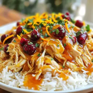 - 4 boneless, skinless chicken breasts - 1 cup cranberry sauce - 1/2 cup freshly squeezed orange juice - Zest of 1 orange - 2 tablespoons low-sodium soy sauce - 1 tablespoon pure honey - 1 teaspoon garlic powder - 1 teaspoon dried thyme - Salt and freshly cracked black pepper to taste - Chopped fresh parsley for garnish To make Slow Cooker Cranberry Orange Chicken, you need simple, fresh ingredients. The chicken breasts serve as a hearty base. I like using boneless, skinless chicken for its ease. Cranberry sauce adds a sweet and tangy flavor. You can use homemade or store-bought. Fresh orange juice brightens the dish, while orange zest gives it extra zing. Low-sodium soy sauce and honey balance flavors perfectly. Garlic powder and thyme add depth. Don’t forget salt and freshly cracked black pepper for taste! For a pop of color, I garnish with fresh parsley. These ingredients mix well, creating a dish that is both tasty and beautiful. Using these fresh items will ensure a delightful meal every time. Combining Ingredients To start, grab a mixing bowl. Add 1 cup of cranberry sauce. You can use homemade or store-bought. Next, pour in 1/2 cup of fresh orange juice. Then, add the zest of 1 orange for that bright flavor. Toss in 2 tablespoons of low-sodium soy sauce and 1 tablespoon of pure honey. Sprinkle in 1 teaspoon of garlic powder and 1 teaspoon of dried thyme. Add salt and pepper to taste. Stir well until everything blends nicely. Ensuring Consistency You want a smooth sauce. If it seems too thick, add a bit more orange juice. If it’s too thin, let it sit for a minute. The sauce should coat the chicken easily. Layering the Chicken Breasts Now, take your slow cooker. Lay down 4 boneless, skinless chicken breasts in the bottom. Make sure they are spread out evenly. This helps them cook well. Coating with Sauce Once your chicken is laid out, carefully pour the cranberry-orange sauce over it. Make sure each piece gets a good coating. This will help the chicken soak up all that great flavor while cooking. Low vs. High Cooking Settings Set your slow cooker to cook on low for 6-7 hours or high for 3-4 hours. Cooking on low gives a more tender chicken, while high cooks faster. Choose what works for you. Identifying Doneness To check if the chicken is done, look for it to be fully cooked and tender. You should be able to shred it easily with forks. If it pulls apart without much effort, it's ready! - Ensuring Tender Chicken To get tender chicken, choose boneless, skinless breasts. They cook evenly. Make sure to not overcook them. Check the chicken around the end of cooking time. When it is done, it should shred easily with forks. - Enhancing Flavor with Seasoning Use fresh orange juice and zest for a brighter taste. Add garlic powder and thyme for depth. Taste the sauce before cooking. Adjust salt and pepper to your liking. You can always add more later! - Ideal Side Dishes Serve this meal over rice or creamy mashed potatoes. The sauce pairs well with both. For a fresh touch, add a side of steamed veggies or a crisp salad. - Garnishing with Fresh Herbs Chop fresh parsley and sprinkle it on top before serving. It adds color and a burst of flavor. You can also use fresh thyme for a different taste. {{image_4}} Alternative Sauces You can change the sauce for a different taste. Try using barbecue sauce for a smoky flavor. Teriyaki sauce can add a sweet twist. If you want a tangy kick, use vinaigrette. Each sauce gives a unique spin to the dish. Different Protein Choices Chicken is great, but you can swap it out too. Turkey works well and adds a lean option. For a vegetarian choice, try tofu. It soaks up flavors nicely. Pork or beef can also be used for a hearty meal. Adding Nuts or Dried Fruits Nuts like walnuts or pecans give a nice crunch. Toss them in during the last hour of cooking. Dried fruits like cranberries or apricots add sweetness. They mix well with the sauce, making each bite special. Incorporating Vegetables You can add vegetables to boost nutrition. Carrots or bell peppers work nicely. Just chop them and layer them with the chicken. They will cook down and soak up the sauce. This makes the dish colorful and healthy. To store your Slow Cooker Cranberry Orange Chicken, use airtight containers. Glass or plastic containers work well. Make sure the chicken cools down before sealing. This keeps moisture in and helps the chicken stay fresh. You can store it in the fridge for up to 3 days. If you want to keep it longer, freeze it. It can last up to 3 months in the freezer. Just remember to label the containers with the date. This way, you will know how long it has been stored. When it comes to reheating, the best method is to use the microwave. Place the chicken in a microwave-safe dish. Add a splash of water or extra sauce to keep it moist. Cover the dish with a lid or wrap to trap steam. Heat in short bursts, about 1 to 2 minutes at a time. Stir in between to ensure even warming. You can also reheat it on the stove. Just place it in a pan over low heat. Stir gently until warmed through. This helps avoid dry chicken and keeps it tender. Enjoying your leftovers can be just as tasty as the first meal! You can cook this dish on low for 6-7 hours. If you're short on time, use the high setting for 3-4 hours. The chicken is tender and should shred easily when done. Yes, you can use frozen chicken breasts. Just add an extra hour to the cooking time on low. If you use high, it may take 4-5 hours. Make sure the chicken reaches 165°F for safety. Yes, you can make some changes. Use skinless chicken thighs instead of breasts for more flavor. You can also reduce the honey or use a sugar substitute. Try low-sugar cranberry sauce too. This keeps the taste while cutting calories. This article covered how to make a tasty slow cooker cranberry orange chicken. We discussed ingredients, cooking steps, and tips for great flavor. You learned how to layer the chicken and sauce, plus how to serve it well. In conclusion, this simple recipe is great for busy days. You can impress your family with minimal effort. Try the swaps and variations to make it yours. Enjoy this dish and make mealtime special!