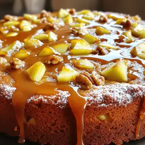 To make this tasty cake, you need: - 2 cups all-purpose flour - 1 cup granulated sugar - 1/2 cup brown sugar, packed - 1/2 cup unsalted butter, softened - 1/2 cup sour cream (full fat is best) - 2 large eggs, at room temperature - 1 teaspoon pure vanilla extract - 1 teaspoon baking powder - 1 teaspoon baking soda - 1/2 teaspoon salt - 2 large apples, peeled, cored, and diced (Granny Smith or Honeycrisp work well) - 1 teaspoon ground cinnamon - 1/2 cup caramel sauce (store-bought or homemade) For extra flavor, consider adding: - 1/2 cup chopped walnuts or pecans (for a nice crunch) Choose apples based on flavor and texture. I recommend: - Granny Smith: These apples are tart and firm. They hold up well in baking. - Honeycrisp: They add sweetness and crispness. They bake beautifully and balance flavors. - Fuji or Braeburn: These are great for a sweet, juicy bite. They also stay firm. When picking apples, look for ones that are firm and free of bruises. The right apple can make your cake shine! Start by preheating your oven to 350°F (175°C). This ensures even baking. Next, grab a 9x13-inch baking dish. You can grease it with butter or line it with parchment paper. This helps with easy removal later. In a large bowl, beat together the softened butter, granulated sugar, and brown sugar. Use an electric mixer for this step. Mix on medium speed until light and fluffy. This takes about 3-5 minutes. The mixture should look pale and airy. Add the eggs one at a time. Mix well each time before adding the next egg. This helps the batter blend smoothly. After the eggs, mix in the sour cream and vanilla extract. Make sure it’s all well combined and smooth. In a separate bowl, whisk together the flour, baking powder, baking soda, ground cinnamon, and salt. Whisk until they are fully mixed. This step ensures even distribution of the dry ingredients in the batter. Gently fold in the diced apples and chopped nuts, if you choose to add them. Use a spatula to mix them in softly. This helps keep the batter light but ensures the apples and nuts are evenly spread. Pour half of the batter into your prepared baking dish. Spread it evenly. Drizzle half of the caramel sauce over this layer. Let it soak in a bit. Then, add the rest of the batter on top of the caramel layer. Spread it gently. Finally, drizzle the rest of the caramel sauce over the top. Use a butter knife to swirl the caramel into the batter. This creates a nice marbled look. It also adds tasty caramel pockets in the cake. To get the best texture in your cake, start with room temperature ingredients. This means your butter, eggs, and sour cream should be out for a while. Mixing these together well will help create a light and fluffy batter. Remember, do not overmix once you add the dry ingredients. This keeps your cake tender and soft. When you cream the butter and sugars, beat them until light and fluffy. This usually takes about 3 to 5 minutes. Add the eggs one at a time. Mix well after each egg. This ensures that they blend in fully. Use a spatula to fold in the apples and nuts gently. This keeps the chunks whole and avoids a dense batter. I love to serve this cake warm with a dusting of powdered sugar. A drizzle of extra caramel sauce on top makes it even better. Pair it with a hot cup of coffee or tea for a delightful treat. You can also add a scoop of vanilla ice cream for a rich dessert experience. Enjoy it at brunch or as an afternoon snack! {{image_4}} You can change nuts in your caramel apple coffee cake. If you like walnuts, use them. Pecans add a buttery taste. You can even skip nuts if you want a nut-free cake. Try sunflower seeds or pumpkin seeds for a crunchy twist. To make this cake gluten-free, swap all-purpose flour for a gluten-free blend. Look for one with xantham gum. This helps keep the cake fluffy. You may need more eggs to bind the mix. Always check if your baking powder is gluten-free. Spices can change the flavor of your cake. Try adding nutmeg or ginger for warmth. You can also mix in raisins or dried cranberries for fruitiness. For a richer taste, add cocoa powder or espresso powder. These options make the cake your own. To keep your caramel apple coffee cake fresh, wrap it tightly in plastic wrap. You can also place it in an airtight container. This helps keep the moisture in and prevents it from drying out. Store it at room temperature for up to 3 days. If you want to keep it longer, consider freezing it. Freezing your cake is simple. First, let it cool completely. Cut it into slices for easy serving later. Wrap each slice in plastic wrap, then place them in a freezer-safe bag. Remove as much air as possible before sealing. Your cake can last in the freezer for up to three months. When you're ready to enjoy it, just thaw it in the fridge overnight. To reheat your cake, preheat your oven to 350°F (175°C). Place the slices on a baking sheet. Cover them with foil to keep them moist. Heat for about 10-15 minutes, or until warm. You can also use the microwave. Just heat each slice for about 20-30 seconds. Enjoy the warm, gooey caramel and spiced apple flavors! Yes, you can make this cake ahead of time. Bake it and let it cool completely. Then, wrap it tightly in plastic wrap. Store it in the fridge for up to three days. You can also freeze it for up to three months. Just thaw it overnight in the fridge before serving. To check if the cake is done, insert a toothpick in the center. If it comes out clean or with a few moist crumbs, the cake is ready. It usually takes 40-45 minutes at 350°F. Ovens may vary, so keep an eye on it. Absolutely! You can use homemade caramel sauce or store-bought sauce. Just make sure it is thick enough to drizzle. You can also try salted caramel for a fun twist. Granny Smith and Honeycrisp apples are great choices. They add a nice tart flavor that contrasts well with the sweet cake. Feel free to mix different apple types for added depth. To adjust the sweetness, you can reduce the amount of granulated sugar or brown sugar. You can also use less caramel sauce. If you want it sweeter, add a bit more sugar or caramel. Just remember to taste as you go! Caramel Apple Coffee Cake is a delicious treat. We covered the main and optional ingredients, along with tips for choosing the best apples. I shared easy step-by-step instructions to make this cake. You learned ways to achieve great texture and tasty variations. Plus, I offered advice on storing leftovers. As you bake and enjoy this cake, remember to have fun experimenting with flavors. Each piece will be a sweet moment worth sharing. Happy baking!
