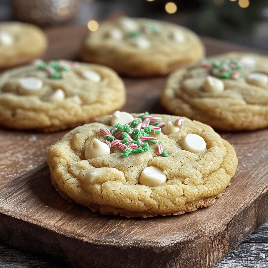 To make these cookies, you need simple ingredients. Here’s what you’ll need: - 1 cup all-purpose flour - 1/2 teaspoon baking soda - 1/4 teaspoon salt - 1/2 cup unsalted butter, softened - 1/2 cup granulated sugar - 1/4 cup light brown sugar, packed - 1 large egg - 1 teaspoon pure vanilla extract - 1/2 cup white chocolate chips - 1/4 cup crushed peppermint candies (plus extra for garnish) Getting the right measurements is key. Here are some ideas if you need substitutes: - Flour: Use whole wheat flour for a healthier option. - Butter: Coconut oil works well if you want a dairy-free choice. - Sugars: Brown sugar can be swapped with coconut sugar. - Egg: A flax egg can replace the large egg for a vegan option. - White chocolate chips: You can use dark chocolate chips if preferred. - Peppermint candies: Any mint candy can work for a different twist. Garnishes can make your cookies look fun and festive. Consider these ideas: - Extra crushed peppermint candies on top. - A drizzle of melted white chocolate. - Sprinkles for added color. These options will enhance the taste and look of your cookies. Happy baking! To start, gather your ingredients. You need 1 cup of all-purpose flour, 1/2 teaspoon of baking soda, and 1/4 teaspoon of salt. In a medium bowl, mix these dry ingredients. Whisk them together well and set this bowl aside. Next, take a larger bowl for the wet ingredients. Cream together 1/2 cup of softened unsalted butter, 1/2 cup of granulated sugar, and 1/4 cup of packed light brown sugar using a mixer. Mix until it’s light and fluffy. Then, add 1 large egg and 1 teaspoon of pure vanilla extract. Keep mixing until everything blends smoothly. Now, slowly add the dry mixture to the wet mixture. Mix gently, just until combined. Avoid overmixing to keep your cookies soft. Finally, fold in 1/2 cup of white chocolate chips and 1/4 cup of crushed peppermint candies. Now it's time to shape the cookies. Line your air fryer basket with parchment paper. Use a tablespoon or cookie scoop to scoop out the dough. Roll each scoop into a ball. Place them in the air fryer basket with space in between. This space helps them cook evenly. Aim for about 12 cookie balls in total. Make sure the crushed peppermint candies and white chocolate chips are still visible. Preheat your air fryer to 320°F (160°C). Once preheated, place the cookie-filled basket inside. Air fry the cookies for 8 to 10 minutes. You’ll know they’re ready when the edges turn golden brown. The centers should look soft but slightly set. After the timer goes off, carefully remove the basket. Let the cookies cool in the basket for a few minutes. Then, transfer them to a wire rack to cool completely. For a festive touch, sprinkle some extra crushed peppermint candies on top before serving. To get the best texture, do not overmix the dough. When you add the dry flour mix to the wet ingredients, stir just until combined. This keeps the cookies soft and chewy. Chill the dough for 30 minutes if you like thicker cookies. If your cookies spread too much, check your butter. Make sure it is softened, not melted. If cookies are too hard, try baking for a shorter time. Make sure to check them at 8 minutes. They should be soft in the middle when you take them out. Always preheat your air fryer to 320°F (160°C). This helps the cookies cook evenly. Use parchment paper to prevent sticking. Place enough space between each cookie for air to flow. This ensures they cook without sticking together. {{image_4}} You can easily adjust the ingredients in this recipe. If you want a nuttier taste, try adding chopped walnuts or pecans. For a richer flavor, replace some white chocolate chips with dark chocolate chips. You can also swap the granulated sugar for coconut sugar. This gives a mild caramel flavor. If you like a touch of spice, add a pinch of cinnamon or nutmeg to the dough. To match the seasons, you can add different flavors. In spring, try adding lemon zest for a fresh twist. In summer, mix in some dried cranberries for a tart burst. For fall, use pumpkin spice instead of vanilla. This gives your cookies a cozy feel, perfect for the season. You can also add orange zest during the winter for a bright note amid the peppermint. You can make these cookies gluten-free by using almond flour or a gluten-free flour blend. Just make sure the blend includes xanthan gum for texture. To make them dairy-free, replace the unsalted butter with coconut oil or a dairy-free butter substitute. You can also use dairy-free white chocolate chips. These swaps let everyone enjoy the cookies without missing out on flavor. To keep your cookies fresh, place them in an airtight container. Make sure the container is cool and dry. You can also add a slice of bread inside. This helps to keep the cookies soft. Store them at room temperature for up to five days. If you want them to last longer, refrigeration is an option. Just remember, cold cookies can lose their chewy texture. To freeze your cookies, let them cool completely. Then, place them in a single layer on a baking sheet. This helps to avoid sticking. Freeze them for about an hour. After that, transfer the cookies into a freezer-safe bag. Be sure to label the bag with the date. Frozen cookies can last up to three months. When you are ready to enjoy, just thaw at room temperature. To reheat your cookies, preheat your air fryer to 300°F (150°C). Place the cookies in the basket in a single layer. Heat them for about 3-5 minutes. Keep an eye on them so they do not burn. This method helps to restore their soft and chewy texture. Enjoy warm cookies with melted white chocolate bits for a cozy treat! Yes, you can use a regular oven. Preheat your oven to 350°F (175°C). Place the cookies on a baking sheet lined with parchment. Bake for about 10-12 minutes. Check for golden edges and soft centers. You can use milk chocolate chips or dark chocolate chips. Chopped nuts, like pecans or walnuts, also work well. You can even use dried fruit for a fun twist. Your cookies are done when the edges turn golden brown. The centers should look soft but set. They will continue to firm up as they cool. Yes, you can make the dough ahead of time. After mixing, wrap it tightly in plastic wrap. Store it in the fridge for up to three days. You can also freeze the dough for up to three months. Just thaw it before air frying. You learned how to make air fryer peppermint white chocolate cookies with simple steps. We covered key ingredients, measurements, and fun adds. I shared tips for perfect texture and ways to fix any problems. You can adapt the recipe for your taste and dietary needs. Remember to store your cookies for freshness and try freezing some for later. I hope you enjoy these cookies as much as I do! Happy baking!