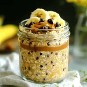 To make Peanut Butter Cup Protein Overnight Oats, you will need: - 1 cup rolled oats - 2 cups unsweetened almond milk - 2 tablespoons natural peanut butter - 2 tablespoons chocolate-flavored protein powder - 1 tablespoon honey or pure maple syrup - 1 tablespoon chia seeds - 1/4 teaspoon pure vanilla extract - A pinch of sea salt - 2 tablespoons mini dark chocolate chips You can add fun toppings to your oats like: - Sliced bananas - Crushed nuts (almonds or walnuts) - A dollop of extra peanut butter Each ingredient in this recipe adds flavor and nutrition. - Rolled oats provide fiber, which helps keep you full. - Almond milk is low in calories and dairy-free. - Peanut butter adds healthy fats and protein. - Chocolate protein powder boosts protein content without extra calories. - Honey or maple syrup adds a touch of sweetness. - Chia seeds are rich in omega-3s and help thicken the oats. - Vanilla extract enhances flavor without added sugar. - Sea salt balances sweetness and enhances taste. - Dark chocolate chips add a treat while giving antioxidants. This simple mix creates a tasty, healthy breakfast that fuels your day! 1. Start by taking a medium mixing bowl. Add 1 cup of rolled oats and 2 cups of unsweetened almond milk. Make sure the oats are fully soaked. 2. Next, add 2 tablespoons of natural peanut butter. You can choose creamy or crunchy. Then, add 2 tablespoons of chocolate-flavored protein powder. 3. Sweeten your mix with 1 tablespoon of honey or pure maple syrup. Add 1 tablespoon of chia seeds for texture and health. 4. Pour in 1/4 teaspoon of pure vanilla extract and a pinch of sea salt. 5. Now it’s time to mix! Use a whisk or spoon to blend everything well. Make sure the peanut butter is spread out evenly. 6. Gently fold in 2 tablespoons of mini dark chocolate chips. This adds a fun chocolatey touch. 7. Transfer the mixture into two airtight jars. Leave a little room at the top for the oats to expand. 8. Seal the jars and put them in the fridge overnight or for at least 6 hours. This soaking time is key for the best texture. - Mix the oats and almond milk first. This helps the oats soak up the milk quickly. - When adding peanut butter, warm it slightly. This makes it easier to mix. - Use a whisk for a smoother blend. It helps break up any clumps of peanut butter. - Be gentle when adding chocolate chips. You want them to stay whole for bites of chocolate. Soaking overnight is vital. It allows the oats to absorb the almond milk. This makes them soft and creamy. Chia seeds also thicken the mix, adding fiber and nutrients. If you skip this step, the oats may be too hard. A good soak leads to a tasty treat that’s ready to eat! To make great overnight oats, follow some simple tips. First, always use rolled oats. They soak well and stay chewy. Instant oats become mushy, and that’s not what we want. Second, ensure the oats sit in enough liquid. Use a 2:1 ratio of liquid to oats. This helps them absorb flavors and become creamy. Third, mix the ingredients well. Stir until everything blends, especially the peanut butter. You can easily change the flavor of your overnight oats. Try different nut butters like almond or cashew for a twist. If you want a sweeter taste, add more honey or syrup. To mix up the texture, add nuts or seeds. They will give your oats a satisfying crunch. Want a chocolate kick? Swap in different chocolate protein powders or add cocoa powder. Add fruits like berries or apples for natural sweetness and freshness. Store your overnight oats in airtight containers. Glass jars work well, too. This keeps them fresh and prevents spills. They last about five days in the fridge. If you notice any strange smells or colors, it’s best to discard them. For meal prep, make a few jars at once. This way, you have a quick breakfast ready to go. {{image_4}} You can change up the recipe to fit your needs. If you are gluten-free, use gluten-free oats. For nut allergies, try sunflower seed butter instead of peanut butter. This keeps the flavor tasty and safe. If you want lower sugar, swap honey for a sugar-free sweetener. Mixing flavors can make your oats fun! Use vanilla protein powder for a sweet twist. If you love chocolate, try a chocolate nut butter. You can even add cocoa powder for a richer taste. For a fruity touch, add cinnamon or nutmeg. These flavors enhance the overall dish. To make it vegan, use maple syrup instead of honey. Almond milk is already vegan, so you are set there! For gluten-free oats, check the label. Not all oats are gluten-free, so pick those that are certified. These small changes let everyone enjoy this dish. To keep your Peanut Butter Cup Protein Overnight Oats fresh, use airtight jars. I love using glass jars because they hold the flavor well. After you prepare the oats, fill each jar, leaving some space at the top. This space allows the oats to expand. Make sure the jars are sealed tightly before placing them in the fridge. This way, your oats stay safe and tasty! These oats will last in the fridge for about 3 to 5 days. I recommend making them on a Sunday for easy breakfasts during the week. For meal prep, you can double or triple the recipe. Just divide the mixture among more jars. This saves time and makes breakfast easy. If you want to add toppings, keep them separate until you’re ready to eat. This keeps them fresh and crunchy. Always check your oats before eating. If you see mold or a strange smell, toss them out. The oats may also change color or texture, which means they’re not good anymore. If they feel slimy or sticky, it’s best to throw them away. Trust your senses! Fresh oats should smell nutty and chocolatey, with a smooth texture. Enjoy your delicious, safe breakfast! You can keep these oats in the fridge for up to five days. This makes them a great meal prep option. Just ensure they are in airtight containers to maintain freshness. If you notice any off smells or changes in texture, it’s best to toss them. Yes, you can use quick oats. However, the texture will change. Quick oats will absorb liquid faster and may become mushy. If you prefer a chewier bite, stick with rolled oats. They hold their shape better and provide a heartier feel. If you're not a fan of almond milk, you can use other plant-based milks. Options like oat milk or soy milk work well. You can also use regular dairy milk if you prefer. Just remember that each milk type can slightly change the flavor and creaminess of your oats. Peanut Butter Cup Protein Overnight Oats are simple and tasty. We discussed key ingredients, step-by-step instructions, and tips to make the best oats. You learned how to customize your oats and store them for later. Remember, the right ingredients make a big difference. Experiment with flavors to find your favorite mix. Keep these oats fresh for quick, healthy meals. Enjoy creating your perfect bowl!