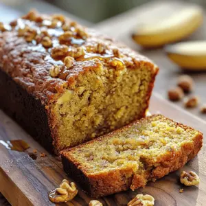 For ultra moist banana nut bread, gather these key ingredients: - 3 ripe bananas, thoroughly mashed - 1/2 cup coconut oil, melted and slightly cooled - 1 cup packed brown sugar - 2 large eggs, at room temperature - 1 teaspoon pure vanilla extract - 1 teaspoon baking soda - 1/4 teaspoon fine sea salt - 1 1/2 cups all-purpose flour - 1/2 cup walnuts or pecans, roughly chopped - 1/4 teaspoon ground cinnamon (optional, but recommended) - 1/4 cup plain Greek yogurt These ingredients work together to create a rich, moist loaf. Ripe bananas are the star of this recipe. They add natural sweetness and moisture. Choose bananas with brown spots on the peel. These spots mean the sugars have developed fully. This ripeness makes the bread tender and flavorful. Mashed bananas blend easily into the batter. They give the bread that ultra moist texture we all love. Nuts add crunch and flavor to banana nut bread. I recommend using walnuts or pecans. Walnuts bring a nice earthy taste, while pecans offer a sweeter profile. Both nuts work well in the batter. Chop them roughly to ensure even distribution. This way, every slice has a bite of nutty goodness. You can experiment with other nuts too, but stick to these for the best results. First, set your oven to 350°F (175°C). This helps the banana nut bread bake evenly. Next, take a 9x5-inch loaf pan. Grease it with butter or coconut oil. You can also line it with parchment paper. This makes it easy to remove the bread later. In a large bowl, mash 3 ripe bananas until smooth. Add 1/2 cup of melted coconut oil. Mix these together until they are well blended. This step is key to keeping the bread moist. Now, slowly add 1 cup of packed brown sugar. Stir until it's fully mixed in. Next, add 2 large eggs, one at a time. Mix well after each egg. Finally, stir in 1 teaspoon of pure vanilla extract and 1/4 cup of plain Greek yogurt. This adds creaminess and moisture. In another bowl, whisk together 1 1/2 cups of all-purpose flour, 1 teaspoon of baking soda, 1/4 teaspoon of fine sea salt, and 1/4 teaspoon of ground cinnamon if you choose to use it. Make sure these dry ingredients are mixed evenly. Now, gently add the dry mix to the wet ingredients. Use a spatula or wooden spoon to combine. Stir just until mixed. Overmixing can make the bread tough. Pour the batter into the prepared loaf pan. Smooth the top with a spatula to make it even. Place the pan in the oven. Bake for 60 to 70 minutes. To check if it’s done, insert a toothpick into the center. It should come out clean or have a few moist crumbs. Once baked, let the bread cool in the pan for 10 minutes. Then transfer it to a wire rack to cool completely before slicing. To make your banana bread ultra moist, start with ripe bananas. The riper, the better! They add natural sweetness and moisture. Use three bananas and mash them well. Mixing in melted coconut oil helps too. It keeps the bread soft. Avoid overmixing when combining wet and dry ingredients. This keeps the bread tender and fluffy. Adding Greek yogurt to your batter boosts moisture. It also makes the bread richer. Use 1/4 cup of plain Greek yogurt. Mix it in with the wet ingredients. This small step makes a big difference in taste and texture. You will love the creaminess it brings to every bite. One common mistake is using under-ripe bananas. They do not provide enough moisture or sweetness. Another mistake is overmixing the batter. This can make your bread tough. Be sure to fold in the nuts gently. Lastly, remember to check for doneness. Insert a toothpick in the center. It should come out clean or with a few moist crumbs. These tips will help you bake the perfect banana nut bread! {{image_4}} To make gluten-free banana nut bread, swap out the all-purpose flour. Use a gluten-free flour blend instead. Look for one that contains xanthan gum. This helps give the bread structure. You can find many blends at your local store. For a vegan version, replace the eggs with flaxseed meal. Mix 1 tablespoon of flaxseed meal with 2.5 tablespoons of water. Let it sit for five minutes to thicken. Also, swap the Greek yogurt for a plant-based yogurt. This keeps the bread moist while being dairy-free. You can spice up your banana nut bread in many ways. Adding 1/4 teaspoon of nutmeg works well with cinnamon. You can also fold in chocolate chips or dried fruit for a twist. Try mixing in shredded coconut for a tropical touch. Each option adds unique flavor and texture. To keep your banana nut bread fresh, store it at room temperature. Wrap it tightly in plastic wrap or place it in an airtight container. This helps prevent it from drying out. If you plan to eat it within a few days, this method works great. Just remember to keep it away from direct sunlight or heat sources. Freezing banana nut bread is easy. First, let the bread cool completely. Then, slice it into individual pieces. Wrap each slice in plastic wrap. After that, place the wrapped slices in a freezer bag. Squeeze out the air before sealing the bag. This keeps your bread fresh for up to three months. When ready to enjoy, just thaw a slice at room temperature or toast it directly from the freezer. To reheat your banana nut bread, use an oven or toaster. Preheat the oven to 350°F (175°C). Place the bread or slices on a baking sheet. Heat for about 10 to 15 minutes. If using a toaster, toast each slice for a few minutes until warm. This helps restore the moist texture and delicious flavor. Enjoy it warm with a pat of butter or a drizzle of honey! Yes, you can use other oils. You can try vegetable oil or canola oil. They will work fine. You can also use melted butter for a rich flavor. Just remember, different oils can change the taste slightly. To ripen bananas fast, place them in a brown paper bag. This traps the ethylene gas they emit. It speeds up the ripening process. You can also add an apple to the bag for even faster results. If you're in a rush, you can bake unpeeled bananas at 300°F (150°C) for about 15-20 minutes. To check if your banana nut bread is ready, insert a toothpick into the center. If it comes out clean or with a few moist crumbs, it is done. If it has wet batter, bake it a bit longer. Don’t rush this step; it’s key for great bread! Yes, you can make banana nut bread without nuts. Just skip the nuts in the recipe. You can add chocolate chips or dried fruit instead. This keeps the bread moist and tasty while adding a fun twist! This blog focused on making the best banana nut bread. We covered key ingredients, like ripe bananas and nuts, and why they matter. I shared step-by-step instructions to ensure your bread is moist and delicious. You learned simple tips to avoid common mistakes and variations for special diets. In the end, treat this banana nut bread as your canvas. Let your creativity shine with flavors and mix-ins. You’ll enjoy tasty results every time you bake.