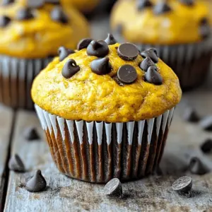 - 1 cup canned pumpkin puree - 2 ripe bananas, well mashed - 2 large eggs - 1/4 cup honey or maple syrup - 1/4 cup unsweetened applesauce - 1 teaspoon pure vanilla extract - 1 1/2 cups whole wheat flour - 1 teaspoon baking powder - 1/2 teaspoon baking soda - 1 teaspoon ground cinnamon - 1/2 teaspoon ground nutmeg - 1/4 teaspoon salt - 1/2 cup dark chocolate chips These muffins are packed with goodness. Pumpkin provides beta-carotene, which is great for your eyes. Bananas offer potassium, good for your heart. Eggs add protein, helping you feel full. Whole wheat flour gives fiber, aiding digestion. Dark chocolate chips add antioxidants, making these treats even better. Using honey or maple syrup gives natural sweetness with added minerals. Applesauce keeps the muffins moist without extra fat. You can make swaps if needed. For the pumpkin puree, you can use homemade if you have it. If you don’t have bananas, try unsweetened yogurt or another fruit puree. You can use flax eggs instead of regular eggs for a vegan option. If you want a gluten-free version, swap the whole wheat flour for almond or oat flour. For sweeteners, agave syrup works well too. Start by preheating your oven to 350°F (175°C). While it warms up, grab a muffin tin. You can line it with paper liners or lightly grease it. This step helps prevent sticking. In a large bowl, mix the wet ingredients. Combine 1 cup of canned pumpkin puree with 2 mashed bananas. Add in 2 large eggs, 1/4 cup of honey or maple syrup, 1/4 cup of unsweetened applesauce, and 1 teaspoon of pure vanilla extract. Stir until the mixture is smooth and well blended. In another bowl, whisk together the dry ingredients. Use 1 1/2 cups of whole wheat flour, 1 teaspoon of baking powder, 1/2 teaspoon of baking soda, 1 teaspoon of ground cinnamon, 1/2 teaspoon of ground nutmeg, and 1/4 teaspoon of salt. Mix until everything is combined well. Now, it's time to combine the wet and dry mixtures. Gradually add the dry mixture to the wet ingredients, stirring gently. Mix just until combined. The batter should still be slightly lumpy. This ensures your muffins turn out soft and fluffy. Next, fold in 1/2 cup of dark chocolate chips. Make sure they are evenly mixed throughout the batter. You can use dairy-free chips if you prefer. Use a spoon or scoop to fill each muffin cup about 2/3 full. This allows space for the muffins to rise as they bake. Place the muffin tin in your preheated oven. Bake for 18 to 20 minutes. To check if they are done, insert a toothpick into the center of a muffin. If it comes out clean, they are ready. Once baked, let the muffins cool in the pan for 5 minutes. Then, transfer them to a wire rack to cool completely. To get the best muffin texture, mix your wet and dry ingredients gently. Overmixing can lead to tough muffins. You want the batter to be a little lumpy. This keeps it soft and fluffy. If you notice some flour pockets, that's okay. They will disappear as the muffins bake. Make sure your oven is preheated to 350°F (175°C) before you bake. This helps the muffins rise evenly. Use a muffin tin lined with paper cups or greased lightly. This prevents sticking and helps with easy removal. Bake for 18-20 minutes, but start checking at 18 minutes. Insert a toothpick into the center. If it comes out clean, your muffins are done! Serve these muffins warm for the best taste. Try adding a pat of almond butter on top for extra flavor. You can also sprinkle a few chocolate chips on top before baking for a fun look. These muffins pair well with a hot cup of coffee or tea. They make a great snack or breakfast choice. Enjoy sharing them with family or friends! {{image_4}} You can easily make these muffins gluten-free. Simply replace whole wheat flour with a gluten-free flour blend. Look for one that includes xanthan gum, as it helps with texture. You may need to adjust the liquid slightly. Add a little more applesauce if the batter feels too dry. To make these muffins vegan, swap the eggs for flax eggs. Mix one tablespoon of ground flaxseed with three tablespoons of water. Let it sit for five minutes until it thickens. Use maple syrup instead of honey for sweetness. This keeps the muffins plant-based and still delicious. You can enhance the flavor of your muffins with add-ins. Consider mixing in nuts like walnuts or pecans for a crunch. Add a tablespoon of pumpkin spice for extra warmth. You can also toss in dried fruit like cranberries or raisins. Each option brings a new taste to your muffins. To keep your healthy pumpkin chocolate chip muffins fresh, store them in an airtight container. This helps to keep moisture in and prevents them from drying out. Place a paper towel at the bottom of the container to absorb excess moisture. You can keep them at room temperature for up to three days. If you want them to last longer, consider refrigerating them. They will stay good for about a week in the fridge. When you are ready to enjoy your muffins again, reheating is simple. You can use a microwave for quick results. Place a muffin on a plate and heat it for about 15-20 seconds. This warms it up nicely. If you prefer a crispier texture, try using an oven. Preheat it to 350°F (175°C), then warm the muffins for about 5-10 minutes. This will bring back that fresh-baked taste. Freezing is a great way to save muffins for later. Allow the muffins to cool completely before freezing. Wrap each muffin in plastic wrap or foil. Then, place them in a freezer-safe bag or container. They can last up to three months in the freezer. When you're ready to eat them, take out a muffin and let it thaw in the fridge overnight. For quicker thawing, you can microwave it for 30-40 seconds. Enjoy your tasty treat anytime! Yes, you can use fresh pumpkin. Start by roasting the pumpkin. Cut it in half, scoop out the seeds, and roast it in the oven until soft. Once it's cool, mash it up. This method adds great flavor. Just remember to use the same amount as canned pumpkin. To lower the sugar, reduce the honey or maple syrup. You can cut it to 2 tablespoons. You can also replace some of it with more applesauce. This keeps the muffins moist while cutting down on sugar content. If you need a banana substitute, use unsweetened applesauce. You can also use 1/4 cup of yogurt. Another option is 1/4 cup of silken tofu, blended until smooth. Each of these will keep muffins moist. Check for doneness by inserting a toothpick into the center of a muffin. If it comes out clean, they are ready. The muffins should also spring back when lightly pressed. If they look golden brown, that's a good sign too! You learned about key ingredients for delicious muffins and their nutritional perks. The step-by-step guide makes baking easy. With tips for texture and best practices for storage, you can enjoy fresh muffins anytime. Don’t forget the fun variations to make them your own. Experimenting will help you find your favorites. Muffins can fit many diets and tastes. Dive in and enjoy baking delicious treats!