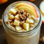 - 1 cup rolled oats - 1 cup unsweetened almond milk - 1 scoop vanilla protein powder Rolled oats are the base of this dish. They soak well and give a nice texture. I use unsweetened almond milk, but you can choose any milk you like. The vanilla protein powder adds a boost of flavor and nutrition. - 1 teaspoon ground cinnamon - 1 tablespoon maple syrup (optional) Ground cinnamon gives a warm, cozy taste. It pairs perfectly with apples. The maple syrup is optional but adds a nice sweetness. You can skip it if you want to keep it lighter. - Chopped walnuts or pecans - Extra apple slices for garnish I love adding chopped walnuts or pecans for a crunch. They also add healthy fats. Extra apple slices make a great garnish. They look pretty and taste great on top of your oats. 1. Start with a large bowl. Add 1 cup of rolled oats, 1 scoop of vanilla protein powder, 1 teaspoon of ground cinnamon, and 1 tablespoon of chia seeds. Mix these dry ingredients well. 2. Next, add 1 cup of unsweetened almond milk. If you want it sweeter, add 1 tablespoon of maple syrup. Sprinkle a pinch of salt in for flavor. Stir everything together until smooth. 1. Now, take 1 medium apple, core it, and cut it into small pieces. Gently fold the diced apple into the oat mixture. This adds texture and freshness. 2. Spoon the mixture into jars or containers. Make sure to divide it evenly. Seal them tightly to keep the goodness in. 1. Place the containers in the refrigerator. Let them soak overnight or for at least 4 hours. This allows the oats to soak up the milk. 2. For a creamier texture, stir the oats when you take them out. If they seem thick, add a splash of milk to reach your preferred consistency. These simple steps ensure you have a delicious breakfast waiting for you! Getting the right ingredient ratios is key. I always use 1 cup of oats and 1 cup of almond milk. This ratio gives the oats a great texture. If you want a sweeter taste, add 1 tablespoon of maple syrup. You can adjust sweetness to your liking. If you want it creamier, add more almond milk. Use any milk you like. Almond milk works well, but oat or soy milk is great too. If you want more protein, try adding Greek yogurt. You can also use more protein powder. This will keep you full longer and add flavor. These oats are perfect for breakfast. Pair them with yogurt or a smoothie for a balanced meal. You can make them ahead of time, too. Store them in jars for easy grab-and-go meals. This way, your mornings stay stress-free. {{image_4}} You can make your apple cinnamon protein overnight oats even better by adding more fruit. Try slicing up a banana and mixing it in. Bananas add natural sweetness and creaminess. You can also use berries like strawberries or blueberries. They bring bright flavor and color. If you like dried fruit, consider adding raisins or cranberries. They give a chewy texture and extra sweetness. You can mix dried fruits with fresh ones for a fun mix. Want to change the taste? You can use different spices, like nutmeg or ginger. They add warmth and depth. Just a pinch can make a big difference. Swapping protein powders is another way to switch things up. Try chocolate protein powder for a richer taste. You can even use plant-based protein if you prefer. To make your oats vegan, ensure you use plant-based milk. Almond milk works great, but feel free to try oat or soy milk. Check that your protein powder is vegan too. For gluten-free oats, choose certified gluten-free rolled oats. They ensure you avoid any gluten cross-contamination. This way, everyone can enjoy your delicious overnight oats! You can keep overnight oats in the fridge for up to five days. Store them in airtight containers to keep them fresh. After five days, check for any off smells or signs of spoilage. If they seem fine, they should still be good to eat. Yes, you can freeze overnight oats. It’s a great way to save time. When freezing, use freezer-safe containers. Leave some space at the top for expansion. You can freeze oats for up to three months. Just remember to label your containers with the date. To enjoy chilled oats, just stir them and add a splash of milk if needed. If you want to heat them, microwave on low for 30 seconds. Stir again and heat in short bursts until warm. Avoid overheating, as this can make them dry out. Enjoy your oats warm or cold, whichever you prefer! Rolled oats are the best choice for overnight oats. They soak up liquid well and give a great texture. Quick oats can turn mushy and lose their shape. If you want a chewy bite, stick with rolled oats. They maintain their form and flavor, making your dish more enjoyable. Yes, you can make overnight oats without protein powder. Here are some great alternatives: - Greek yogurt adds creaminess and protein. - Nut butter, like almond or peanut, boosts flavor and nutrition. - Chia seeds are a great source of protein and fiber. Experiment with these options to find what you enjoy most. To achieve creamier overnight oats, try these tips: - Use more liquid. Adding extra almond milk or yogurt helps. - Blend your oats before mixing. This creates a smoother texture. - Add mashed banana or avocado for creaminess. - If it’s too thick after soaking, stir in a bit of milk before serving. Following these suggestions will give you the perfect creamy consistency every time. Overnight oats are simple, tasty, and nutritious. We covered the main ingredients like rolled oats and almond milk, flavor enhancers, and optional toppings. I shared step-by-step instructions, tips for the perfect texture, and exciting variations. Don't shy away from customizations to fit your taste. Experiment with fruits, spices, and even protein sources. With easy storage tips, you can enjoy these oats fresh or frozen. Make them your own and enjoy a healthy breakfast that fuels your day.