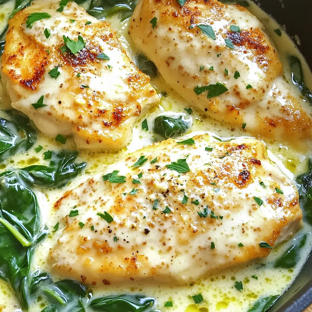 One-Pot Creamy Garlic Parmesan Chicken & Spinach Delight