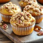 To make these Maple Pecan Pumpkin Streusel Muffins, you need the right ingredients. Here’s a complete list: - Canned pumpkin puree: 1 cup - Brown sugar: 1/2 cup packed - Pure maple syrup: 1/4 cup - Vegetable oil: 1/3 cup - Eggs: 2 large, at room temperature - All-purpose flour: 1 cup - Whole wheat flour: 1/2 cup - Baking powder: 1 teaspoon - Baking soda: 1 teaspoon - Ground cinnamon: 1 teaspoon - Ground nutmeg: 1/2 teaspoon - Ground ginger: 1/4 teaspoon - Salt: 1/4 teaspoon - Chopped pecans: 1/2 cup - Rolled oats: 1/3 cup - Granulated sugar: 1/4 cup (for streusel topping) - Ground cinnamon: 1/2 teaspoon (for streusel topping) These ingredients combine to create a muffin that bursts with flavor. The pumpkin puree gives moisture and a lovely orange hue. Brown sugar adds a deep sweetness, while maple syrup brings a unique taste. The mix of flours provides a hearty base. Pecans add crunch and a rich, nutty flavor. The spices like cinnamon and nutmeg warm your kitchen with their sweet aroma. The streusel topping gives a delightful crunch that contrasts the soft muffin. Gather these ingredients before you start cooking. This way, the process will be smooth and fun. - Preheat oven to 350°F (175°C). - Line muffin tin with paper liners or grease with non-stick spray. - In a large bowl, whisk together pumpkin puree, brown sugar, maple syrup, vegetable oil, and eggs until smooth. - Sift all-purpose and whole wheat flour with baking powder, baking soda, cinnamon, nutmeg, ginger, and salt. - Gradually mix the dry ingredients into the wet mixture until just combined. - Fold in the chopped pecans gently to keep some texture. - In a small bowl, combine rolled oats, granulated sugar, and ground cinnamon until well mixed. - Evenly divide the batter into muffin cups, filling each about two-thirds full. - Generously sprinkle the streusel topping over the batter. - Bake for 20-25 minutes until a toothpick comes out clean. These steps will guide you to perfect Maple Pecan Pumpkin Streusel Muffins. Enjoy the rich flavors and cozy aromas that fill your kitchen! To keep your muffins moist, use room temperature eggs. Cold eggs can make the batter too thick. Also, mix just until combined. Overmixing can dry out the muffins. You want a slightly lumpy batter for the best texture. Get creative with the streusel topping. You can add more spices like nutmeg or cloves for extra warmth. Different nuts, like walnuts or almonds, can also change the flavor. Try adding a pinch of sea salt to balance the sweetness. These muffins shine when served warm. Drizzle some maple syrup on top for a sweet touch. You can also pair them with coffee or tea for a cozy snack. If you're feeling fancy, serve them on a pretty platter with a dusting of powdered sugar. Enjoy these muffins fresh or warmed for that perfect treat! {{image_4}} If you or someone you know has nut allergies, you can easily make these muffins nut-free. Simply substitute the pecans with sunflower seeds. Sunflower seeds add a nice crunch without the nutty flavor. If you prefer, you can also leave the nuts out completely. The muffins will still be tasty! For those who need a gluten-free option, switch to a gluten-free flour blend. Many brands offer a blend that works well in baking. This keeps the muffins light and fluffy. Make sure to check the blend’s instructions, as some may need extra binding agents like xanthan gum. Want to add a twist to your muffins? You can add chocolate chips or dried cranberries. Chocolate chips bring a sweet touch that pairs well with pumpkin. Dried cranberries add a tartness that balances the sweetness. Feel free to mix and match! These simple changes can make your muffins even more delightful. Store your muffins at room temperature. Use an airtight container. They will stay fresh for up to three days. This keeps them soft and tasty. For long-term storage, freeze the muffins. Place them in a zip-top bag. They can last in the freezer for up to three months. This method is great for saving leftovers. When you want to enjoy a muffin, you can reheat it. Use the microwave for 10 to 15 seconds. If you prefer, use the oven. Warm them up until they are nice and cozy. Enjoy the rich flavors again! Yes, but ensure it's pureed and properly cooked. Fresh pumpkin adds a bright taste. Just roast it until soft, then blend until smooth. This step makes your muffins moist and flavorful. Insert a toothpick; it should come out clean when fully baked. If the toothpick has wet batter, bake a few more minutes. This simple test helps you avoid undercooked muffins. Honey or agave syrup can be used as alternatives. Both add sweetness and a unique flavor. Just keep in mind that honey will make the muffins a bit denser. Make sure to accurately measure ingredients and avoid overmixing. Use a light hand when mixing. This keeps air in the batter, making your muffins soft and airy. In this blog post, I shared a simple recipe for delicious pumpkin muffins. You learned about the essential ingredients and steps to prepare them. I also provided tips for making your muffins moist and variations for different tastes. Remember to store leftovers properly to enjoy them later. With these insights, you can bake tasty treats that everyone will love. Now, gather your ingredients and start baking for a warm, cozy snack!