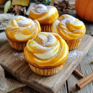 - 1 ½ cups all-purpose flour - 1 teaspoon baking powder - 1 teaspoon baking soda - ½ teaspoon salt - 1 teaspoon ground cinnamon - ½ teaspoon ground nutmeg - ½ teaspoon ground ginger - 1 cup pure pumpkin puree - ½ cup granulated sugar - ½ cup packed brown sugar - 2 large eggs - ½ cup vegetable oil - 1 teaspoon vanilla extract - 4 ounces cream cheese, softened - ¼ cup powdered sugar - 1 teaspoon lemon juice - Optional: ½ cup chopped walnuts or pecans When you gather the ingredients, focus on freshness. Use pure pumpkin puree for the best flavor. Fresh spices, like cinnamon and nutmeg, will really enhance your bread. I love mixing granulated and brown sugar. The brown sugar adds a deep, rich taste. For the cream cheese layer, make sure the cream cheese is soft. This helps it mix well. The lemon juice adds a nice zing. If you enjoy nuts, toss in some chopped walnuts or pecans. They add a great crunch and flavor. These ingredients come together to create a moist and delicious bread. You will enjoy the warm spices and creamy filling. Each bite is a treat! - Preheat your oven to 350°F (175°C). - Grease the loaf pan or line it with parchment paper. This helps with easy removal. - In a medium bowl, combine all-purpose flour, baking powder, baking soda, salt, cinnamon, nutmeg, and ginger. Mix well and set aside. - In a larger bowl, blend pumpkin puree, granulated sugar, brown sugar, eggs, vegetable oil, and vanilla extract. Whisk until smooth. - Gradually add the dry mixture to the wet one. Use a spatula to mix gently. Avoid overmixing for a light texture. If you want, fold in chopped nuts. - In a separate bowl, mix softened cream cheese, powdered sugar, and lemon juice until creamy. This is your cream cheese layer. - Pour half of the pumpkin batter into the loaf pan. Spread it evenly. - Dollop the cream cheese mixture over the pumpkin batter. Spread it out evenly. - Pour the rest of the pumpkin batter on top. Use a knife to swirl the batter for a marbled look. Be gentle to keep the cream cheese intact. - Place the loaf pan in the oven. Bake for 60-70 minutes. - Check for doneness by inserting a toothpick into the center. It should come out clean. - Let the bread cool in the pan for 10 minutes. Then, transfer it to a wire rack to cool completely. To make your Pumpkin Cream Cheese Muffin Bread fluffy, avoid overmixing. Mix the wet and dry ingredients until just combined. Overmixing can lead to tough bread. If you want a gluten-free option, use a gluten-free flour blend. Choose one that works well for baking, like almond or coconut flour. For a vegan option, replace eggs with flax eggs. Use one tablespoon of flaxseed meal mixed with three tablespoons of water per egg. For an eye-catching presentation, slice the cooled bread into thick pieces. Arrange them on a rustic wooden board. Dust the top with powdered sugar for a sweet touch. A sprinkle of cinnamon adds warmth and color. This bread pairs perfectly with warm coffee or tea, enhancing its cozy flavors. Try serving it with a dollop of whipped cream or a side of maple syrup for extra delight. Enjoy! {{image_4}} You can enjoy this bread even if you are gluten-free. Use a gluten-free flour blend in place of all-purpose flour. Look for blends with a mix of rice flour, tapioca flour, and potato starch. This combination will give your bread a good texture. Check the package for a 1:1 swap ratio to keep the same measurements. If you want a vegan version, it’s easy to switch things up. Replace the eggs with flax eggs. Mix one tablespoon of ground flaxseed with three tablespoons of water for each egg. Let it sit for a few minutes until it thickens. For cream cheese, use a plant-based cream cheese. This will keep the rich flavor without dairy. Add a fun twist by mixing in chocolate chips or dried fruits. Dark chocolate chips give a sweet touch. Dried cranberries or raisins add a fruity burst. Fold them into the batter before baking. These additions will make your bread even more delightful! To keep your Pumpkin Cream Cheese Muffin Bread fresh, store it properly. First, let it cool completely. Then, place it in an airtight container. You can also wrap it tightly in plastic wrap. If you want to freeze it, slice the bread first. Use freezer-safe bags or containers. This way, you can enjoy a piece anytime! - Refrigerating: Keep in the fridge for up to one week. - Freezing: Lasts up to three months. Reheating your muffin bread can bring back its fresh taste. You can use an oven or microwave. For the oven, preheat to 350°F (175°C). Place slices on a baking sheet. Heat for about 10 minutes or until warm. For the microwave, place a slice on a plate. Heat for 10 to 15 seconds. This method works well if you want a quick treat! To make your bread moist, use enough pumpkin puree. This adds not just flavor but also moisture. You can add an extra egg or use more oil too. Make sure not to overmix the batter. Mixing too much can make it dense and dry. Yes, you can freeze Pumpkin Cream Cheese Muffin Bread! Wrap it tightly in plastic wrap or foil. Store it in a freezer bag to keep it fresh. It lasts for up to three months in the freezer. When you’re ready to eat it, let it thaw in the fridge overnight. If you can’t find pumpkin puree, use sweet potato puree instead. It has a similar taste and texture. You can also use butternut squash puree if you like. Both options work well in this recipe. You can use different nuts like pecans or almonds. If you don’t like nuts, feel free to skip them! The bread will still be delicious and soft without them. To slice the bread, use a sharp knife. Slice it while it is cool for clean cuts. If it’s too warm, it may fall apart. Cutting it on a cutting board makes it easier. Enjoy those beautiful slices with your favorite drink! This blog post covered a delicious recipe for Pumpkin Cream Cheese Muffin Bread. We explored key ingredients like flour, pumpkin puree, and cream cheese. I shared step-by-step baking instructions and tips for a perfect texture. You learned about gluten-free and vegan options to customize your bread. Don’t forget storage tips to keep leftovers fresh. Experiment with flavors and make this recipe your own. Enjoy baking and savoring each bite!