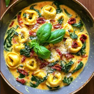 - Cheese tortellini (fresh or frozen) - Sun-dried tomatoes in oil - Fresh spinach - Bell pepper - Garlic - Vegetable broth - Heavy cream - Dried Italian herbs - Red pepper flakes - Olive oil - Salt and black pepper - Fresh basil leaves and grated Parmesan cheese for serving The main ingredients set the stage for rich flavor. Cheese tortellini brings a soft, creamy texture. You can use fresh or frozen tortellini, making it easy for anyone. Sun-dried tomatoes add a sweet and tangy punch. They give the dish depth. Fresh spinach adds color and nutrition. Next, we have the additional ingredients. Bell pepper offers a slight crunch and sweetness. Use red or yellow peppers for the best taste. Garlic is a must. It gives the dish a warm, fragrant note. Vegetable broth adds richness while keeping it light. For seasonings, heavy cream gives a luscious finish. It makes the sauce creamy and dreamy. Dried Italian herbs bring the classic taste of Italy. Red pepper flakes can kick up the heat. Adjust them to your taste. Olive oil adds a smooth touch and helps sauté the veggies. Finally, don’t forget salt and black pepper. They enhance all the flavors. Fresh basil leaves and grated Parmesan cheese are perfect garnishes. They make the dish look beautiful and add fresh notes. With these ingredients, your Sun-Dried Tomato Tortellini Skillet will shine. The mix of flavors and textures makes it a winner! 1. Heat 2 tablespoons of extra virgin olive oil in a large skillet over medium heat. Wait until it shimmers. 2. Add 3 finely minced garlic cloves. Sauté for 1-2 minutes. Watch closely to keep it from browning. 3. Next, toss in 1 thinly sliced bell pepper and 1 cup of coarsely chopped sun-dried tomatoes. Sauté for 3-4 minutes until the bell pepper softens. 1. Pour in 1 cup of vegetable broth. Increase the heat slightly and bring it to a gentle simmer. 2. Stir in 12 oz of cheese tortellini. Cook according to the package instructions, usually 5-7 minutes. They will float when tender. 1. Reduce the heat. Gently mix in ½ cup of heavy cream. Let it simmer for 2-3 minutes to thicken. 2. Add 2 cups of fresh spinach, 1 teaspoon of mixed dried Italian herbs, and ¼ teaspoon of red pepper flakes if you like heat. Stir until the spinach wilts. 3. Season with salt and freshly ground black pepper. If the sauce is too thick, add more vegetable broth until you like the consistency. 4. Remove from heat. Garnish with fresh basil leaves and sprinkle with grated Parmesan cheese before serving. - Ensuring the garlic doesn’t burn: Start by heating olive oil over medium heat. When the oil shimmers, add minced garlic. Stir it for only 1-2 minutes. Watch it closely. If it turns brown, it gets bitter. - Achieving the right tortellini texture: Cook the tortellini in the broth until they float. This usually takes about 5-7 minutes. They should feel tender but not mushy. If you overcook them, they can fall apart in the sauce. - Ideal presentation methods: Serve the tortellini in shallow bowls. Add extra Parmesan on top for a nice touch. Drizzle with olive oil for a glossy finish. A few fresh basil leaves make it look even better. - Best sides to serve with: A crisp green salad works great with this dish. You can also serve garlic bread on the side. It’s perfect for dipping into the creamy sauce. - Suggested additional herbs and spices: To boost flavor, try adding fresh parsley or thyme. A pinch of smoked paprika can add depth. You can also sprinkle some Italian seasoning for extra zest. - Options for adjusting heat levels: If you want more heat, add more red pepper flakes. You can also use a dash of hot sauce. For less heat, skip the flakes altogether or use mild pepper instead. {{image_4}} You can switch up the vegetables to suit your taste. Here are some options: - Zucchini: Adds a nice crunch and absorbs flavors well. - Mushrooms: Offer a rich, earthy taste that pairs nicely with the tortellini. - Cherry tomatoes: They provide a burst of sweetness and color. For protein options, consider: - Grilled chicken: Adds a hearty texture and is packed with protein. - Shrimp: Cooks quickly and brings a fresh ocean flavor. - Chickpeas: A great plant-based protein that adds a nutty note. If you need this dish to be gluten-free, choose gluten-free tortellini. Many brands offer tasty options. You can also use zucchini noodles for a low-carb choice. For vegan or dairy-free modifications, swap the heavy cream for coconut milk or a cashew cream. Use a vegan tortellini or skip it altogether and add more veggies. Nutritional yeast can replace Parmesan, adding a cheesy flavor without the dairy. To change the taste, try different cheeses. Here are some ideas: - Feta cheese: Adds a tangy kick that complements the sun-dried tomatoes. - Goat cheese: Offers a creamy, rich flavor that melts beautifully. - Mozzarella: Provides a mild taste and gooey texture. Using sun-dried tomato pesto can also enhance the flavor. Mix it in with the cream for a deeper tomato taste. It brings extra herbs and spices, making the dish more vibrant. Store any leftovers in an airtight container. This keeps the dish fresh. Place it in the fridge right after it cools. It will stay good for about 3 to 4 days. When you want to enjoy it again, just reheat it on the stove. To freeze leftovers, let the dish cool completely. Then, place it in a freezer-safe container. Make sure to leave some space for expansion. It can last up to 3 months in the freezer. When you're ready to eat it, thaw it in the fridge overnight. Reheat gently on the stove, adding a splash of broth if needed. You can make this dish ahead of time. Prepare it fully and store it in the fridge for quick meals. Portion it into individual servings for easy access. This way, you can grab a meal anytime. Just reheat and enjoy! It takes about 10 minutes to prep and 25 minutes total. This makes it a quick meal for busy days. You can have it ready in just under half an hour. Yes, you can use frozen tortellini. Just adjust your cooking time. Frozen tortellini may take a few minutes longer to cook. Make sure to check the package for exact times. Yes, you can make it vegan! Use plant-based tortellini and swap heavy cream for coconut cream. You can also use vegetable broth instead of regular broth. The sun-dried tomatoes add a lot of flavor, so it will still taste great. This dish pairs well with a simple green salad. You can also serve it with garlic bread for a nice crunch. Another option is steamed vegetables for extra color and health. This blog post covered a tasty Sun-Dried Tomato Tortellini Skillet. We explored the main and additional ingredients, like cheese tortellini, sun-dried tomatoes, and spinach. You learned key steps to cook this dish, along with helpful tips and fun flavor variations. Remember to store leftovers well for later meals. Enjoy making this dish your own with unique twists. With simple methods and easy swaps, you can create a meal that’s quick, delicious, and satisfying. Now, it's time to get cooking!
