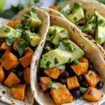 - 2 medium sweet potatoes, peeled and diced into 1/2-inch cubes - 1 can (15 oz) black beans, thoroughly rinsed and drained - 1 tablespoon extra virgin olive oil - 1 teaspoon chili powder - 1 teaspoon ground cumin - 1/2 teaspoon smoked paprika - Salt and freshly cracked black pepper to taste - 8 small corn tortillas - 1 ripe avocado, thinly sliced - 1/4 cup fresh cilantro, roughly chopped - Lime wedges for serving - Optional: Your favorite salsa for topping These ingredients create a hearty filling for your tacos. Sweet potatoes add a nice sweetness, while black beans give protein. The seasonings—chili powder, cumin, and smoked paprika—bring warmth and depth to each bite. Don't forget the toppings! Fresh avocado and cilantro add creaminess and brightness. When you pick your ingredients, choose quality and fresh items. This makes a big difference in flavor and nutrition. For the tortillas, go for corn; they add a nice texture and taste. You can mix and match toppings too. If you love spice, add jalapeños or a spicy salsa on top! To start, set your air fryer to 390°F (200°C). Preheating takes about 5 minutes. This step is key for even cooking. A hot air fryer helps the sweet potatoes crisp up nicely. In a large bowl, mix together the diced sweet potatoes and rinsed black beans. Drizzle 1 tablespoon of olive oil over the mix. Add 1 teaspoon each of chili powder and cumin, and 1/2 teaspoon of smoked paprika. Season with salt and freshly cracked black pepper. Toss everything well until the sweet potatoes are coated. Carefully place the filling into the air fryer basket. Spread it evenly to help it cook well. Air fry the mixture for 15 to 20 minutes. Shake the basket halfway through to ensure even cooking. The sweet potatoes should be tender and slightly crisp when done. While the filling cooks, warm your corn tortillas. You can use a dry skillet over medium heat for about 30 seconds on each side. This makes them soft and pliable. Alternatively, wrap them in a damp paper towel and microwave for about 20 seconds. Once your filling is ready, take a warm tortilla. Spoon a generous amount of the sweet potato and black bean mixture into the center. Serve your tacos hot, right after assembling. Enjoy the sweet and savory flavors in each bite. For extra fun, offer lime wedges and salsa on the side for added flavor. To get your sweet potatoes crispy, space them well in the air fryer. This allows hot air to circulate around the food. If you crowd the basket, the sweet potatoes will steam instead of crisp. Adjust cooking times based on your air fryer model. Some run hotter than others. Start with 15 minutes and check for doneness. You want them tender and slightly crisp on the outside. Feel free to add different toppings to your tacos. Sliced radishes, diced tomatoes, or crumbled feta can boost flavor. You can also try a drizzle of tahini or spicy mayo for a unique twist. If you want to change the filling, consider using roasted zucchini or corn. You can swap black beans for pinto or chickpeas. These options keep the dish fresh and exciting! {{image_4}} For a vegan twist, use plant-based toppings. Try adding fresh salsa, vegan cheese, or spicy avocado crema. You can also swap black beans for pinto beans or chickpeas. Both choices add a nice texture and flavor. If you need gluten-free choices, go for corn tortillas. They fit well with the filling and are naturally gluten-free. You can also use lettuce wraps instead. If you want to add more crunch, try adding cabbage or crunchy veggies. To spice things up, add diced jalapeños or serrano peppers to the sweet potato and black bean mix. This adds heat and flavor. You can also drizzle hot sauce over the tacos. Salsas with a kick can elevate the taste too. Enjoy finding the right balance of heat! To keep your tacos fresh, store them in an airtight container. Let them cool before sealing. Place the leftovers in the fridge. They stay good for about 3 days. If you want to keep them longer, freeze the filling. It can last up to 3 months. Just remember, the tortillas may get soggy after freezing. When it's time to enjoy your leftovers, reheat them right. For the best taste, use the air fryer. Heat it to 350°F (175°C) and warm the filling for about 5 minutes. This keeps the mixture crispy. If you use a microwave, put the filling in a bowl. Heat it in short bursts. This helps avoid soggy tacos. Warm the tortillas separately in a skillet or microwave. Enjoy your delightful meal just like the first time! Yes, you can use frozen sweet potatoes. Just make sure to thaw them first. Drain any excess water. This helps them cook evenly. If you skip this step, the texture might change. You can also cut them into smaller pieces for quicker cooking. To spice things up, add jalapeños or chopped chili peppers. You can also use hot sauce in the filling. A pinch of cayenne pepper adds a nice kick too. Adjust the spice level to fit your taste. Remember, you can always add more, but you can’t take it out. Yes, you can prep these tacos in advance. Cook the filling and store it in the fridge for up to three days. Warm it up when ready to serve. You can also warm the tortillas ahead of time. Just keep them in a clean cloth to stay warm. Great toppings include sliced avocado and fresh cilantro. Lime wedges add a zesty flavor. You can also try salsa for an extra twist. Crumbled feta cheese or dairy-free cheese works well too. Experiment with your favorites to find your perfect combo! This blog post covered how to make tasty tacos using sweet potatoes and black beans. I shared step-by-step instructions to guide you through preparing the filling, air frying, and assembling your tacos. You learned tips for making them crispy and adjusting the recipe to your liking. These tacos are easy to customize. Enjoy them hot with your preferred toppings. Store any leftovers properly so you can enjoy them later. Happy cooking!