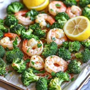 - 1 pound large shrimp, peeled and deveined - 4 cups broccoli florets - 4 tablespoons extra virgin olive oil - 4 cloves garlic, finely minced - 1 lemon, zested and juiced - 1 teaspoon smoked paprika - 1 teaspoon red pepper flakes (optional) - Salt and freshly cracked black pepper - Fresh parsley, finely chopped In this recipe, the main ingredients shine brightly. The shrimp provides a sweet and light base. Broccoli adds a nice crunch and color. The olive oil coats everything in rich flavor. It helps the dish roast well in the oven. For flavor, garlic is a must. It brings a strong, warm taste. The lemon zest and juice add brightness. Smoked paprika gives a hint of smokiness that makes each bite interesting. If you like heat, you can add red pepper flakes. Just a little can make the dish come alive. Seasoning with salt and black pepper is key for balance. Lastly, I love to sprinkle fresh parsley on top. It adds color and a fresh taste. This dish is not just tasty; it's also a feast for the eyes! - Preheat oven to 425°F (220°C). - Combine shrimp and broccoli in a mixing bowl. Start by warming your oven. This heat helps the shrimp and broccoli cook just right. In a big bowl, toss the shrimp with the broccoli florets. Make sure they mix well. This step sets the stage for the tasty flavors to come. - Add olive oil, garlic, lemon zest, lemon juice, smoked paprika. - Season with salt and pepper, and toss thoroughly. Next, pour in the olive oil. Then, add the minced garlic, lemon zest, and lemon juice. Sprinkle in the smoked paprika. Season with salt and freshly cracked black pepper. This mix brings out bold flavors. Use your hands or a spatula to toss everything together. You want each piece to be coated in this zesty mixture. - Prepare sheet pan with parchment paper. - Spread mixture evenly and bake for 10-12 minutes. Now, line a sheet pan with parchment paper. This keeps your food from sticking and makes cleanup easy. Spread the shrimp and broccoli evenly on the pan. This helps them roast nicely. Place the pan in your preheated oven. Bake for about 10-12 minutes. The shrimp will turn pink and opaque, while the broccoli stays crisp. Keep an eye on it; you want them cooked, but not overdone. To cook shrimp perfectly, look for two key signs. First, it should turn a lovely pink color. Second, it should be opaque. When you see these signs, your shrimp is done! For the broccoli, keep it crisp by not overcooking. Bake it for about 10-12 minutes. This way, it stays bright green and crunchy. If you feel unsure, check it a minute early. You want it tender but not mushy. When it comes to serving, presentation matters. Serve the shrimp and broccoli over a fluffy bed of rice or quinoa. A lemon wedge on the side adds a nice touch. It gives a fresh look and a burst of flavor. You can also use a large, flat plate to show off the colors. You can make this dish even more exciting! Add a pinch of cayenne for spice. Fresh herbs like basil or cilantro can also boost the flavor. To balance the taste, consider a drizzle of honey or a splash of soy sauce. These additions can create a new twist on this classic dish. Experiment and enjoy! {{image_4}} You can swap shrimp for other proteins. Chicken works great and adds a hearty bite. Use boneless chicken breast, cut into bite-sized pieces. For a vegetarian option, try tofu. Firm tofu holds up well when roasted. Cooking times vary: - Chicken takes about 15-20 minutes to cook through. - Tofu needs about 12-15 minutes to get golden and crisp. Mix it up with different vegetables! Bell peppers add sweetness, while asparagus gives a nice crunch. Zucchini is another great choice; it cooks quickly and adds moisture. Adjust cooking times: - Bell peppers and zucchini can roast in about 10-12 minutes. - Asparagus may need a little more time, around 12-15 minutes. Get creative with your seasonings! Try adding cumin or curry powder for a unique twist. Fresh herbs like thyme or rosemary can also brighten the dish. Citrus variations: - Lime adds a tangy kick if you want a twist. - Orange zest can bring a sweet note to balance flavors. Feel free to explore these variations to find your favorite version of this dish! To keep your shrimp and broccoli fresh, cool the dish quickly. Place leftovers in a shallow container. This helps them cool faster. Use an airtight container to prevent odors. Store in the fridge for up to three days. If you want to keep it longer, freeze it. Transfer leftovers to a freezer-safe bag. Remove as much air as possible. This will prevent freezer burn. When reheating, use the oven for the best texture. Preheat your oven to 350°F (175°C). Place the shrimp and broccoli on a baking sheet. Heat for about 10 minutes, or until warm. If you're in a hurry, you can use the microwave. Heat in 30-second intervals on medium power. Check often to avoid overcooking. The shrimp should remain tender, and the broccoli should stay crisp. Your shrimp and broccoli should stay fresh for three days in the fridge. After that, check for any changes. Signs of spoilage include a sour smell or slimy texture. If you see any signs, it’s best to toss it out. If frozen, it can last for up to three months. However, for the best taste, eat it within one month. Always trust your senses. If it looks or smells off, don’t eat it. Yes, you can prepare this dish ahead of time. - To save time, chop the broccoli and mince the garlic a day before. - Store the shrimp in the fridge, covered, until you are ready to cook. - Combine the shrimp with the broccoli and seasoning just before baking. This way, you keep the shrimp fresh and flavorful. Absolutely, you can spice it up! - Add more red pepper flakes for extra heat. - Try a dash of hot sauce or a pinch of cayenne pepper. - For a kick, use chili garlic sauce in place of garlic. Adjust the spice to fit your taste. You have many options for shrimp substitutes. - Chicken breast works well; cut it into small pieces. - Firm tofu gives a nice texture; press it first to remove water. - Use scallops or fish like salmon for a different flavor. Adjust cooking time as needed, since proteins cook differently. This dish is easy and rewarding. You learned about key ingredients like shrimp and broccoli, and how to mix and bake them perfectly. Remember the tips for cooking times and texture. You can even switch proteins or veggies for variety. Store leftovers right to enjoy later. Testing flavors can lead to new favorites. Try these ideas, and you’ll impress anyone at the table. Cooking simple meals like this can be fun and fulfilling. Enjoy your cooking journey!