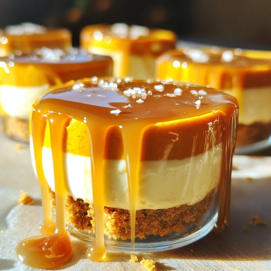 No-Bake Salted Caramel Pumpkin Cheesecake Cups Delight