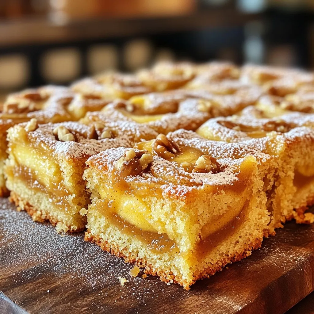 The ingredients for Apple Butter Swirl Coffee Cake are simple yet effective. Each one plays a vital role in making this cake both tasty and moist. Here’s what you need: - 2 cups all-purpose flour - 1 cup granulated sugar - 1/2 cup unsalted butter, softened - 2 large eggs - 1 cup whole milk - 2 teaspoons baking powder - 1 teaspoon pure vanilla extract - 1/2 teaspoon ground cinnamon - 1 cup apple butter - 1/2 cup chopped walnuts (optional) - A pinch of salt Using fresh, quality ingredients makes a big difference. The apple butter adds sweetness and moisture, creating a rich flavor. Walnuts give a nice crunch, but they are optional. If you prefer a nut-free cake, feel free to skip them. Each ingredient works together to create a delightful treat that everyone will love. - Preheat the oven to 350°F (175°C). - Grease or line the baking pan. This helps the cake not stick. - In a large bowl, cream the softened butter and sugar. Use a hand mixer or stand mixer. Beat until light and fluffy. This takes about 3-4 minutes. - Add the eggs one at a time. Beat well after each egg. Then, stir in the vanilla extract until mixed well. - In a separate bowl, sift together the flour, baking powder, ground cinnamon, and a pinch of salt. This makes the flour light and helps the cake rise. - Gradually mix the dry ingredients into the wet ones. Alternate with the milk. Start and end with the flour. Mix gently until just combined. Do not overmix, or your cake may be dense. - Pour half of the batter into the greased pan. Spread it evenly with a spatula. - Spread the apple butter over the batter. Make sure it covers the whole layer. If you like, sprinkle chopped walnuts on top for added crunch. - Drop dollops of the remaining batter on the apple butter. Use a knife or skewer to swirl through the batter. Create a marbled effect, but don’t mix it completely. - Place the baking pan in the oven and bake for 30-35 minutes. Check for doneness by inserting a toothpick in the center. It should come out clean or with a few moist crumbs. - After baking, let the cake cool in the pan for about 10 minutes. Then, transfer it to a wire rack to cool completely. To get a light and fluffy coffee cake, avoid overmixing your batter. When you mix the wet and dry ingredients, do it gently. Stop as soon as you see no dry flour. Overmixing leads to a dense cake. To ensure a fluffy crumb, use room temperature butter and eggs. This helps create a nice rise when baking. Make your coffee cake look extra special by dusting it with powdered sugar. This adds a sweet touch and a beautiful finish. For a delightful treat, serve slices with whipped cream or vanilla ice cream. The cool cream pairs perfectly with the warm cake. If you want to try different sweeteners, use honey or maple syrup instead of sugar. Just remember to adjust the liquid in your recipe to keep the right texture. For a dairy-free option, swap whole milk with almond or oat milk. This way, everyone can enjoy this tasty cake! {{image_4}} You can make this cake even more fun! Adding spices like nutmeg or allspice gives it warmth. Just a pinch can change the whole cake. If you love nuts, try using different ones. Pecans add a nice crunch. Almonds bring a sweet touch. Experiment with what you have on hand! Want a gluten-free cake? Swap all-purpose flour for a gluten-free blend. Many brands work well in baking. For a vegan version, use plant-based butter and eggs. You can replace eggs with applesauce or flaxseed meal. Just mix one tablespoon of flaxseed with three tablespoons of water, and let it sit until it thickens. Seasonal fruits can add a fresh twist. Try mixing in some chopped pears or cranberries. They bring a great flavor that's perfect for fall or winter. For the holidays, think about adding spices like ginger or cloves. You can even drizzle a simple glaze made from powdered sugar and apple cider on top for a festive look. To keep your coffee cake fresh, you have a couple of easy options. - Room temperature storage: You can store the cake at room temperature for up to three days. Place it in an airtight container. This keeps it moist and tasty. - Refrigeration tips: If you want to store it longer, move it to the fridge. Wrap it well in plastic wrap or keep it in a sealed container. This helps it last for about a week. If you make more than you can eat, freezing is a great choice. - How to freeze leftovers: Let the coffee cake cool completely before freezing. Cut it into squares, then wrap each piece in plastic wrap. Place the wrapped pieces in a freezer-safe bag or container. This helps prevent freezer burn. - Thawing and serving after freezing: To enjoy your cake later, take out a piece and let it thaw in the fridge overnight. You can also warm it in the microwave for a few seconds. This makes the cake soft and ready to eat again. Yes, you can use homemade apple butter. It adds a personal touch and often tastes better. Just make sure it's smooth and not too watery. This will keep your cake moist and flavorful. You can check if the cake is done by inserting a toothpick into the center. If it comes out clean or with a few moist crumbs, your cake is ready. The top should also be lightly golden. You can use applesauce or mashed bananas as a substitute for eggs. Use 1/4 cup of either for each egg. This keeps your cake moist and adds a hint of sweetness. Yes, you can prepare this cake a day in advance. Just cover it well with plastic wrap or foil. This allows the flavors to blend nicely and makes it easy for serving. The coffee cake lasts about 3 days at room temperature. If you keep it in the fridge, it can last up to a week. For longer storage, consider freezing it, which can extend its life to about three months. This blog post covered a simple and tasty apple butter swirl coffee cake. We discussed the ingredients, from flour to walnuts, and shared step-by-step instructions for baking. I provided tips for the best texture and ways to customize the recipe. You also learned how to store and freeze leftovers. In conclusion, making this coffee cake can bring joy to your kitchen. It’s easy, fun, and perfect for any occasion. Enjoy your baking adventure!