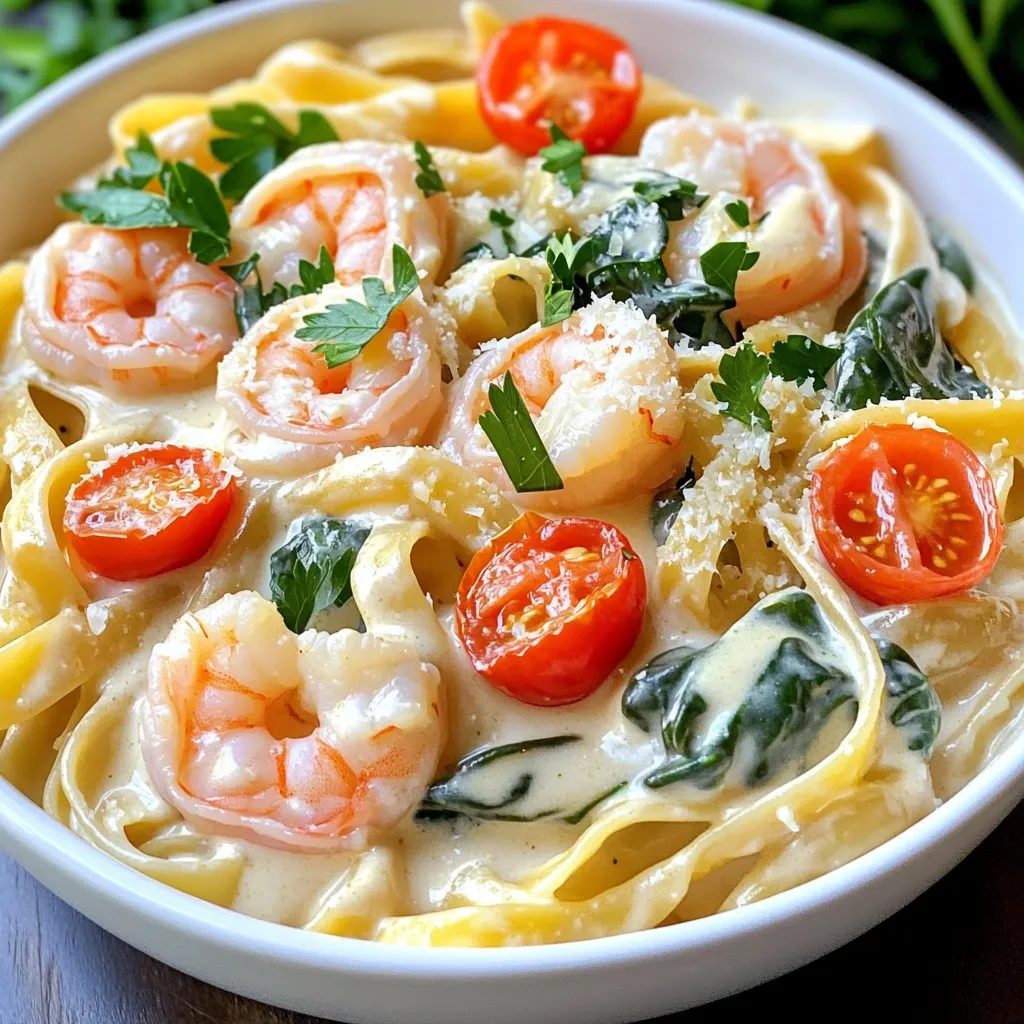 One-Pot Creamy Garlic Shrimp Pasta Delight