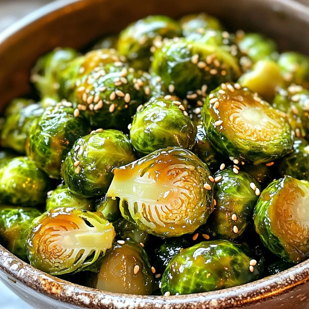 - 1 pound Brussels sprouts - 2 tablespoons extra virgin olive oil - 2 tablespoons pure maple syrup - 1 tablespoon Dijon mustard - 1 teaspoon garlic powder - 1/2 teaspoon kosher salt - 1/4 teaspoon freshly ground black pepper - 1 tablespoon toasted sesame seeds (optional) - Air fryer - Mixing bowl - Whisk - Serving dish The main ingredients for Air Fryer Maple Dijon Brussels Sprouts are simple yet flavorful. Start with one pound of fresh Brussels sprouts. Trim and halve them for even cooking. Next, gather your wet ingredients. You need two tablespoons of extra virgin olive oil. This adds richness and helps with crisping. For sweetness, use two tablespoons of pure maple syrup. Its flavor pairs well with Brussels sprouts. Add one tablespoon of Dijon mustard for a tangy kick. It balances the sweetness perfectly. You will also need one teaspoon of garlic powder. This adds depth to the dish. For seasoning, use half a teaspoon of kosher salt and a quarter teaspoon of freshly ground black pepper. If you want some crunch, add one tablespoon of toasted sesame seeds on top. They are optional but highly recommended for extra texture. To prepare, you will need a few tools. An air fryer is essential for this recipe. It cooks the sprouts quickly while making them crispy. A mixing bowl is necessary for combining the ingredients. A whisk helps mix everything smoothly. Finally, have a serving dish ready to present your tasty delight. Set the air fryer to 375°F (190°C). Preheating helps the sprouts cook evenly. In a large mixing bowl, combine these ingredients: - 2 tablespoons extra virgin olive oil - 2 tablespoons pure maple syrup - 1 tablespoon Dijon mustard - 1 teaspoon garlic powder - 1/2 teaspoon kosher salt - 1/4 teaspoon freshly ground black pepper Whisk until smooth and well combined. This mixture adds a sweet and tangy flavor to the sprouts. Take 1 pound of Brussels sprouts, trimmed and halved. Add them to your bowl. Toss well so each sprout gets coated. This step ensures great flavor in every bite. Arrange the coated sprouts in the air fryer basket. Make sure they are in a single layer. If your air fryer is small, you may need to cook in batches. Air fry for 15-20 minutes. Shake the basket halfway through. This helps them cook evenly and get crispy. Once cooked, remove the sprouts from the air fryer. Drizzle any leftover maple Dijon sauce on top. For extra crunch, sprinkle 1 tablespoon of toasted sesame seeds over them. Enjoy the sweet, savory, and nutty flavors! To get that perfect crispy texture, avoid overcrowding the air fryer basket. If you pack too many Brussels sprouts in, they won’t cook evenly. This can lead to soggy sprouts instead of the crispy bites you want. Always arrange them in a single layer. If needed, cook in batches. To enhance the flavor, let the Brussels sprouts marinate longer. A good soak in the maple Dijon mixture for 30 minutes makes a big difference. This extra time allows the flavors to seep in deeply, making each bite burst with taste. You can even prepare the mixture ahead of time for ease. Serve your Air Fryer Maple Dijon Brussels Sprouts with other seasonal vegetables or proteins. They pair well with roasted carrots or grilled chicken. You can also add a side of quinoa for a balanced meal. Enjoying these sprouts with a drizzle of balsamic glaze can elevate the dish even more. {{image_4}} You can switch up the sweetener in this recipe. If you want a different taste, use honey or agave syrup. Both options work well and add a nice touch. Honey gives a rich flavor, while agave syrup is lighter. Adjust the amount to your liking for the best results. Want to change the flavor profile? Try using balsamic glaze. It adds a tangy sweetness that pairs well with Brussels sprouts. For those who like heat, mix in some sriracha for a spicy twist. Both dressings will change the dish and keep things fun. Feel free to get creative with your Brussels sprouts! Adding nuts like almonds or walnuts gives a nice crunch. You can also toss in dried fruits like cranberries or raisins for a sweet surprise. These extra ingredients can make your dish more exciting and flavorful. Store your Air Fryer Maple Dijon Brussels sprouts in an airtight container. They will stay fresh for up to 3 days. This keeps their crisp texture and flavor intact. To reheat, use the air fryer again. Set it to 375°F (190°C) for a few minutes. This method brings back their crispiness, making them taste just as good as fresh. For longer storage, freeze the Brussels sprouts before cooking. Place them in a single layer on a baking sheet first. Once frozen, transfer them to a freezer bag. This way, you can enjoy them later without losing flavor or texture. You should air fry Brussels sprouts for 15 to 20 minutes. The time may vary by air fryer. Shake the basket halfway through cooking. This helps them cook evenly and get crispy. Yes, you can use frozen Brussels sprouts. However, they will need some adjustments. Thaw them first and pat dry to remove excess moisture. This will help them crisp up better in the air fryer. Cook them for about 20 to 25 minutes instead of the usual time. Maple Dijon Brussels sprouts pair well with many dishes. Here are some great options: - Grilled chicken or turkey - Roasted pork tenderloin - Quinoa or rice pilaf - A fresh green salad - Mashed potatoes or sweet potatoes These sides complement the sweet and tangy flavor of the Brussels sprouts nicely. Enjoy experimenting! This blog post shared a simple way to make tasty maple Dijon Brussels sprouts. We covered the ingredients, tools, and steps needed, along with tips and variations to try. Remember, cooking is fun, so feel free to experiment. You can swap sweeteners or add extra flavors. Whether you serve them with proteins or enjoy them on their own, these sprouts are a great side dish. Now it’s your turn to make this dish and enjoy!