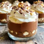 - 1 cup crushed graham crackers - 1/4 cup unsweetened cocoa powder - 1/4 cup melted coconut oil - 1/2 cup cream cheese, softened to room temperature - 1/2 cup hazelnut spread (like Nutella) - 1/4 cup powdered sugar - 1 teaspoon pure vanilla extract - 1 cup whipped cream (store-bought or homemade) - 1/2 cup chopped hazelnuts (for garnish) - Chocolate shavings (for garnish) These ingredients create a rich and creamy cheesecake. The graham crackers form a crunchy base that pairs well with the smooth filling. The cocoa powder adds a deep chocolate flavor, while the hazelnut spread brings in nutty sweetness. You can customize this recipe too! Try using different nut spreads, like almond or peanut. If you want more texture, add crushed cookies or nuts to the crust. You can also swap whipped cream with a dairy-free version to meet dietary needs. Each change can give the cheesecake a fresh twist. Enjoy your creative cooking! Mixing the crust First, grab a medium bowl. Add 1 cup of crushed graham crackers and 1/4 cup of unsweetened cocoa powder. Mix them well until they are evenly combined. This will be the base of your cheesecake cups. Next, pour in 1/4 cup of melted coconut oil. Stir the mixture until it looks like wet sand. This helps bind the crust together. Creating the cheesecake filling In a separate bowl, add 1/2 cup of softened cream cheese. Then, mix in 1/2 cup of hazelnut spread, 1/4 cup of powdered sugar, and 1 teaspoon of pure vanilla extract. Use an electric mixer or a whisk to blend these until smooth and creamy. Once that’s done, gently fold in 1 cup of whipped cream. This makes the filling light and fluffy. Assembling the cups Now it’s time to assemble! Take your graham cracker mixture and divide it evenly among four serving cups. Press it down firmly to create a solid base. Next, spoon the cheesecake filling over the crust in each cup. Smooth the tops with a spatula for a nice finish. Chill time requirements After assembly, place your cheesecake cups in the refrigerator. They need to chill for at least 2 hours. This helps the filling set properly and ensures a good texture. Importance of setting in the refrigerator Setting the cheesecake in the fridge is key. It allows the flavors to meld and the texture to firm up. This step ensures that every bite is creamy and delicious. Don’t skip it! Mixing is key to a great cheesecake. Start with room temperature cream cheese. This helps it blend smoothly. Use a hand mixer or whisk to beat the cream cheese and hazelnut spread. Mix until it is creamy and free of lumps. For the right consistency, fold in the whipped cream gently. Use a spatula and be careful not to deflate it. This keeps your cheesecake light and fluffy. If the mixture feels too thick, add a tiny bit of milk to loosen it. To present your cheesecake cups nicely, place them on a pretty tray. You can layer them with fresh berries for color. Raspberries and strawberries look great and add a tangy flavor. For a fun twist, serve with a drizzle of chocolate sauce. This adds extra sweetness and makes it even more appealing. Enjoy these cups as a treat after dinner or at a gathering with friends! {{image_4}} You can make these cheesecake cups even more fun! Try adding different nut spreads. Almond butter or peanut butter can bring a new taste. Each nut spread gives a unique twist to the flavor. You can also mix in extra flavors or spices. A pinch of cinnamon or a splash of espresso can enhance the chocolate. For a fruity vibe, blend in some raspberry or orange zest. These small changes can make a big impact! If you need gluten-free options, swap graham crackers for gluten-free cookies. Almond flour or oats can work well too. Just make sure to check the labels for gluten-free marks. For dairy-free alternatives, use a dairy-free cream cheese. There are many brands available now. You can also use coconut cream instead of whipped cream. This keeps the cheesecake rich and creamy without dairy. These swaps ensure everyone can enjoy this dessert! To keep your no-bake chocolate hazelnut cheesecake cups fresh, use airtight containers. Glass jars or plastic food storage containers work well. They protect the cups from drying out and keep flavors strong. Store them in the fridge for up to three days. After that, the texture may change, but they will still taste good. If you want to save some for later, you can freeze these cheesecake cups. First, cover each cup with plastic wrap or aluminum foil. Then, place them in a freezer-safe container. This helps prevent freezer burn. They can last in the freezer for up to three months. When ready to enjoy, take the cups out and place them in the fridge overnight. This allows them to thaw slowly and stay smooth. Avoid microwaving them, as it can ruin the texture. Enjoy your delicious treats when they are perfectly chilled! Can I use a different type of cracker for the crust? Yes, you can use different crackers. Try digestive biscuits or vanilla wafers. Both give a nice flavor and texture. Just crush them to a fine crumb. What can I substitute for coconut oil? If you don’t have coconut oil, you can use unsalted butter. It adds a rich taste and helps the crust hold together. Melt the butter before mixing it in. How can I make these ahead of time? You can prepare these cheesecake cups a day in advance. Just chill them in the fridge. They will taste even better after resting overnight. What to do if the cheesecake filling is too runny? If your filling is too runny, try adding more cream cheese. Mix it in well. You can also chill the cups longer to help them set. How to ensure the crust holds together? Make sure to mix the melted coconut oil well with the crumbs. Press the crust down firmly in the cups. This helps it stay together when you scoop out the cheesecake. You learned how to make delicious cheesecake cups from scratch. We covered the key ingredients, step-by-step instructions, tips for perfecting your treats, and fun variations. Remember, chilling is crucial for the best texture. Use proper storage to keep them fresh longer. These cheesecake cups can impress anyone and suit various diets. So, gather your tools, get creative, and enjoy this tasty treat at home!